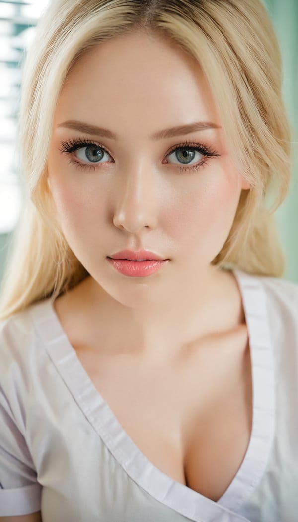 Tags: 21872187, SDXL
{"3": {"inputs": {"seed": 470288115648570, "steps": 32, "cfg": 5.06, "sampler_name": "dpmpp_2m", "scheduler": "karras", "denoise": 1.0, "model": ["27", 0], "positive": ["6", 0], "negative": ["7", 0], "latent_image": ["5", 0]}, "class_type": "KSampler"}, "4": {"inputs": {"ckpt_name": "juggernautxl.safetensors"}, "class_type": "CheckpointLoaderSimple"}, "5": {"inputs": {"width": 768, "height": 1344, "batch_size": 1}, "class_type": "EmptyLatentImage"}, "6": {"inputs": {"text": "26 year old girl, (slim:1.06), (seductive facial expression:1.07), (blush:1.02), (temptress:1.01), (detailed face:1.03), (seductive pose:0.95), (beautiful eyes:1.06), (idol:1.03), (cute:1.07), (pale skin:1.07), (double eyelids:1.02), (sexy lips:1.04), (eyelashes:1.06), (in a seductive pose:1.07), (large perky breasts:1.03), (cleavage:1.03), (thigh gap:1.00), (nurse in uniform:0.98) working in a hospital ward, (skin fuzz:1.01), (detailed skin:1.07), (textured skin:1.04), (portra:1.05), (natural looking skin:1.08), (candid cinema:1.01), (film:1.09), (soft lighting:1.04), (RAW:1.07)", "clip": ["27", 1]}, "class_type": "CLIPTextEncode"}, "7": {"inputs": {"text": "(twisted:1.13), (low resolution:1.07), (distorted:1.08), (watermark:1.11), (worst quality:1.10), (open mouth:1.05)", "clip": ["27", 1]}, "class_type": "CLIPTextEncode"}, "8": {"inputs": {"samples": ["3", 0], "vae": ["4", 2]}, "class_type": "VAEDecode"}, "25": {"inputs": {"lora_name": "nudify_xl.safetensors", "strength_model": 0.32, "strength_clip": 0.02, "model": ["4", 0], "clip": ["4", 1]}, "class_type": "LoraLoader"}, "26": {"inputs": {"lora_name": "shirtlift_SDXL_v2.safetensors", "strength_model": 0.09, "strength_clip": 0.01, "model": ["25", 0], "clip": ["25", 1]}, "class_type": "LoraLoader"}, "27": {"inputs": {"lora_name": "PerfectEyesXL.safetensors", "strength_model": 0.07, "strength_clip": 0.15, "model": ["26", 0], "clip": ["26", 1]}, "class_type": "LoraLoader"}, "30": {"inputs": {"model_name": "4x_NMKD-Superscale-SP_178000_G.pth"}, "class_type": "UpscaleModelLoader"}, "31": {"inputs": {"upscale_model": ["30", 0], "image": ["8", 0]}, "class_type": "ImageUpscaleWithModel"}, "32": {"inputs": {"upscale_method": "lanczos", "scale_by": 0.5, "image": ["31", 0]}, "class_type": "ImageScaleBy"}, "33": {"inputs": {"pixels": ["32", 0], "vae": ["4", 2]}, "class_type": "VAEEncode"}, "34": {"inputs": {"seed": 470288115648570, "steps": 32, "cfg": 5.06, "sampler_name": "dpmpp_2m", "scheduler": "karras", "denoise": 0.3, "model": ["27", 0], "positive": ["6", 0], "negative": ["7", 0], "latent_image": ["33", 0]}, "class_type": "KSampler"}, "36": {"inputs": {"samples": ["34", 0], "vae": ["4", 2]}, "class_type": "VAEDecode"}, "39": {"inputs": {"filename_prefix": "comfyapi-1713841607785", "images": ["36", 0]}, "class_type": "SaveImage"}}