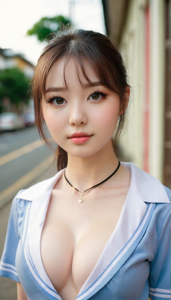 Tags: 21872187, SDXL
{"3": {"inputs": {"seed": 128771986016723, "steps": 32, "cfg": 7.27, "sampler_name": "dpmpp_2m", "scheduler": "karras", "denoise": 1.0, "model": ["27", 0], "positive": ["6", 0], "negative": ["7", 0], "latent_image": ["5", 0]}, "class_type": "KSampler"}, "4": {"inputs": {"ckpt_name": "juggernautxl.safetensors"}, "class_type": "CheckpointLoaderSimple"}, "5": {"inputs": {"width": 768, "height": 1344, "batch_size": 1}, "class_type": "EmptyLatentImage"}, "6": {"inputs": {"text": "25 year old girl, (eyelashes:1.10), (slim:1.05), (pale skin:1.04), (beautiful eyes:0.96), (cute:1.07), (seductive pose:1.04), (idol:0.97), (double eyelids:1.07), (seductive facial expression:1.01), (sexy lips:1.11), (blush:1.12), (in a seductive pose:1.10), (large perky breasts:1.01), (cleavage:1.05), (thigh gap:1.11), (school uniform:1.14), choker, busy street, (RAW:1.06), (detailed skin:1.04), (skin fuzz:1.01), (textured skin:1.01), (soft lighting:1.09), (portra:1.04), (natural looking skin:1.04), (candid cinema:1.01), (film:1.04)", "clip": ["27", 1]}, "class_type": "CLIPTextEncode"}, "7": {"inputs": {"text": "(open mouth:1.12), (bad hands:1.06), (twisted:1.09), (distorted:1.10), (watermark:1.09), (low resolution:1.07), (worst quality:1.06)", "clip": ["27", 1]}, "class_type": "CLIPTextEncode"}, "8": {"inputs": {"samples": ["3", 0], "vae": ["4", 2]}, "class_type": "VAEDecode"}, "25": {"inputs": {"lora_name": "nudify_xl.safetensors", "strength_model": 0.28, "strength_clip": 0.31, "model": ["4", 0], "clip": ["4", 1]}, "class_type": "LoraLoader"}, "26": {"inputs": {"lora_name": "shirtlift_SDXL_v2.safetensors", "strength_model": 0.19, "strength_clip": 0.02, "model": ["25", 0], "clip": ["25", 1]}, "class_type": "LoraLoader"}, "27": {"inputs": {"lora_name": "PerfectEyesXL.safetensors", "strength_model": 0.07, "strength_clip": 0.19, "model": ["26", 0], "clip": ["26", 1]}, "class_type": "LoraLoader"}, "30": {"inputs": {"model_name": "4x_NMKD-Superscale-SP_178000_G.pth"}, "class_type": "UpscaleModelLoader"}, "31": {"inputs": {"upscale_model": ["30", 0], "image": ["8", 0]}, "class_type": "ImageUpscaleWithModel"}, "32": {"inputs": {"upscale_method": "lanczos", "scale_by": 0.5, "image": ["31", 0]}, "class_type": "ImageScaleBy"}, "33": {"inputs": {"pixels": ["32", 0], "vae": ["4", 2]}, "class_type": "VAEEncode"}, "34": {"inputs": {"seed": 128771986016723, "steps": 32, "cfg": 7.27, "sampler_name": "dpmpp_2m", "scheduler": "karras", "denoise": 0.3, "model": ["27", 0], "positive": ["6", 0], "negative": ["7", 0], "latent_image": ["33", 0]}, "class_type": "KSampler"}, "36": {"inputs": {"samples": ["34", 0], "vae": ["4", 2]}, "class_type": "VAEDecode"}, "39": {"inputs": {"filename_prefix": "comfyapi-1728228211425", "images": ["36", 0]}, "class_type": "SaveImage"}}