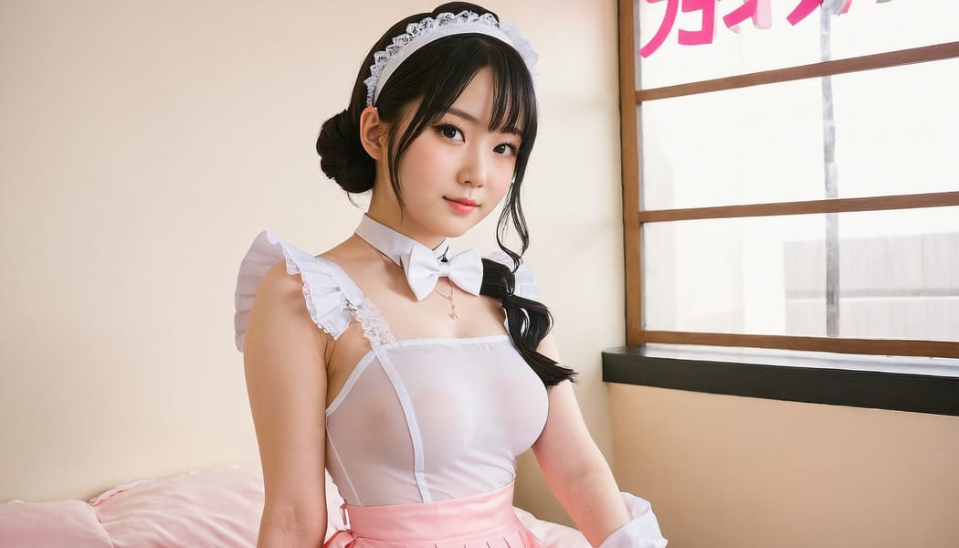 Tags: 21872187, SDXL
{"3": {"inputs": {"seed": 629535211093182, "steps": 32, "cfg": 7.62, "sampler_name": "dpmpp_2m", "scheduler": "karras", "denoise": 1.0, "model": ["27", 0], "positive": ["6", 0], "negative": ["7", 0], "latent_image": ["5", 0]}, "class_type": "KSampler"}, "4": {"inputs": {"ckpt_name": "juggernautXL_v8Rundiffusion.safetensors"}, "class_type": "CheckpointLoaderSimple"}, "5": {"inputs": {"width": 1344, "height": 768, "batch_size": 1}, "class_type": "EmptyLatentImage"}, "6": {"inputs": {"text": "27 year old girl, (japanese:1.12), (beautiful eyes:1.00), (double eyelids:0.97), (pale skin:1.13), (seductive facial expression:1.02), (sexy lips:1.02), (eyelashes:1.10), (cute:0.99), (blush:1.08), (slim:1.01), (seductive pose:1.05), (idol:1.05), (temptress:0.96), (perky ass:1.07), (exposed ass:1.14), (looking back:0.96), (sexy ass:1.13), (thigh gap:1.06), in a (skimpy maid costume:1.01) working at a maid cafe, choker, bowtie, headband, pleated skirt, (portra:1.03), (film:1.06), (skin fuzz:1.01), (detailed skin:1.09), (RAW:1.00), (textured skin:1.09), (natural looking skin:1.07), (soft lighting:1.06), (candid cinema:1.07)", "clip": ["27", 1]}, "class_type": "CLIPTextEncode"}, "7": {"inputs": {"text": "(low resolution:1.08), (worst quality:1.08), (twisted:1.12), (bad hands:1.13), (distorted:1.11), (watermark:1.13), (open mouth:1.13)", "clip": ["27", 1]}, "class_type": "CLIPTextEncode"}, "8": {"inputs": {"samples": ["3", 0], "vae": ["4", 2]}, "class_type": "VAEDecode"}, "25": {"inputs": {"lora_name": "nudify_xl.safetensors", "strength_model": 0.3, "strength_clip": 0.17, "model": ["4", 0], "clip": ["4", 1]}, "class_type": "LoraLoader"}, "26": {"inputs": {"lora_name": "shirtlift_SDXL_v2.safetensors", "strength_model": 0.13, "strength_clip": 0.05, "model": ["25", 0], "clip": ["25", 1]}, "class_type": "LoraLoader"}, "27": {"inputs": {"lora_name": "PerfectEyesXL.safetensors", "strength_model": 0.06, "strength_clip": 0.04, "model": ["26", 0], "clip": ["26", 1]}, "class_type": "LoraLoader"}, "30": {"inputs": {"model_name": "4x_NMKD-Superscale-SP_178000_G.pth"}, "class_type": "UpscaleModelLoader"}, "31": {"inputs": {"upscale_model": ["30", 0], "image": ["8", 0]}, "class_type": "ImageUpscaleWithModel"}, "32": {"inputs": {"upscale_method": "lanczos", "scale_by": 0.5, "image": ["31", 0]}, "class_type": "ImageScaleBy"}, "33": {"inputs": {"pixels": ["32", 0], "vae": ["4", 2]}, "class_type": "VAEEncode"}, "34": {"inputs": {"seed": 629535211093182, "steps": 32, "cfg": 7.62, "sampler_name": "dpmpp_2m", "scheduler": "karras", "denoise": 0.3, "model": ["27", 0], "positive": ["6", 0], "negative": ["7", 0], "latent_image": ["33", 0]}, "class_type": "KSampler"}, "36": {"inputs": {"samples": ["34", 0], "vae": ["4", 2]}, "class_type": "VAEDecode"}, "39": {"inputs": {"filename_prefix": "comfyapi-1707531990004", "images": ["36", 0]}, "class_type": "SaveImage"}}