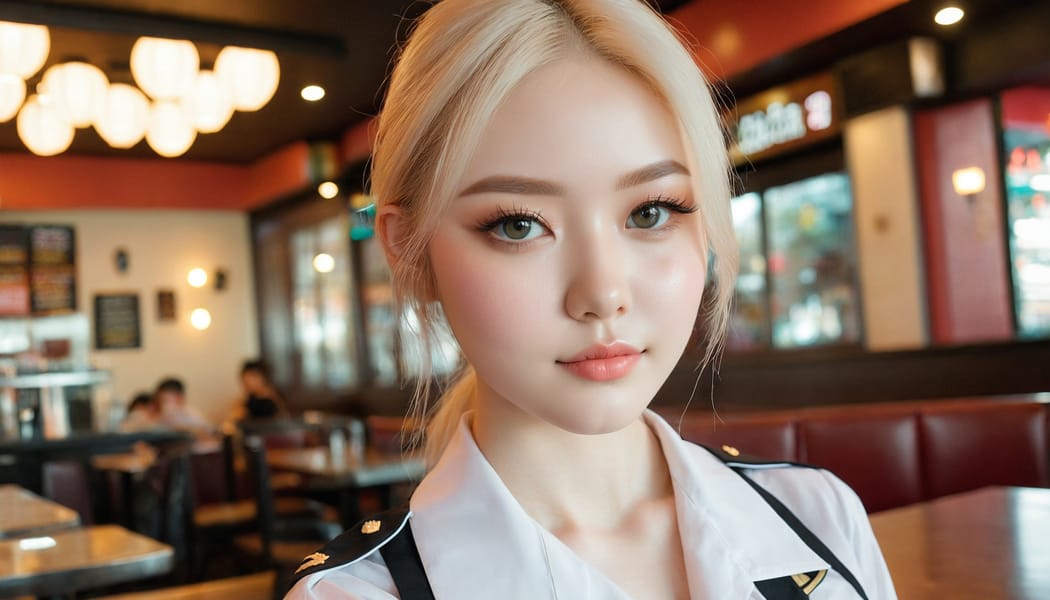 Tags: 21872187, SDXL
{"3": {"inputs": {"seed": 107208807923263, "steps": 64, "cfg": 7.1, "sampler_name": "dpmpp_2m", "scheduler": "karras", "denoise": 1.0, "model": ["27", 0], "positive": ["6", 0], "negative": ["7", 0], "latent_image": ["5", 0]}, "class_type": "KSampler"}, "4": {"inputs": {"ckpt_name": "juggernautxl.safetensors"}, "class_type": "CheckpointLoaderSimple"}, "5": {"inputs": {"width": 1344, "height": 768, "batch_size": 1}, "class_type": "EmptyLatentImage"}, "6": {"inputs": {"text": "20 year old girl, (blush:1.01), (double eyelids:0.99), (seductive pose:0.97), (temptress:1.03), (eyelashes:1.09), (slim:1.04), (sexy lips:1.10), (pale skin:1.07), (idol:1.03), (detailed face:1.01), (beautiful eyes:1.13), (in a seductive pose:1.11), (large perky breasts:1.13), (cleavage:1.02), (thigh gap:0.95), (a waitress in uniform:1.14) working at a restaurant, (natural looking skin:1.04), (textured skin:1.02), (candid cinema:1.08), (soft lighting:1.02), (RAW:1.02), (detailed skin:1.08), (film:1.05), (skin fuzz:1.04), (portra:1.07)", "clip": ["27", 1]}, "class_type": "CLIPTextEncode"}, "7": {"inputs": {"text": "(open mouth:1.10), (distorted:1.08), (worst quality:1.14), (watermark:1.10), (low resolution:1.07), (bad hands:1.06), (twisted:1.07)", "clip": ["27", 1]}, "class_type": "CLIPTextEncode"}, "8": {"inputs": {"samples": ["3", 0], "vae": ["4", 2]}, "class_type": "VAEDecode"}, "25": {"inputs": {"lora_name": "nudify_xl.safetensors", "strength_model": 0.0, "strength_clip": 0.16, "model": ["4", 0], "clip": ["4", 1]}, "class_type": "LoraLoader"}, "26": {"inputs": {"lora_name": "shirtlift_SDXL_v2.safetensors", "strength_model": 0.1, "strength_clip": 0.09, "model": ["25", 0], "clip": ["25", 1]}, "class_type": "LoraLoader"}, "27": {"inputs": {"lora_name": "PerfectEyesXL.safetensors", "strength_model": 0.16, "strength_clip": 0.18, "model": ["26", 0], "clip": ["26", 1]}, "class_type": "LoraLoader"}, "30": {"inputs": {"model_name": "4x_NMKD-Superscale-SP_178000_G.pth"}, "class_type": "UpscaleModelLoader"}, "31": {"inputs": {"upscale_model": ["30", 0], "image": ["8", 0]}, "class_type": "ImageUpscaleWithModel"}, "32": {"inputs": {"upscale_method": "lanczos", "scale_by": 0.5, "image": ["31", 0]}, "class_type": "ImageScaleBy"}, "33": {"inputs": {"pixels": ["32", 0], "vae": ["4", 2]}, "class_type": "VAEEncode"}, "34": {"inputs": {"seed": 107208807923263, "steps": 64, "cfg": 7.1, "sampler_name": "dpmpp_2m", "scheduler": "karras", "denoise": 0.3, "model": ["27", 0], "positive": ["6", 0], "negative": ["7", 0], "latent_image": ["33", 0]}, "class_type": "KSampler"}, "36": {"inputs": {"samples": ["34", 0], "vae": ["4", 2]}, "class_type": "VAEDecode"}, "39": {"inputs": {"filename_prefix": "comfyapi-1734625068212", "images": ["36", 0]}, "class_type": "SaveImage"}}