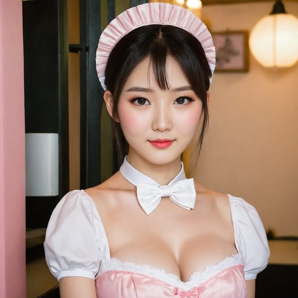 Tags: 21872187, SDXL
{"3": {"inputs": {"seed": 172997587773835, "steps": 64, "cfg": 6.22, "sampler_name": "dpmpp_2m", "scheduler": "karras", "denoise": 1.0, "model": ["27", 0], "positive": ["6", 0], "negative": ["7", 0], "latent_image": ["5", 0]}, "class_type": "KSampler"}, "4": {"inputs": {"ckpt_name": "juggernautXL_v8Rundiffusion.safetensors"}, "class_type": "CheckpointLoaderSimple"}, "5": {"inputs": {"width": 1024, "height": 1024, "batch_size": 1}, "class_type": "EmptyLatentImage"}, "6": {"inputs": {"text": "28 year old girl, (taiwanese:0.98), (japanese:1.11), (slim:1.12), (eyelashes:1.11), (idol:1.02), (pale skin:0.96), (seductive facial expression:0.95), (blush:1.02), (beautiful eyes:1.04), (seductive pose:1.08), (double eyelids:0.97), (cute:1.04), (temptress:0.99), (detailed face:1.00), (sexy lips:1.14), (in a seductive pose:1.04), (large perky breasts:1.01), (cleavage:1.01), (thigh gap:1.09), in a (skimpy maid costume:1.05) working at a maid cafe, choker, bowtie, headband, pleated skirt, (portra:1.06), (soft lighting:1.05), (detailed skin:1.00), (textured skin:1.03), (candid cinema:1.00), (RAW:1.03), (skin fuzz:1.04), (natural looking skin:1.02), (film:1.05)", "clip": ["27", 1]}, "class_type": "CLIPTextEncode"}, "7": {"inputs": {"text": "(distorted:1.13), (twisted:1.13), (open mouth:1.10), (low resolution:1.06), (bad hands:1.05), (worst quality:1.07), (watermark:1.13)", "clip": ["27", 1]}, "class_type": "CLIPTextEncode"}, "8": {"inputs": {"samples": ["3", 0], "vae": ["4", 2]}, "class_type": "VAEDecode"}, "25": {"inputs": {"lora_name": "nudify_xl.safetensors", "strength_model": 0.19, "strength_clip": 0.23, "model": ["4", 0], "clip": ["4", 1]}, "class_type": "LoraLoader"}, "26": {"inputs": {"lora_name": "shirtlift_SDXL_v2.safetensors", "strength_model": 0.01, "strength_clip": 0.02, "model": ["25", 0], "clip": ["25", 1]}, "class_type": "LoraLoader"}, "27": {"inputs": {"lora_name": "PerfectEyesXL.safetensors", "strength_model": 0.02, "strength_clip": 0.19, "model": ["26", 0], "clip": ["26", 1]}, "class_type": "LoraLoader"}, "30": {"inputs": {"model_name": "4x_NMKD-Superscale-SP_178000_G.pth"}, "class_type": "UpscaleModelLoader"}, "31": {"inputs": {"upscale_model": ["30", 0], "image": ["8", 0]}, "class_type": "ImageUpscaleWithModel"}, "32": {"inputs": {"upscale_method": "lanczos", "scale_by": 0.5, "image": ["31", 0]}, "class_type": "ImageScaleBy"}, "33": {"inputs": {"pixels": ["32", 0], "vae": ["4", 2]}, "class_type": "VAEEncode"}, "34": {"inputs": {"seed": 172997587773835, "steps": 64, "cfg": 6.22, "sampler_name": "dpmpp_2m", "scheduler": "karras", "denoise": 0.3, "model": ["27", 0], "positive": ["6", 0], "negative": ["7", 0], "latent_image": ["33", 0]}, "class_type": "KSampler"}, "36": {"inputs": {"samples": ["34", 0], "vae": ["4", 2]}, "class_type": "VAEDecode"}, "39": {"inputs": {"filename_prefix": "comfyapi-1708171269130", "images": ["36", 0]}, "class_type": "SaveImage"}}