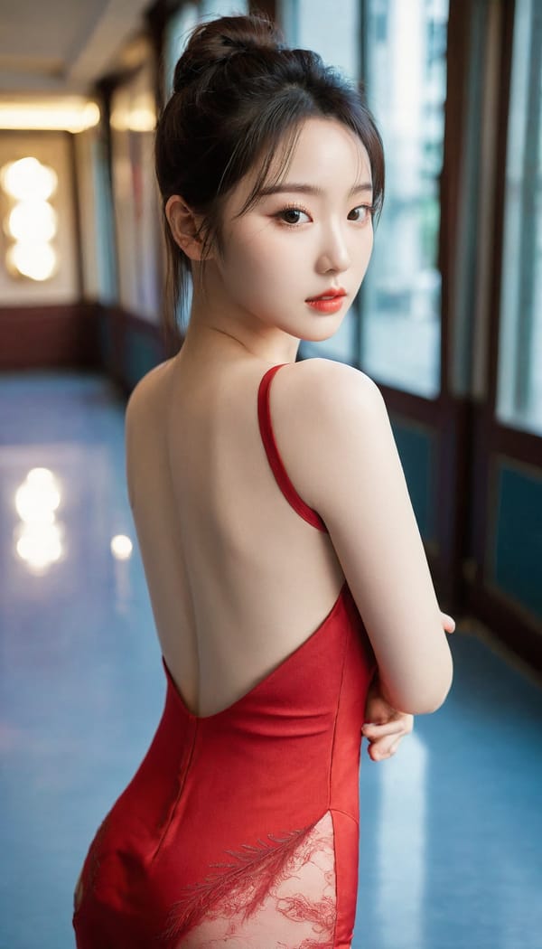 Tags: 21872187, SDXL
{"3": {"inputs": {"seed": 212924244132337, "steps": 64, "cfg": 6.33, "sampler_name": "dpmpp_2m", "scheduler": "karras", "denoise": 1.0, "model": ["27", 0], "positive": ["6", 0], "negative": ["7", 0], "latent_image": ["5", 0]}, "class_type": "KSampler"}, "4": {"inputs": {"ckpt_name": "leosamsHelloworldSDXL_helloworldSDXL32DPO.safetensors"}, "class_type": "CheckpointLoaderSimple"}, "5": {"inputs": {"width": 768, "height": 1344, "batch_size": 1}, "class_type": "EmptyLatentImage"}, "6": {"inputs": {"text": "19 year old girl, (korean:1.13), (chinese:1.01), (beautiful eyes:1.00), (idol:0.97), (slim:1.12), (pale skin:1.07), (temptress:0.95), (detailed face:1.03), (sexy lips:0.99), (cute:1.12), (seductive facial expression:0.96), (eyelashes:1.05), (seductive pose:0.98), (double eyelids:0.96), (perky ass:0.96), (exposed ass:1.09), (looking back:1.01), (sexy ass:1.05), (thigh gap:1.11), (wearing a low-cut red dress:0.98) at a ballroom, (candid cinema:1.01), (skin fuzz:1.00), (detailed skin:1.03), (soft lighting:1.04), (RAW:1.07), (textured skin:1.06), (natural looking skin:1.02), (film:1.03), (portra:1.08)", "clip": ["27", 1]}, "class_type": "CLIPTextEncode"}, "7": {"inputs": {"text": "(open mouth:1.10), (low resolution:1.12), (distorted:1.14), (bad hands:1.05), (twisted:1.10), (worst quality:1.10), (watermark:1.09)", "clip": ["27", 1]}, "class_type": "CLIPTextEncode"}, "8": {"inputs": {"samples": ["3", 0], "vae": ["4", 2]}, "class_type": "VAEDecode"}, "25": {"inputs": {"lora_name": "nudify_xl.safetensors", "strength_model": 0.38, "strength_clip": 0.22, "model": ["4", 0], "clip": ["4", 1]}, "class_type": "LoraLoader"}, "26": {"inputs": {"lora_name": "shirtlift_SDXL_v2.safetensors", "strength_model": 0.17, "strength_clip": 0.06, "model": ["25", 0], "clip": ["25", 1]}, "class_type": "LoraLoader"}, "27": {"inputs": {"lora_name": "PerfectEyesXL.safetensors", "strength_model": 0.18, "strength_clip": 0.06, "model": ["26", 0], "clip": ["26", 1]}, "class_type": "LoraLoader"}, "30": {"inputs": {"model_name": "4x_NMKD-Superscale-SP_178000_G.pth"}, "class_type": "UpscaleModelLoader"}, "31": {"inputs": {"upscale_model": ["30", 0], "image": ["8", 0]}, "class_type": "ImageUpscaleWithModel"}, "32": {"inputs": {"upscale_method": "lanczos", "scale_by": 0.5, "image": ["31", 0]}, "class_type": "ImageScaleBy"}, "33": {"inputs": {"pixels": ["32", 0], "vae": ["4", 2]}, "class_type": "VAEEncode"}, "34": {"inputs": {"seed": 212924244132337, "steps": 64, "cfg": 6.33, "sampler_name": "dpmpp_2m", "scheduler": "karras", "denoise": 0.3, "model": ["27", 0], "positive": ["6", 0], "negative": ["7", 0], "latent_image": ["33", 0]}, "class_type": "KSampler"}, "36": {"inputs": {"samples": ["34", 0], "vae": ["4", 2]}, "class_type": "VAEDecode"}, "39": {"inputs": {"filename_prefix": "comfyapi-1708163912939", "images": ["36", 0]}, "class_type": "SaveImage"}}