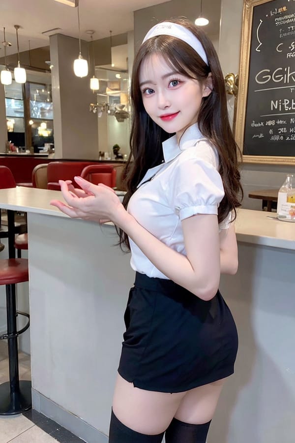 Tags: 21872187
<lora:mix4:0.58>, <lora:JapaneseDollLikeness_v15:0.79>, <lora:koreanDollLikeness:0.45>, (ukrainian:0.98), (waitress wearing uniform:1.11), restaurant, (perky ass:1.11), (exposed ass:0.95), (looking back:1.04), <lora:Addams:0.25>, extremely detailed eyes, extremely detailed face, cute, (photorealistic:0.92), seductive smile, double eyelids, eyelashes, pale skin, perky breasts, full body portrait, RAW, best quality, sharp, blush, 1girl, solo, (stunningly attractive:0.96)
Negative prompt: drawings, sketches, paintings, disfigured, (worst quality:1.94)
Steps: 64, Sampler: DPM++ 2M Karras, CFG scale: 5.49, Seed: 2086388776, Size: 512x768, Model hash: fc2511737a, Model: chilloutmix_NiPrunedFp32Fix, Seed resize from: -1x-1, Denoising strength: 0.4, Version: v1.2.1, Hires upscale: 2.0, Hires steps: 32, Hires upscaler: ESRGAN_4x