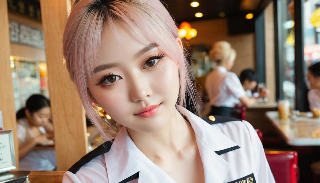 Tags: 21872187, SDXL
{"3": {"inputs": {"seed": 395158919696743, "steps": 64, "cfg": 7.6, "sampler_name": "dpmpp_2m", "scheduler": "karras", "denoise": 1.0, "model": ["27", 0], "positive": ["6", 0], "negative": ["7", 0], "latent_image": ["5", 0]}, "class_type": "KSampler"}, "4": {"inputs": {"ckpt_name": "juggernautxl.safetensors"}, "class_type": "CheckpointLoaderSimple"}, "5": {"inputs": {"width": 1344, "height": 768, "batch_size": 1}, "class_type": "EmptyLatentImage"}, "6": {"inputs": {"text": "28 year old girl, (eyelashes:1.09), (double eyelids:0.98), (idol:1.06), (detailed face:1.00), (temptress:1.14), (seductive pose:1.01), (blush:1.06), (pale skin:1.12), (slim:1.00), (seductive facial expression:1.01), (beautiful eyes:1.01), (cute:1.05), (sexy lips:1.01), (perky ass:1.05), (exposed ass:0.98), (looking back:1.09), (sexy ass:1.06), (thigh gap:1.11), (a waitress in uniform:1.14) working at a restaurant, (detailed skin:1.06), (RAW:1.09), (skin fuzz:1.05), (textured skin:1.03), (film:1.02), (portra:1.06), (candid cinema:1.01), (natural looking skin:1.08), (soft lighting:1.07)", "clip": ["27", 1]}, "class_type": "CLIPTextEncode"}, "7": {"inputs": {"text": "(twisted:1.06), (low resolution:1.08), (watermark:1.07), (distorted:1.06), (open mouth:1.12), (worst quality:1.12), (bad hands:1.05)", "clip": ["27", 1]}, "class_type": "CLIPTextEncode"}, "8": {"inputs": {"samples": ["3", 0], "vae": ["4", 2]}, "class_type": "VAEDecode"}, "25": {"inputs": {"lora_name": "nudify_xl.safetensors", "strength_model": 0.34, "strength_clip": 0.21, "model": ["4", 0], "clip": ["4", 1]}, "class_type": "LoraLoader"}, "26": {"inputs": {"lora_name": "shirtlift_SDXL_v2.safetensors", "strength_model": 0.0, "strength_clip": 0.06, "model": ["25", 0], "clip": ["25", 1]}, "class_type": "LoraLoader"}, "27": {"inputs": {"lora_name": "PerfectEyesXL.safetensors", "strength_model": 0.05, "strength_clip": 0.17, "model": ["26", 0], "clip": ["26", 1]}, "class_type": "LoraLoader"}, "30": {"inputs": {"model_name": "4x_NMKD-Superscale-SP_178000_G.pth"}, "class_type": "UpscaleModelLoader"}, "31": {"inputs": {"upscale_model": ["30", 0], "image": ["8", 0]}, "class_type": "ImageUpscaleWithModel"}, "32": {"inputs": {"upscale_method": "lanczos", "scale_by": 0.5, "image": ["31", 0]}, "class_type": "ImageScaleBy"}, "33": {"inputs": {"pixels": ["32", 0], "vae": ["4", 2]}, "class_type": "VAEEncode"}, "34": {"inputs": {"seed": 395158919696743, "steps": 64, "cfg": 7.6, "sampler_name": "dpmpp_2m", "scheduler": "karras", "denoise": 0.3, "model": ["27", 0], "positive": ["6", 0], "negative": ["7", 0], "latent_image": ["33", 0]}, "class_type": "KSampler"}, "36": {"inputs": {"samples": ["34", 0], "vae": ["4", 2]}, "class_type": "VAEDecode"}, "39": {"inputs": {"filename_prefix": "comfyapi-1732807077548", "images": ["36", 0]}, "class_type": "SaveImage"}}