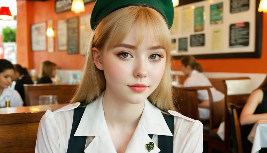 Tags: 21872187, SDXL
{"3": {"inputs": {"seed": 475147197965383, "steps": 32, "cfg": 7.58, "sampler_name": "dpmpp_2m", "scheduler": "karras", "denoise": 1.0, "model": ["27", 0], "positive": ["6", 0], "negative": ["7", 0], "latent_image": ["5", 0]}, "class_type": "KSampler"}, "4": {"inputs": {"ckpt_name": "juggernautxl.safetensors"}, "class_type": "CheckpointLoaderSimple"}, "5": {"inputs": {"width": 1344, "height": 768, "batch_size": 1}, "class_type": "EmptyLatentImage"}, "6": {"inputs": {"text": "19 year old girl, (irish:1.10), (cute:1.11), (slim:0.98), (pale skin:1.11), (seductive pose:1.04), (double eyelids:1.04), (detailed face:1.08), (blush:1.01), (seductive facial expression:1.07), (eyelashes:1.00), (temptress:1.10), (sexy lips:1.01), (idol:1.06), (in a seductive pose:1.02), (large perky breasts:1.05), (cleavage:1.01), (thigh gap:0.95), (a waitress in uniform:1.09) working at a restaurant, (RAW:1.09), (film:1.02), (skin fuzz:1.00), (detailed skin:1.06), (natural looking skin:1.02), (soft lighting:1.07), (portra:1.08), (candid cinema:1.01), (textured skin:1.09)", "clip": ["27", 1]}, "class_type": "CLIPTextEncode"}, "7": {"inputs": {"text": "(bad hands:1.14), (distorted:1.14), (worst quality:1.14), (watermark:1.13), (open mouth:1.06), (twisted:1.05), (low resolution:1.13)", "clip": ["27", 1]}, "class_type": "CLIPTextEncode"}, "8": {"inputs": {"samples": ["3", 0], "vae": ["4", 2]}, "class_type": "VAEDecode"}, "25": {"inputs": {"lora_name": "nudify_xl.safetensors", "strength_model": 0.29, "strength_clip": 0.23, "model": ["4", 0], "clip": ["4", 1]}, "class_type": "LoraLoader"}, "26": {"inputs": {"lora_name": "shirtlift_SDXL_v2.safetensors", "strength_model": 0.08, "strength_clip": 0.19, "model": ["25", 0], "clip": ["25", 1]}, "class_type": "LoraLoader"}, "27": {"inputs": {"lora_name": "PerfectEyesXL.safetensors", "strength_model": 0.07, "strength_clip": 0.1, "model": ["26", 0], "clip": ["26", 1]}, "class_type": "LoraLoader"}, "30": {"inputs": {"model_name": "4x_NMKD-Superscale-SP_178000_G.pth"}, "class_type": "UpscaleModelLoader"}, "31": {"inputs": {"upscale_model": ["30", 0], "image": ["8", 0]}, "class_type": "ImageUpscaleWithModel"}, "32": {"inputs": {"upscale_method": "lanczos", "scale_by": 0.5, "image": ["31", 0]}, "class_type": "ImageScaleBy"}, "33": {"inputs": {"pixels": ["32", 0], "vae": ["4", 2]}, "class_type": "VAEEncode"}, "34": {"inputs": {"seed": 475147197965383, "steps": 32, "cfg": 7.58, "sampler_name": "dpmpp_2m", "scheduler": "karras", "denoise": 0.3, "model": ["27", 0], "positive": ["6", 0], "negative": ["7", 0], "latent_image": ["33", 0]}, "class_type": "KSampler"}, "36": {"inputs": {"samples": ["34", 0], "vae": ["4", 2]}, "class_type": "VAEDecode"}, "39": {"inputs": {"filename_prefix": "comfyapi-1728188872990", "images": ["36", 0]}, "class_type": "SaveImage"}}