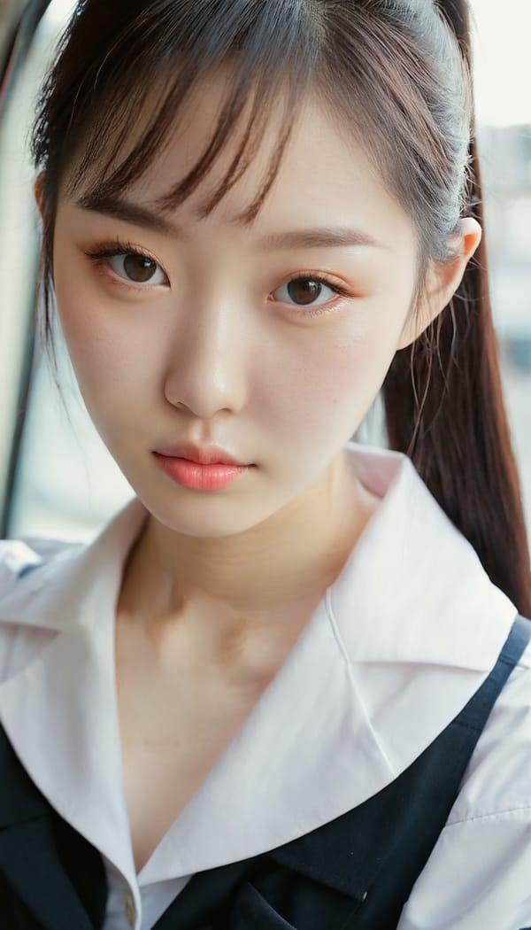 Tags: 21872187, SDXL
{"3": {"inputs": {"seed": 852010192118156, "steps": 32, "cfg": 6.54, "sampler_name": "dpmpp_2m", "scheduler": "karras", "denoise": 1.0, "model": ["27", 0], "positive": ["6", 0], "negative": ["7", 0], "latent_image": ["5", 0]}, "class_type": "KSampler"}, "4": {"inputs": {"ckpt_name": "juggernautxl.safetensors"}, "class_type": "CheckpointLoaderSimple"}, "5": {"inputs": {"width": 768, "height": 1344, "batch_size": 1}, "class_type": "EmptyLatentImage"}, "6": {"inputs": {"text": "21 year old girl, (korean:0.96), (pale skin:1.07), (seductive facial expression:1.13), (cute:1.10), (slim:1.08), (beautiful eyes:1.04), (blush:0.97), (detailed face:0.95), (sexy lips:1.14), (temptress:1.11), (double eyelids:1.11), (seductive pose:1.02), (eyelashes:1.00), (on all fours:0.99), (spreading ass cheeks:1.03), (from behind:1.01), (backboob:0.99), (school uniform:1.14), choker, busy street, (RAW:1.01), (film:1.04), (natural looking skin:1.09), (textured skin:1.01), (candid cinema:1.01), (portra:1.06), (detailed skin:1.00), (soft lighting:1.00), (skin fuzz:1.01)", "clip": ["27", 1]}, "class_type": "CLIPTextEncode"}, "7": {"inputs": {"text": "(twisted:1.06), (low resolution:1.12), (worst quality:1.11), (distorted:1.09), (watermark:1.10), (bad hands:1.14), (open mouth:1.10)", "clip": ["27", 1]}, "class_type": "CLIPTextEncode"}, "8": {"inputs": {"samples": ["3", 0], "vae": ["4", 2]}, "class_type": "VAEDecode"}, "25": {"inputs": {"lora_name": "nudify_xl.safetensors", "strength_model": 0.2, "strength_clip": 0.06, "model": ["4", 0], "clip": ["4", 1]}, "class_type": "LoraLoader"}, "26": {"inputs": {"lora_name": "shirtlift_SDXL_v2.safetensors", "strength_model": 0.17, "strength_clip": 0.1, "model": ["25", 0], "clip": ["25", 1]}, "class_type": "LoraLoader"}, "27": {"inputs": {"lora_name": "PerfectEyesXL.safetensors", "strength_model": 0.12, "strength_clip": 0.13, "model": ["26", 0], "clip": ["26", 1]}, "class_type": "LoraLoader"}, "30": {"inputs": {"model_name": "4x_NMKD-Superscale-SP_178000_G.pth"}, "class_type": "UpscaleModelLoader"}, "31": {"inputs": {"upscale_model": ["30", 0], "image": ["8", 0]}, "class_type": "ImageUpscaleWithModel"}, "32": {"inputs": {"upscale_method": "lanczos", "scale_by": 0.5, "image": ["31", 0]}, "class_type": "ImageScaleBy"}, "33": {"inputs": {"pixels": ["32", 0], "vae": ["4", 2]}, "class_type": "VAEEncode"}, "34": {"inputs": {"seed": 852010192118156, "steps": 32, "cfg": 6.54, "sampler_name": "dpmpp_2m", "scheduler": "karras", "denoise": 0.3, "model": ["27", 0], "positive": ["6", 0], "negative": ["7", 0], "latent_image": ["33", 0]}, "class_type": "KSampler"}, "36": {"inputs": {"samples": ["34", 0], "vae": ["4", 2]}, "class_type": "VAEDecode"}, "39": {"inputs": {"filename_prefix": "comfyapi-1713640928844", "images": ["36", 0]}, "class_type": "SaveImage"}}