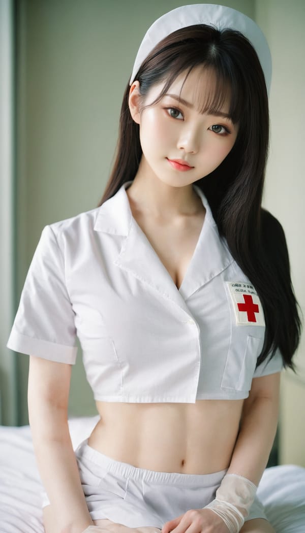 Tags: 21872187, SDXL
{"3": {"inputs": {"seed": 893252242249555, "steps": 32, "cfg": 6.82, "sampler_name": "dpmpp_2m", "scheduler": "karras", "denoise": 1.0, "model": ["27", 0], "positive": ["6", 0], "negative": ["7", 0], "latent_image": ["5", 0]}, "class_type": "KSampler"}, "4": {"inputs": {"ckpt_name": "juggernautxl.safetensors"}, "class_type": "CheckpointLoaderSimple"}, "5": {"inputs": {"width": 768, "height": 1344, "batch_size": 1}, "class_type": "EmptyLatentImage"}, "6": {"inputs": {"text": "26 year old girl, (japanese:0.98), (pale skin:1.12), (beautiful eyes:0.96), (blush:1.14), (cute:1.11), (detailed face:1.00), (idol:0.97), (eyelashes:0.97), (double eyelids:1.04), (seductive pose:1.08), (sexy lips:0.99), (slim:0.98), (seductive facial expression:1.06), (temptress:1.07), (in a seductive pose:0.96), (large perky breasts:0.96), (cleavage:1.02), (thigh gap:1.00), (nurse in uniform:1.14) working in a hospital ward, (RAW:1.05), (textured skin:1.02), (candid cinema:1.03), (film:1.06), (soft lighting:1.03), (detailed skin:1.07), (portra:1.06), (skin fuzz:1.06), (natural looking skin:1.08)", "clip": ["27", 1]}, "class_type": "CLIPTextEncode"}, "7": {"inputs": {"text": "(twisted:1.07), (open mouth:1.09), (worst quality:1.07), (bad hands:1.12), (watermark:1.08), (low resolution:1.05), (distorted:1.14)", "clip": ["27", 1]}, "class_type": "CLIPTextEncode"}, "8": {"inputs": {"samples": ["3", 0], "vae": ["4", 2]}, "class_type": "VAEDecode"}, "25": {"inputs": {"lora_name": "nudify_xl.safetensors", "strength_model": 0.05, "strength_clip": 0.27, "model": ["4", 0], "clip": ["4", 1]}, "class_type": "LoraLoader"}, "26": {"inputs": {"lora_name": "shirtlift_SDXL_v2.safetensors", "strength_model": 0.03, "strength_clip": 0.04, "model": ["25", 0], "clip": ["25", 1]}, "class_type": "LoraLoader"}, "27": {"inputs": {"lora_name": "PerfectEyesXL.safetensors", "strength_model": 0.03, "strength_clip": 0.0, "model": ["26", 0], "clip": ["26", 1]}, "class_type": "LoraLoader"}, "30": {"inputs": {"model_name": "4x_NMKD-Superscale-SP_178000_G.pth"}, "class_type": "UpscaleModelLoader"}, "31": {"inputs": {"upscale_model": ["30", 0], "image": ["8", 0]}, "class_type": "ImageUpscaleWithModel"}, "32": {"inputs": {"upscale_method": "lanczos", "scale_by": 0.5, "image": ["31", 0]}, "class_type": "ImageScaleBy"}, "33": {"inputs": {"pixels": ["32", 0], "vae": ["4", 2]}, "class_type": "VAEEncode"}, "34": {"inputs": {"seed": 893252242249555, "steps": 32, "cfg": 6.82, "sampler_name": "dpmpp_2m", "scheduler": "karras", "denoise": 0.3, "model": ["27", 0], "positive": ["6", 0], "negative": ["7", 0], "latent_image": ["33", 0]}, "class_type": "KSampler"}, "36": {"inputs": {"samples": ["34", 0], "vae": ["4", 2]}, "class_type": "VAEDecode"}, "39": {"inputs": {"filename_prefix": "comfyapi-1732835510647", "images": ["36", 0]}, "class_type": "SaveImage"}}