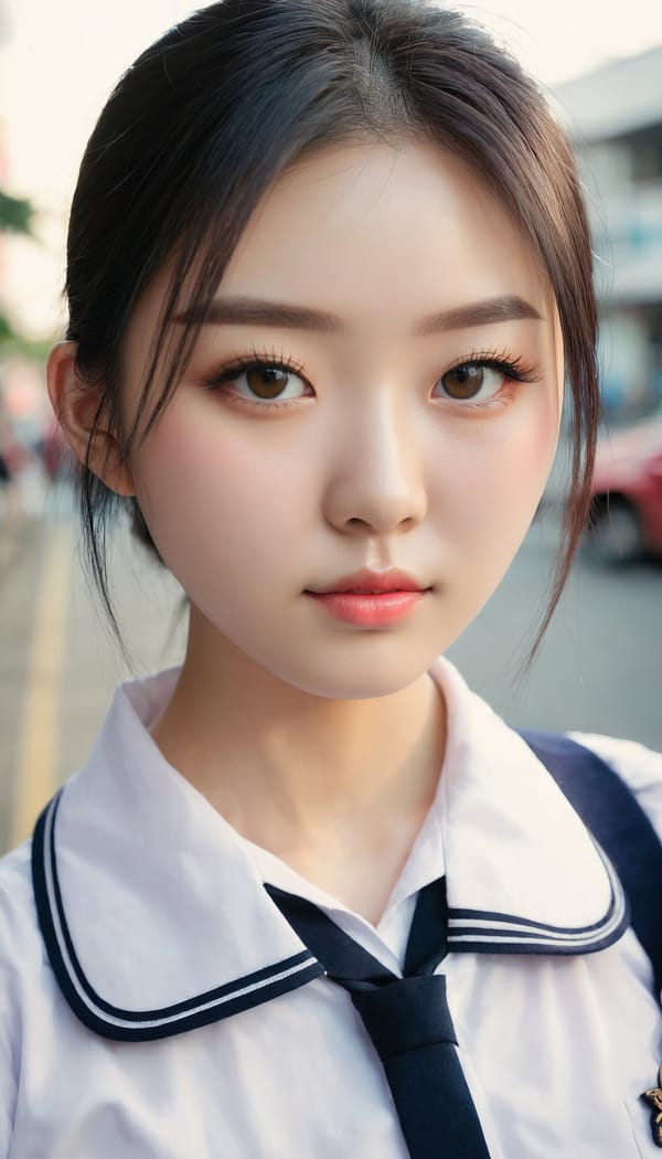 Tags: 21872187, SDXL
{"3": {"inputs": {"seed": 287986181161889, "steps": 32, "cfg": 6.54, "sampler_name": "dpmpp_2m", "scheduler": "karras", "denoise": 1.0, "model": ["27", 0], "positive": ["6", 0], "negative": ["7", 0], "latent_image": ["5", 0]}, "class_type": "KSampler"}, "4": {"inputs": {"ckpt_name": "juggernautxl.safetensors"}, "class_type": "CheckpointLoaderSimple"}, "5": {"inputs": {"width": 768, "height": 1344, "batch_size": 1}, "class_type": "EmptyLatentImage"}, "6": {"inputs": {"text": "20 year old girl, (chinese:1.03), (cute:0.98), (double eyelids:1.04), (pale skin:1.00), (beautiful eyes:1.13), (eyelashes:1.04), (slim:1.14), (blush:1.04), (detailed face:1.05), (seductive facial expression:1.05), (sexy lips:1.09), (idol:1.06), (in a seductive pose:1.14), (large perky breasts:0.97), (cleavage:1.06), (thigh gap:1.12), (school uniform:1.11), choker, busy street, (film:1.06), (textured skin:1.01), (skin fuzz:1.03), (portra:1.05), (natural looking skin:1.09), (soft lighting:1.02), (RAW:1.01), (detailed skin:1.01), (candid cinema:1.02)", "clip": ["27", 1]}, "class_type": "CLIPTextEncode"}, "7": {"inputs": {"text": "(distorted:1.05), (watermark:1.07), (bad hands:1.07), (low resolution:1.05), (open mouth:1.05), (twisted:1.14), (worst quality:1.13)", "clip": ["27", 1]}, "class_type": "CLIPTextEncode"}, "8": {"inputs": {"samples": ["3", 0], "vae": ["4", 2]}, "class_type": "VAEDecode"}, "25": {"inputs": {"lora_name": "nudify_xl.safetensors", "strength_model": 0.3, "strength_clip": 0.16, "model": ["4", 0], "clip": ["4", 1]}, "class_type": "LoraLoader"}, "26": {"inputs": {"lora_name": "shirtlift_SDXL_v2.safetensors", "strength_model": 0.13, "strength_clip": 0.08, "model": ["25", 0], "clip": ["25", 1]}, "class_type": "LoraLoader"}, "27": {"inputs": {"lora_name": "PerfectEyesXL.safetensors", "strength_model": 0.07, "strength_clip": 0.01, "model": ["26", 0], "clip": ["26", 1]}, "class_type": "LoraLoader"}, "30": {"inputs": {"model_name": "4x_NMKD-Superscale-SP_178000_G.pth"}, "class_type": "UpscaleModelLoader"}, "31": {"inputs": {"upscale_model": ["30", 0], "image": ["8", 0]}, "class_type": "ImageUpscaleWithModel"}, "32": {"inputs": {"upscale_method": "lanczos", "scale_by": 0.5, "image": ["31", 0]}, "class_type": "ImageScaleBy"}, "33": {"inputs": {"pixels": ["32", 0], "vae": ["4", 2]}, "class_type": "VAEEncode"}, "34": {"inputs": {"seed": 287986181161889, "steps": 32, "cfg": 6.54, "sampler_name": "dpmpp_2m", "scheduler": "karras", "denoise": 0.3, "model": ["27", 0], "positive": ["6", 0], "negative": ["7", 0], "latent_image": ["33", 0]}, "class_type": "KSampler"}, "36": {"inputs": {"samples": ["34", 0], "vae": ["4", 2]}, "class_type": "VAEDecode"}, "39": {"inputs": {"filename_prefix": "comfyapi-1713392537284", "images": ["36", 0]}, "class_type": "SaveImage"}}