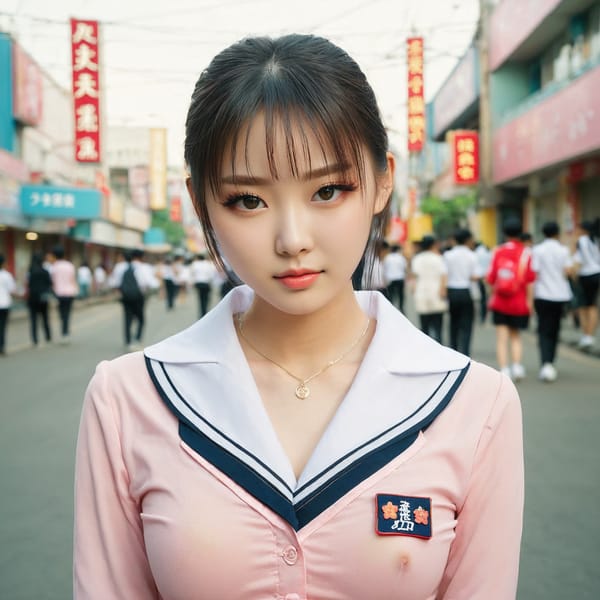 Tags: 21872187, SDXL
{"3": {"inputs": {"seed": 288879727241108, "steps": 64, "cfg": 6.79, "sampler_name": "dpmpp_2m", "scheduler": "karras", "denoise": 1.0, "model": ["27", 0], "positive": ["6", 0], "negative": ["7", 0], "latent_image": ["5", 0]}, "class_type": "KSampler"}, "4": {"inputs": {"ckpt_name": "juggernautxl.safetensors"}, "class_type": "CheckpointLoaderSimple"}, "5": {"inputs": {"width": 1024, "height": 1024, "batch_size": 1}, "class_type": "EmptyLatentImage"}, "6": {"inputs": {"text": "22 year old girl, (chinese:0.97), (russian:1.01), (slim:1.06), (blush:1.11), (idol:1.09), (eyelashes:1.05), (detailed face:1.09), (sexy lips:1.01), (seductive pose:0.99), (cute:1.07), (beautiful eyes:1.09), (temptress:1.14), (pale skin:0.98), (double eyelids:1.11), (in a seductive pose:1.12), (large perky breasts:1.10), (cleavage:0.97), (thigh gap:1.01), (school uniform:0.97), choker, busy street, (detailed skin:1.07), (portra:1.00), (skin fuzz:1.07), (candid cinema:1.07), (RAW:1.06), (film:1.07), (natural looking skin:1.07), (soft lighting:1.07), (textured skin:1.07)", "clip": ["27", 1]}, "class_type": "CLIPTextEncode"}, "7": {"inputs": {"text": "(low resolution:1.06), (open mouth:1.09), (twisted:1.13), (worst quality:1.12), (watermark:1.08), (bad hands:1.09), (distorted:1.13)", "clip": ["27", 1]}, "class_type": "CLIPTextEncode"}, "8": {"inputs": {"samples": ["3", 0], "vae": ["4", 2]}, "class_type": "VAEDecode"}, "25": {"inputs": {"lora_name": "nudify_xl.safetensors", "strength_model": 0.24, "strength_clip": 0.21, "model": ["4", 0], "clip": ["4", 1]}, "class_type": "LoraLoader"}, "26": {"inputs": {"lora_name": "shirtlift_SDXL_v2.safetensors", "strength_model": 0.16, "strength_clip": 0.19, "model": ["25", 0], "clip": ["25", 1]}, "class_type": "LoraLoader"}, "27": {"inputs": {"lora_name": "PerfectEyesXL.safetensors", "strength_model": 0.15, "strength_clip": 0.0, "model": ["26", 0], "clip": ["26", 1]}, "class_type": "LoraLoader"}, "30": {"inputs": {"model_name": "4x_NMKD-Superscale-SP_178000_G.pth"}, "class_type": "UpscaleModelLoader"}, "31": {"inputs": {"upscale_model": ["30", 0], "image": ["8", 0]}, "class_type": "ImageUpscaleWithModel"}, "32": {"inputs": {"upscale_method": "lanczos", "scale_by": 0.5, "image": ["31", 0]}, "class_type": "ImageScaleBy"}, "33": {"inputs": {"pixels": ["32", 0], "vae": ["4", 2]}, "class_type": "VAEEncode"}, "34": {"inputs": {"seed": 288879727241108, "steps": 64, "cfg": 6.79, "sampler_name": "dpmpp_2m", "scheduler": "karras", "denoise": 0.3, "model": ["27", 0], "positive": ["6", 0], "negative": ["7", 0], "latent_image": ["33", 0]}, "class_type": "KSampler"}, "36": {"inputs": {"samples": ["34", 0], "vae": ["4", 2]}, "class_type": "VAEDecode"}, "39": {"inputs": {"filename_prefix": "comfyapi-1734102011847", "images": ["36", 0]}, "class_type": "SaveImage"}}