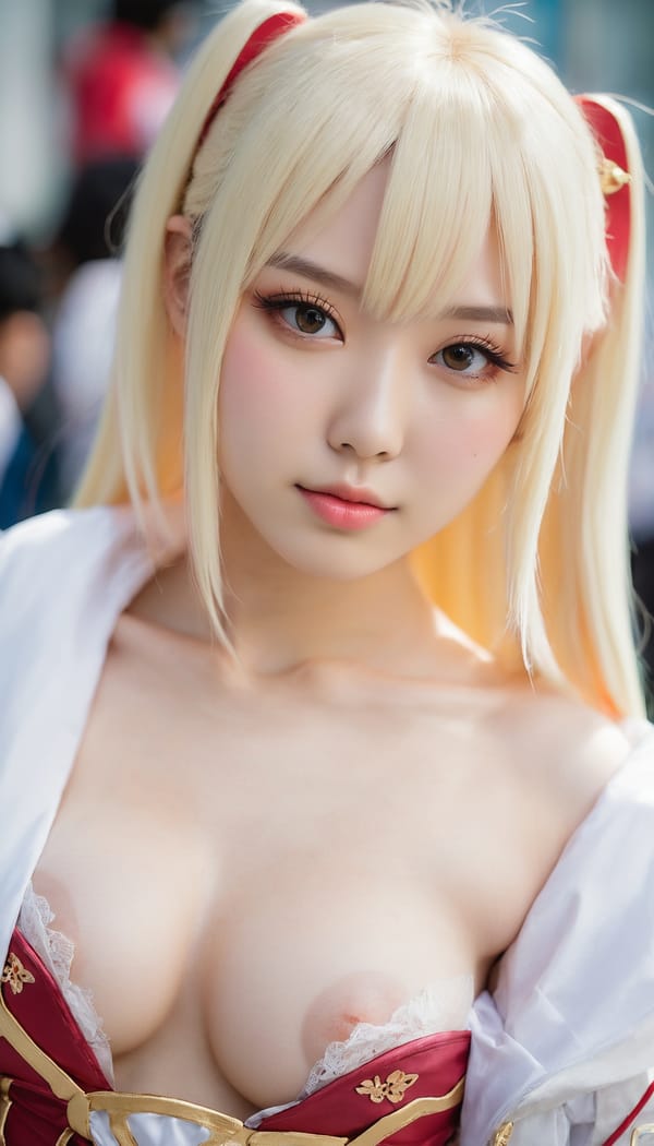 Tags: 21872187, SDXL
{"3": {"inputs": {"seed": 206628808309565, "steps": 32, "cfg": 7.63, "sampler_name": "dpmpp_2m", "scheduler": "karras", "denoise": 1.0, "model": ["27", 0], "positive": ["6", 0], "negative": ["7", 0], "latent_image": ["5", 0]}, "class_type": "KSampler"}, "4": {"inputs": {"ckpt_name": "juggernautxl.safetensors"}, "class_type": "CheckpointLoaderSimple"}, "5": {"inputs": {"width": 768, "height": 1344, "batch_size": 1}, "class_type": "EmptyLatentImage"}, "6": {"inputs": {"text": "23 year old girl, (japanese:1.00), (ukrainian:0.98), (temptress:1.12), (detailed face:1.01), (sexy lips:0.95), (seductive facial expression:0.95), (idol:0.95), (pale skin:1.07), (slim:1.07), (double eyelids:1.00), (cute:1.06), (blush:1.12), (beautiful eyes:1.12), (eyelashes:1.05), (perky ass:0.98), (exposed ass:1.08), (looking back:1.04), (sexy ass:1.04), (thigh gap:1.00), (in a cosplay:1.11) at comiket posing for camera, (portra:1.03), (RAW:1.06), (natural looking skin:1.01), (detailed skin:1.01), (soft lighting:1.00), (skin fuzz:1.06), (film:1.08), (candid cinema:1.05), (textured skin:1.05)", "clip": ["27", 1]}, "class_type": "CLIPTextEncode"}, "7": {"inputs": {"text": "(open mouth:1.09), (bad hands:1.09), (watermark:1.09), (low resolution:1.11), (distorted:1.08), (worst quality:1.10), (twisted:1.08)", "clip": ["27", 1]}, "class_type": "CLIPTextEncode"}, "8": {"inputs": {"samples": ["3", 0], "vae": ["4", 2]}, "class_type": "VAEDecode"}, "25": {"inputs": {"lora_name": "nudify_xl.safetensors", "strength_model": 0.02, "strength_clip": 0.05, "model": ["4", 0], "clip": ["4", 1]}, "class_type": "LoraLoader"}, "26": {"inputs": {"lora_name": "shirtlift_SDXL_v2.safetensors", "strength_model": 0.18, "strength_clip": 0.02, "model": ["25", 0], "clip": ["25", 1]}, "class_type": "LoraLoader"}, "27": {"inputs": {"lora_name": "PerfectEyesXL.safetensors", "strength_model": 0.02, "strength_clip": 0.07, "model": ["26", 0], "clip": ["26", 1]}, "class_type": "LoraLoader"}, "30": {"inputs": {"model_name": "4x_NMKD-Superscale-SP_178000_G.pth"}, "class_type": "UpscaleModelLoader"}, "31": {"inputs": {"upscale_model": ["30", 0], "image": ["8", 0]}, "class_type": "ImageUpscaleWithModel"}, "32": {"inputs": {"upscale_method": "lanczos", "scale_by": 0.5, "image": ["31", 0]}, "class_type": "ImageScaleBy"}, "33": {"inputs": {"pixels": ["32", 0], "vae": ["4", 2]}, "class_type": "VAEEncode"}, "34": {"inputs": {"seed": 206628808309565, "steps": 32, "cfg": 7.63, "sampler_name": "dpmpp_2m", "scheduler": "karras", "denoise": 0.3, "model": ["27", 0], "positive": ["6", 0], "negative": ["7", 0], "latent_image": ["33", 0]}, "class_type": "KSampler"}, "36": {"inputs": {"samples": ["34", 0], "vae": ["4", 2]}, "class_type": "VAEDecode"}, "39": {"inputs": {"filename_prefix": "comfyapi-1718280224163", "images": ["36", 0]}, "class_type": "SaveImage"}}