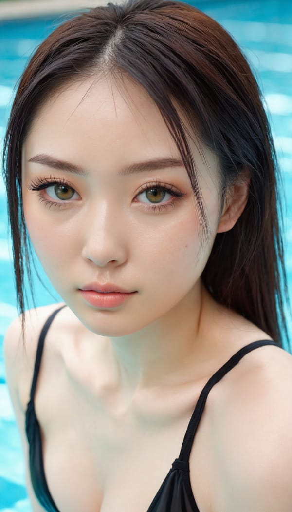 Tags: 21872187, SDXL
{"3": {"inputs": {"seed": 692107158494824, "steps": 64, "cfg": 6.91, "sampler_name": "dpmpp_2m", "scheduler": "karras", "denoise": 1.0, "model": ["27", 0], "positive": ["6", 0], "negative": ["7", 0], "latent_image": ["5", 0]}, "class_type": "KSampler"}, "4": {"inputs": {"ckpt_name": "juggernautxl.safetensors"}, "class_type": "CheckpointLoaderSimple"}, "5": {"inputs": {"width": 768, "height": 1344, "batch_size": 1}, "class_type": "EmptyLatentImage"}, "6": {"inputs": {"text": "24 year old girl, (ukrainian:0.95), (japanese:1.07), (irish:1.09), (seductive facial expression:1.12), (detailed face:0.95), (sexy lips:0.99), (pale skin:0.97), (beautiful eyes:1.12), (blush:0.96), (slim:1.14), (idol:1.09), (double eyelids:1.12), (eyelashes:0.98), (temptress:1.12), (seductive pose:1.04), (in a seductive pose:1.13), (large perky breasts:1.06), (cleavage:1.08), (thigh gap:1.13), (in a swimsuit:1.10) at a pool, (RAW:1.02), (detailed skin:1.04), (candid cinema:1.05), (film:1.00), (textured skin:1.01), (portra:1.03), (natural looking skin:1.01), (skin fuzz:1.02), (soft lighting:1.01)", "clip": ["27", 1]}, "class_type": "CLIPTextEncode"}, "7": {"inputs": {"text": "(open mouth:1.13), (twisted:1.11), (distorted:1.07), (low resolution:1.11), (watermark:1.12), (bad hands:1.09), (worst quality:1.06)", "clip": ["27", 1]}, "class_type": "CLIPTextEncode"}, "8": {"inputs": {"samples": ["3", 0], "vae": ["4", 2]}, "class_type": "VAEDecode"}, "25": {"inputs": {"lora_name": "nudify_xl.safetensors", "strength_model": 0.15, "strength_clip": 0.06, "model": ["4", 0], "clip": ["4", 1]}, "class_type": "LoraLoader"}, "26": {"inputs": {"lora_name": "shirtlift_SDXL_v2.safetensors", "strength_model": 0.02, "strength_clip": 0.17, "model": ["25", 0], "clip": ["25", 1]}, "class_type": "LoraLoader"}, "27": {"inputs": {"lora_name": "PerfectEyesXL.safetensors", "strength_model": 0.15, "strength_clip": 0.03, "model": ["26", 0], "clip": ["26", 1]}, "class_type": "LoraLoader"}, "30": {"inputs": {"model_name": "4x_NMKD-Superscale-SP_178000_G.pth"}, "class_type": "UpscaleModelLoader"}, "31": {"inputs": {"upscale_model": ["30", 0], "image": ["8", 0]}, "class_type": "ImageUpscaleWithModel"}, "32": {"inputs": {"upscale_method": "lanczos", "scale_by": 0.5, "image": ["31", 0]}, "class_type": "ImageScaleBy"}, "33": {"inputs": {"pixels": ["32", 0], "vae": ["4", 2]}, "class_type": "VAEEncode"}, "34": {"inputs": {"seed": 692107158494824, "steps": 64, "cfg": 6.91, "sampler_name": "dpmpp_2m", "scheduler": "karras", "denoise": 0.3, "model": ["27", 0], "positive": ["6", 0], "negative": ["7", 0], "latent_image": ["33", 0]}, "class_type": "KSampler"}, "36": {"inputs": {"samples": ["34", 0], "vae": ["4", 2]}, "class_type": "VAEDecode"}, "39": {"inputs": {"filename_prefix": "comfyapi-1713920709407", "images": ["36", 0]}, "class_type": "SaveImage"}}