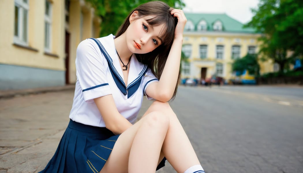 Tags: 21872187, SDXL
{"3": {"inputs": {"seed": 422304868353187, "steps": 32, "cfg": 6.79, "sampler_name": "dpmpp_2m", "scheduler": "karras", "denoise": 1.0, "model": ["27", 0], "positive": ["6", 0], "negative": ["7", 0], "latent_image": ["5", 0]}, "class_type": "KSampler"}, "4": {"inputs": {"ckpt_name": "helloworldxl.safetensors"}, "class_type": "CheckpointLoaderSimple"}, "5": {"inputs": {"width": 1344, "height": 768, "batch_size": 1}, "class_type": "EmptyLatentImage"}, "6": {"inputs": {"text": "24 year old girl, (ukrainian:1.02), (eyelashes:1.14), (sexy lips:0.95), (pale skin:1.04), (detailed face:0.98), (blush:0.96), (double eyelids:1.00), (seductive pose:0.98), (cute:1.09), (idol:1.11), (beautiful eyes:1.07), (seductive facial expression:1.09), (slim:1.03), (temptress:1.08), (in a seductive pose:0.97), (large perky breasts:1.01), (cleavage:1.06), (thigh gap:1.01), (school uniform:1.11), choker, busy street, (natural looking skin:1.02), (soft lighting:1.02), (film:1.07), (portra:1.04), (RAW:1.01), (skin fuzz:1.02), (detailed skin:1.04), (candid cinema:1.08), (textured skin:1.07)", "clip": ["27", 1]}, "class_type": "CLIPTextEncode"}, "7": {"inputs": {"text": "(twisted:1.13), (low resolution:1.13), (watermark:1.08), (bad hands:1.10), (distorted:1.07), (open mouth:1.10), (worst quality:1.14)", "clip": ["27", 1]}, "class_type": "CLIPTextEncode"}, "8": {"inputs": {"samples": ["3", 0], "vae": ["4", 2]}, "class_type": "VAEDecode"}, "25": {"inputs": {"lora_name": "nudify_xl.safetensors", "strength_model": 0.05, "strength_clip": 0.01, "model": ["4", 0], "clip": ["4", 1]}, "class_type": "LoraLoader"}, "26": {"inputs": {"lora_name": "shirtlift_SDXL_v2.safetensors", "strength_model": 0.0, "strength_clip": 0.12, "model": ["25", 0], "clip": ["25", 1]}, "class_type": "LoraLoader"}, "27": {"inputs": {"lora_name": "PerfectEyesXL.safetensors", "strength_model": 0.07, "strength_clip": 0.04, "model": ["26", 0], "clip": ["26", 1]}, "class_type": "LoraLoader"}, "30": {"inputs": {"model_name": "4x_NMKD-Superscale-SP_178000_G.pth"}, "class_type": "UpscaleModelLoader"}, "31": {"inputs": {"upscale_model": ["30", 0], "image": ["8", 0]}, "class_type": "ImageUpscaleWithModel"}, "32": {"inputs": {"upscale_method": "lanczos", "scale_by": 0.5, "image": ["31", 0]}, "class_type": "ImageScaleBy"}, "33": {"inputs": {"pixels": ["32", 0], "vae": ["4", 2]}, "class_type": "VAEEncode"}, "34": {"inputs": {"seed": 422304868353187, "steps": 32, "cfg": 6.79, "sampler_name": "dpmpp_2m", "scheduler": "karras", "denoise": 0.3, "model": ["27", 0], "positive": ["6", 0], "negative": ["7", 0], "latent_image": ["33", 0]}, "class_type": "KSampler"}, "36": {"inputs": {"samples": ["34", 0], "vae": ["4", 2]}, "class_type": "VAEDecode"}, "39": {"inputs": {"filename_prefix": "comfyapi-1731106051869", "images": ["36", 0]}, "class_type": "SaveImage"}}