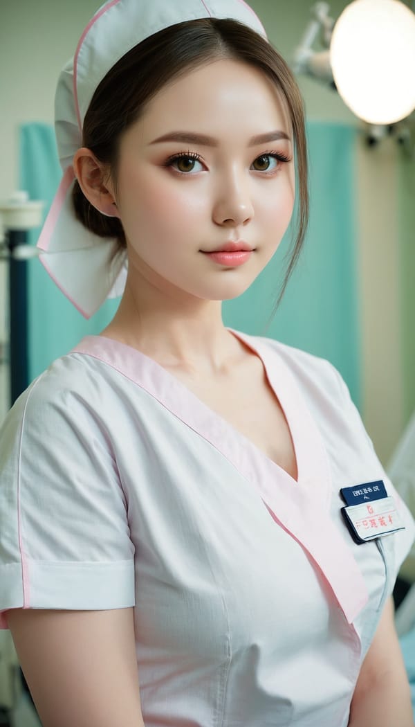 Tags: 21872187, SDXL
{"3": {"inputs": {"seed": 461854848715621, "steps": 32, "cfg": 7.04, "sampler_name": "dpmpp_2m", "scheduler": "karras", "denoise": 1.0, "model": ["27", 0], "positive": ["6", 0], "negative": ["7", 0], "latent_image": ["5", 0]}, "class_type": "KSampler"}, "4": {"inputs": {"ckpt_name": "juggernautxl.safetensors"}, "class_type": "CheckpointLoaderSimple"}, "5": {"inputs": {"width": 768, "height": 1344, "batch_size": 1}, "class_type": "EmptyLatentImage"}, "6": {"inputs": {"text": "26 year old girl, (cute:1.00), (seductive pose:1.01), (temptress:1.03), (idol:1.01), (sexy lips:1.01), (blush:0.96), (detailed face:0.95), (seductive facial expression:1.10), (double eyelids:1.09), (slim:1.02), (pale skin:1.10), (beautiful eyes:1.02), (on all fours:1.02), (spreading ass cheeks:1.08), (from behind:1.02), (backboob:0.99), (nurse in uniform:1.08) working in a hospital ward, (soft lighting:1.08), (portra:1.06), (skin fuzz:1.03), (candid cinema:1.06), (film:1.04), (textured skin:1.04), (natural looking skin:1.05), (RAW:1.04), (detailed skin:1.02)", "clip": ["27", 1]}, "class_type": "CLIPTextEncode"}, "7": {"inputs": {"text": "(twisted:1.11), (open mouth:1.11), (bad hands:1.10), (worst quality:1.07), (watermark:1.09), (low resolution:1.07), (distorted:1.09)", "clip": ["27", 1]}, "class_type": "CLIPTextEncode"}, "8": {"inputs": {"samples": ["3", 0], "vae": ["4", 2]}, "class_type": "VAEDecode"}, "25": {"inputs": {"lora_name": "nudify_xl.safetensors", "strength_model": 0.34, "strength_clip": 0.15, "model": ["4", 0], "clip": ["4", 1]}, "class_type": "LoraLoader"}, "26": {"inputs": {"lora_name": "shirtlift_SDXL_v2.safetensors", "strength_model": 0.16, "strength_clip": 0.1, "model": ["25", 0], "clip": ["25", 1]}, "class_type": "LoraLoader"}, "27": {"inputs": {"lora_name": "PerfectEyesXL.safetensors", "strength_model": 0.12, "strength_clip": 0.16, "model": ["26", 0], "clip": ["26", 1]}, "class_type": "LoraLoader"}, "30": {"inputs": {"model_name": "4x_NMKD-Superscale-SP_178000_G.pth"}, "class_type": "UpscaleModelLoader"}, "31": {"inputs": {"upscale_model": ["30", 0], "image": ["8", 0]}, "class_type": "ImageUpscaleWithModel"}, "32": {"inputs": {"upscale_method": "lanczos", "scale_by": 0.5, "image": ["31", 0]}, "class_type": "ImageScaleBy"}, "33": {"inputs": {"pixels": ["32", 0], "vae": ["4", 2]}, "class_type": "VAEEncode"}, "34": {"inputs": {"seed": 461854848715621, "steps": 32, "cfg": 7.04, "sampler_name": "dpmpp_2m", "scheduler": "karras", "denoise": 0.3, "model": ["27", 0], "positive": ["6", 0], "negative": ["7", 0], "latent_image": ["33", 0]}, "class_type": "KSampler"}, "36": {"inputs": {"samples": ["34", 0], "vae": ["4", 2]}, "class_type": "VAEDecode"}, "39": {"inputs": {"filename_prefix": "comfyapi-1731413229563", "images": ["36", 0]}, "class_type": "SaveImage"}}