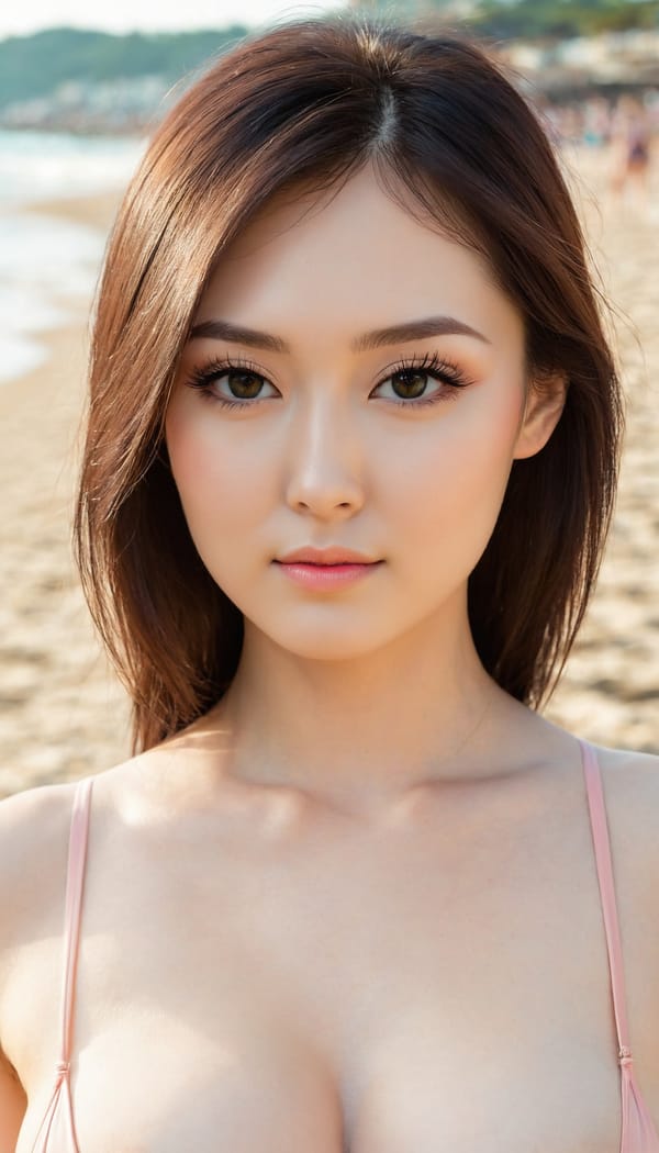 Tags: 21872187, SDXL
{"3": {"inputs": {"seed": 356232559243430, "steps": 64, "cfg": 7.58, "sampler_name": "dpmpp_2m", "scheduler": "karras", "denoise": 1.0, "model": ["27", 0], "positive": ["6", 0], "negative": ["7", 0], "latent_image": ["5", 0]}, "class_type": "KSampler"}, "4": {"inputs": {"ckpt_name": "juggernautXL_v8Rundiffusion.safetensors"}, "class_type": "CheckpointLoaderSimple"}, "5": {"inputs": {"width": 768, "height": 1344, "batch_size": 1}, "class_type": "EmptyLatentImage"}, "6": {"inputs": {"text": "28 year old girl, (russian:1.13), (japanese:1.10), (irish:1.04), (seductive pose:0.96), (temptress:1.03), (slim:1.07), (detailed face:1.03), (cute:1.11), (eyelashes:1.14), (seductive facial expression:1.09), (beautiful eyes:1.09), (sexy lips:1.08), (idol:1.11), (blush:0.99), (pale skin:1.08), (double eyelids:1.06), (in a seductive pose:1.11), (large perky breasts:1.02), (cleavage:0.99), (thigh gap:1.00), wearing (bikini:1.02) at a beach, (detailed skin:1.01), (natural looking skin:1.09), (RAW:1.03), (film:1.01), (soft lighting:1.09), (textured skin:1.04), (candid cinema:1.09), (portra:1.02), (skin fuzz:1.08)", "clip": ["27", 1]}, "class_type": "CLIPTextEncode"}, "7": {"inputs": {"text": "(worst quality:1.07), (bad hands:1.08), (watermark:1.05), (low resolution:1.05), (open mouth:1.05), (twisted:1.08), (distorted:1.11)", "clip": ["27", 1]}, "class_type": "CLIPTextEncode"}, "8": {"inputs": {"samples": ["3", 0], "vae": ["4", 2]}, "class_type": "VAEDecode"}, "25": {"inputs": {"lora_name": "nudify_xl.safetensors", "strength_model": 0.22, "strength_clip": 0.19, "model": ["4", 0], "clip": ["4", 1]}, "class_type": "LoraLoader"}, "26": {"inputs": {"lora_name": "shirtlift_SDXL_v2.safetensors", "strength_model": 0.0, "strength_clip": 0.13, "model": ["25", 0], "clip": ["25", 1]}, "class_type": "LoraLoader"}, "27": {"inputs": {"lora_name": "PerfectEyesXL.safetensors", "strength_model": 0.07, "strength_clip": 0.02, "model": ["26", 0], "clip": ["26", 1]}, "class_type": "LoraLoader"}, "30": {"inputs": {"model_name": "4x_NMKD-Superscale-SP_178000_G.pth"}, "class_type": "UpscaleModelLoader"}, "31": {"inputs": {"upscale_model": ["30", 0], "image": ["8", 0]}, "class_type": "ImageUpscaleWithModel"}, "32": {"inputs": {"upscale_method": "lanczos", "scale_by": 0.5, "image": ["31", 0]}, "class_type": "ImageScaleBy"}, "33": {"inputs": {"pixels": ["32", 0], "vae": ["4", 2]}, "class_type": "VAEEncode"}, "34": {"inputs": {"seed": 356232559243430, "steps": 64, "cfg": 7.58, "sampler_name": "dpmpp_2m", "scheduler": "karras", "denoise": 0.3, "model": ["27", 0], "positive": ["6", 0], "negative": ["7", 0], "latent_image": ["33", 0]}, "class_type": "KSampler"}, "36": {"inputs": {"samples": ["34", 0], "vae": ["4", 2]}, "class_type": "VAEDecode"}, "39": {"inputs": {"filename_prefix": "comfyapi-1707535243157", "images": ["36", 0]}, "class_type": "SaveImage"}}