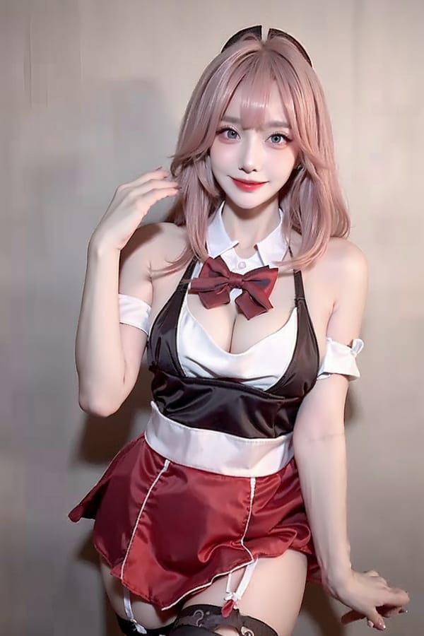 Tags: 21872187
<lora:koreanDollLikeness:0.38>, <lora:taiwanDollLikeness_v20:0.41>, maid cafe, stockings, (maid costume:0.95), choker, bowtie, headband, (pleated skirt:1.05), <lora:skirtlift-v4:0.83 <lora:Addams:0.25>, extremely detailed eyes, cute, (photorealistic:0.94), sexy lips, seductive smile, eyelashes, pale skin, perky breasts, sharp, tall, (thigh gap:0.93), blush, (stunningly attractive:1.07), (dramatic:1.04)
Negative prompt: drawings, sketches, paintings, anime, ugly, disfigured, (low quality:1.97), (worst quality:1.93)
Steps: 48, Sampler: DPM++ 2M Karras, CFG scale: 6.74, Seed: 1211863851, Size: 512x768, Model hash: fc2511737a, Model: chilloutmix_NiPrunedFp32Fix, Seed resize from: -1x-1, Denoising strength: 0.4, Version: v1.2.1, Hires upscale: 2.0, Hires steps: 16, Hires upscaler: ESRGAN_4x