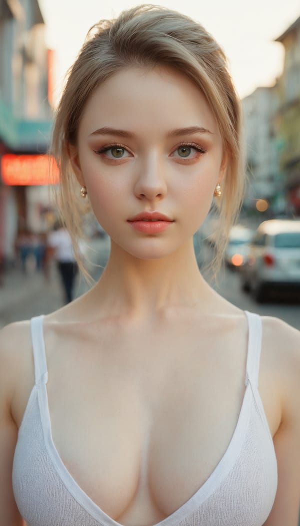 Tags: 21872187, SDXL
{"3": {"inputs": {"seed": 691014186492015, "steps": 64, "cfg": 5.47, "sampler_name": "dpmpp_2m", "scheduler": "karras", "denoise": 1.0, "model": ["27", 0], "positive": ["6", 0], "negative": ["7", 0], "latent_image": ["5", 0]}, "class_type": "KSampler"}, "4": {"inputs": {"ckpt_name": "juggernautxl.safetensors"}, "class_type": "CheckpointLoaderSimple"}, "5": {"inputs": {"width": 768, "height": 1344, "batch_size": 1}, "class_type": "EmptyLatentImage"}, "6": {"inputs": {"text": "21 year old girl, (ukrainian:1.08), (pale skin:1.04), (double eyelids:1.09), (sexy lips:1.02), (temptress:1.13), (idol:0.97), (detailed face:0.96), (slim:1.06), (beautiful eyes:1.06), (seductive facial expression:1.10), (eyelashes:1.05), (seductive pose:1.09), (cute:1.03), (in a seductive pose:1.07), (large perky breasts:1.09), (cleavage:0.97), (thigh gap:1.04), (white tanktop:1.02), busy street, (candid cinema:1.03), (textured skin:1.07), (natural looking skin:1.02), (soft lighting:1.03), (detailed skin:1.00), (RAW:1.01), (portra:1.03), (skin fuzz:1.00), (film:1.07)", "clip": ["27", 1]}, "class_type": "CLIPTextEncode"}, "7": {"inputs": {"text": "(distorted:1.06), (low resolution:1.10), (open mouth:1.07), (twisted:1.10), (watermark:1.12), (worst quality:1.07), (bad hands:1.13)", "clip": ["27", 1]}, "class_type": "CLIPTextEncode"}, "8": {"inputs": {"samples": ["3", 0], "vae": ["4", 2]}, "class_type": "VAEDecode"}, "25": {"inputs": {"lora_name": "nudify_xl.safetensors", "strength_model": 0.06, "strength_clip": 0.16, "model": ["4", 0], "clip": ["4", 1]}, "class_type": "LoraLoader"}, "26": {"inputs": {"lora_name": "shirtlift_SDXL_v2.safetensors", "strength_model": 0.15, "strength_clip": 0.0, "model": ["25", 0], "clip": ["25", 1]}, "class_type": "LoraLoader"}, "27": {"inputs": {"lora_name": "PerfectEyesXL.safetensors", "strength_model": 0.05, "strength_clip": 0.01, "model": ["26", 0], "clip": ["26", 1]}, "class_type": "LoraLoader"}, "30": {"inputs": {"model_name": "4x_NMKD-Superscale-SP_178000_G.pth"}, "class_type": "UpscaleModelLoader"}, "31": {"inputs": {"upscale_model": ["30", 0], "image": ["8", 0]}, "class_type": "ImageUpscaleWithModel"}, "32": {"inputs": {"upscale_method": "lanczos", "scale_by": 0.5, "image": ["31", 0]}, "class_type": "ImageScaleBy"}, "33": {"inputs": {"pixels": ["32", 0], "vae": ["4", 2]}, "class_type": "VAEEncode"}, "34": {"inputs": {"seed": 691014186492015, "steps": 64, "cfg": 5.47, "sampler_name": "dpmpp_2m", "scheduler": "karras", "denoise": 0.3, "model": ["27", 0], "positive": ["6", 0], "negative": ["7", 0], "latent_image": ["33", 0]}, "class_type": "KSampler"}, "36": {"inputs": {"samples": ["34", 0], "vae": ["4", 2]}, "class_type": "VAEDecode"}, "39": {"inputs": {"filename_prefix": "comfyapi-1734294557182", "images": ["36", 0]}, "class_type": "SaveImage"}}