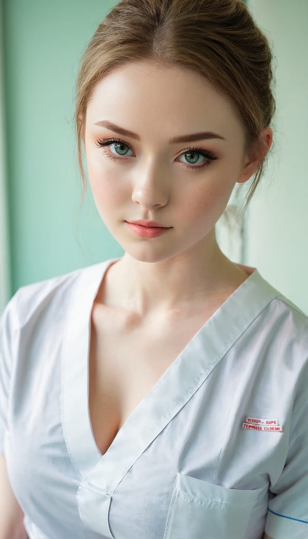 Tags: 21872187, SDXL
{"3": {"inputs": {"seed": 629060083784691, "steps": 32, "cfg": 7.02, "sampler_name": "dpmpp_2m", "scheduler": "karras", "denoise": 1.0, "model": ["27", 0], "positive": ["6", 0], "negative": ["7", 0], "latent_image": ["5", 0]}, "class_type": "KSampler"}, "4": {"inputs": {"ckpt_name": "juggernautxl.safetensors"}, "class_type": "CheckpointLoaderSimple"}, "5": {"inputs": {"width": 768, "height": 1344, "batch_size": 1}, "class_type": "EmptyLatentImage"}, "6": {"inputs": {"text": "21 year old girl, (irish:1.10), (idol:1.14), (temptress:1.14), (cute:1.09), (detailed face:1.10), (slim:0.99), (seductive facial expression:1.12), (blush:1.08), (sexy lips:1.02), (pale skin:1.12), (seductive pose:0.96), (eyelashes:1.13), (double eyelids:0.99), (beautiful eyes:1.01), (in a seductive pose:1.08), (large perky breasts:1.09), (cleavage:1.05), (thigh gap:1.13), (nurse in uniform:1.12) working in a hospital ward, (RAW:1.09), (film:1.07), (soft lighting:1.01), (textured skin:1.09), (portra:1.05), (candid cinema:1.05), (detailed skin:1.01), (natural looking skin:1.04), (skin fuzz:1.02)", "clip": ["27", 1]}, "class_type": "CLIPTextEncode"}, "7": {"inputs": {"text": "(open mouth:1.07), (distorted:1.07), (bad hands:1.14), (low resolution:1.07), (twisted:1.11), (watermark:1.12), (worst quality:1.14)", "clip": ["27", 1]}, "class_type": "CLIPTextEncode"}, "8": {"inputs": {"samples": ["3", 0], "vae": ["4", 2]}, "class_type": "VAEDecode"}, "25": {"inputs": {"lora_name": "nudify_xl.safetensors", "strength_model": 0.0, "strength_clip": 0.04, "model": ["4", 0], "clip": ["4", 1]}, "class_type": "LoraLoader"}, "26": {"inputs": {"lora_name": "shirtlift_SDXL_v2.safetensors", "strength_model": 0.15, "strength_clip": 0.08, "model": ["25", 0], "clip": ["25", 1]}, "class_type": "LoraLoader"}, "27": {"inputs": {"lora_name": "PerfectEyesXL.safetensors", "strength_model": 0.13, "strength_clip": 0.03, "model": ["26", 0], "clip": ["26", 1]}, "class_type": "LoraLoader"}, "30": {"inputs": {"model_name": "4x_NMKD-Superscale-SP_178000_G.pth"}, "class_type": "UpscaleModelLoader"}, "31": {"inputs": {"upscale_model": ["30", 0], "image": ["8", 0]}, "class_type": "ImageUpscaleWithModel"}, "32": {"inputs": {"upscale_method": "lanczos", "scale_by": 0.5, "image": ["31", 0]}, "class_type": "ImageScaleBy"}, "33": {"inputs": {"pixels": ["32", 0], "vae": ["4", 2]}, "class_type": "VAEEncode"}, "34": {"inputs": {"seed": 629060083784691, "steps": 32, "cfg": 7.02, "sampler_name": "dpmpp_2m", "scheduler": "karras", "denoise": 0.3, "model": ["27", 0], "positive": ["6", 0], "negative": ["7", 0], "latent_image": ["33", 0]}, "class_type": "KSampler"}, "36": {"inputs": {"samples": ["34", 0], "vae": ["4", 2]}, "class_type": "VAEDecode"}, "39": {"inputs": {"filename_prefix": "comfyapi-1714979457960", "images": ["36", 0]}, "class_type": "SaveImage"}}