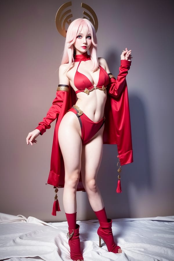 Tags: 21872187
(russian:1.09), (ukrainian:1.07), (cosplay:1.15), cosplay exhibition, comiket, posing for camera, <lora:skirtlift-v4:0.85 <lora:Addams:0.24>, cute, sexy lips, seductive smile, eyelashes, pale skin, perky breasts, full body portrait, textured skin, 4K, hyper realistic, (long slim legs:0.99), (dramatic:1.08)
Negative prompt: drawings, sketches, paintings, anime, black and white, (low quality:2.25), (worst quality:2.00)
Steps: 64, Sampler: DPM++ 2M Karras, CFG scale: 5.38, Seed: 910930618, Size: 512x768, Model hash: fc2511737a, Model: chilloutmix_NiPrunedFp32Fix, Seed resize from: -1x-1, Denoising strength: 0.5, Version: v1.2.1, Hires upscale: 2.0, Hires steps: 32, Hires upscaler: ESRGAN_4x