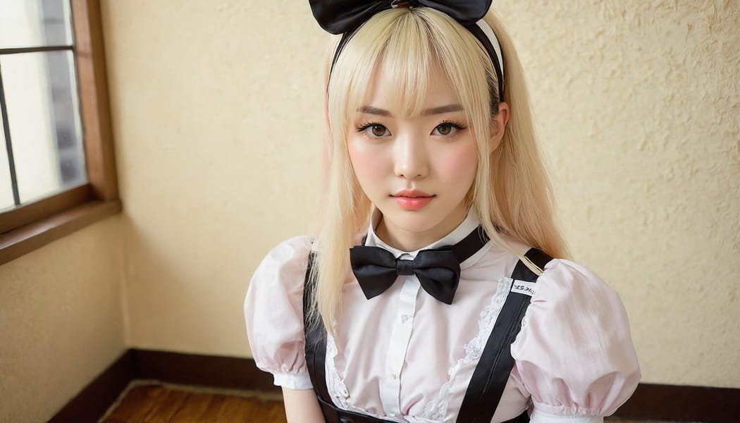 Tags: 21872187, SDXL
{"3": {"inputs": {"seed": 423982343861666, "steps": 32, "cfg": 7.52, "sampler_name": "dpmpp_2m", "scheduler": "karras", "denoise": 1.0, "model": ["27", 0], "positive": ["6", 0], "negative": ["7", 0], "latent_image": ["5", 0]}, "class_type": "KSampler"}, "4": {"inputs": {"ckpt_name": "juggernautxl.safetensors"}, "class_type": "CheckpointLoaderSimple"}, "5": {"inputs": {"width": 1344, "height": 768, "batch_size": 1}, "class_type": "EmptyLatentImage"}, "6": {"inputs": {"text": "22 year old girl, (japanese:1.05), (irish:1.10), (pale skin:0.99), (temptress:0.95), (sexy lips:1.13), (double eyelids:0.97), (seductive facial expression:1.13), (eyelashes:1.00), (seductive pose:1.08), (slim:0.99), (blush:1.02), (cute:1.10), (beautiful eyes:1.11), (detailed face:1.12), (on all fours:1.13), (spreading ass cheeks:1.09), (from behind:1.08), (backboob:0.95), in a (skimpy maid costume:0.97) working at a maid cafe, choker, bowtie, headband, pleated skirt, (natural looking skin:1.05), (soft lighting:1.09), (film:1.05), (skin fuzz:1.00), (detailed skin:1.04), (textured skin:1.02), (RAW:1.01), (portra:1.04), (candid cinema:1.01)", "clip": ["27", 1]}, "class_type": "CLIPTextEncode"}, "7": {"inputs": {"text": "(low resolution:1.07), (bad hands:1.07), (twisted:1.08), (open mouth:1.05), (watermark:1.07), (worst quality:1.08), (distorted:1.08)", "clip": ["27", 1]}, "class_type": "CLIPTextEncode"}, "8": {"inputs": {"samples": ["3", 0], "vae": ["4", 2]}, "class_type": "VAEDecode"}, "25": {"inputs": {"lora_name": "nudify_xl.safetensors", "strength_model": 0.01, "strength_clip": 0.17, "model": ["4", 0], "clip": ["4", 1]}, "class_type": "LoraLoader"}, "26": {"inputs": {"lora_name": "shirtlift_SDXL_v2.safetensors", "strength_model": 0.11, "strength_clip": 0.15, "model": ["25", 0], "clip": ["25", 1]}, "class_type": "LoraLoader"}, "27": {"inputs": {"lora_name": "PerfectEyesXL.safetensors", "strength_model": 0.04, "strength_clip": 0.09, "model": ["26", 0], "clip": ["26", 1]}, "class_type": "LoraLoader"}, "30": {"inputs": {"model_name": "4x_NMKD-Superscale-SP_178000_G.pth"}, "class_type": "UpscaleModelLoader"}, "31": {"inputs": {"upscale_model": ["30", 0], "image": ["8", 0]}, "class_type": "ImageUpscaleWithModel"}, "32": {"inputs": {"upscale_method": "lanczos", "scale_by": 0.5, "image": ["31", 0]}, "class_type": "ImageScaleBy"}, "33": {"inputs": {"pixels": ["32", 0], "vae": ["4", 2]}, "class_type": "VAEEncode"}, "34": {"inputs": {"seed": 423982343861666, "steps": 32, "cfg": 7.52, "sampler_name": "dpmpp_2m", "scheduler": "karras", "denoise": 0.3, "model": ["27", 0], "positive": ["6", 0], "negative": ["7", 0], "latent_image": ["33", 0]}, "class_type": "KSampler"}, "36": {"inputs": {"samples": ["34", 0], "vae": ["4", 2]}, "class_type": "VAEDecode"}, "39": {"inputs": {"filename_prefix": "comfyapi-1724286535036", "images": ["36", 0]}, "class_type": "SaveImage"}}