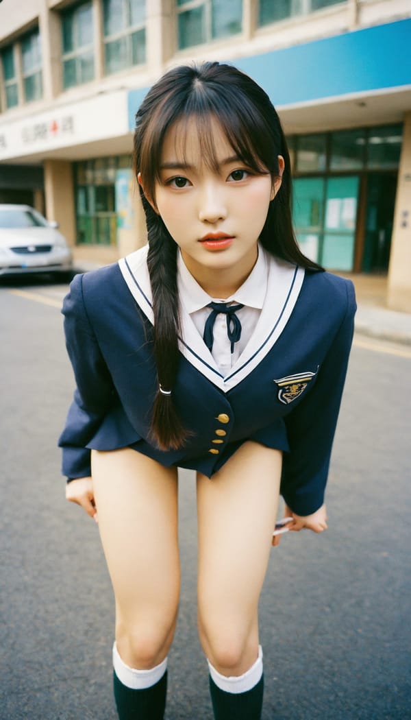 Tags: 21872187, SDXL
{"3": {"inputs": {"seed": 975689854547418, "steps": 32, "cfg": 6.64, "sampler_name": "dpmpp_2m", "scheduler": "karras", "denoise": 1.0, "model": ["27", 0], "positive": ["6", 0], "negative": ["7", 0], "latent_image": ["5", 0]}, "class_type": "KSampler"}, "4": {"inputs": {"ckpt_name": "helloworldxl.safetensors"}, "class_type": "CheckpointLoaderSimple"}, "5": {"inputs": {"width": 768, "height": 1344, "batch_size": 1}, "class_type": "EmptyLatentImage"}, "6": {"inputs": {"text": "19 year old girl, (korean:1.06), (slim:1.09), (cute:0.97), (eyelashes:1.00), (seductive facial expression:1.12), (double eyelids:1.03), (blush:1.01), (temptress:1.14), (seductive pose:1.00), (detailed face:1.06), (sexy lips:0.96), (beautiful eyes:1.08), (idol:0.99), (in a seductive pose:1.00), (large perky breasts:0.96), (cleavage:0.99), (thigh gap:1.06), (school uniform:1.08), choker, busy street, (candid cinema:1.01), (portra:1.01), (detailed skin:1.09), (film:1.02), (soft lighting:1.07), (textured skin:1.02), (natural looking skin:1.01), (RAW:1.09), (skin fuzz:1.02)", "clip": ["27", 1]}, "class_type": "CLIPTextEncode"}, "7": {"inputs": {"text": "(open mouth:1.05), (low resolution:1.06), (watermark:1.05), (twisted:1.14), (bad hands:1.08), (distorted:1.14), (worst quality:1.11)", "clip": ["27", 1]}, "class_type": "CLIPTextEncode"}, "8": {"inputs": {"samples": ["3", 0], "vae": ["4", 2]}, "class_type": "VAEDecode"}, "25": {"inputs": {"lora_name": "nudify_xl.safetensors", "strength_model": 0.14, "strength_clip": 0.16, "model": ["4", 0], "clip": ["4", 1]}, "class_type": "LoraLoader"}, "26": {"inputs": {"lora_name": "shirtlift_SDXL_v2.safetensors", "strength_model": 0.14, "strength_clip": 0.1, "model": ["25", 0], "clip": ["25", 1]}, "class_type": "LoraLoader"}, "27": {"inputs": {"lora_name": "PerfectEyesXL.safetensors", "strength_model": 0.18, "strength_clip": 0.04, "model": ["26", 0], "clip": ["26", 1]}, "class_type": "LoraLoader"}, "30": {"inputs": {"model_name": "4x_NMKD-Superscale-SP_178000_G.pth"}, "class_type": "UpscaleModelLoader"}, "31": {"inputs": {"upscale_model": ["30", 0], "image": ["8", 0]}, "class_type": "ImageUpscaleWithModel"}, "32": {"inputs": {"upscale_method": "lanczos", "scale_by": 0.5, "image": ["31", 0]}, "class_type": "ImageScaleBy"}, "33": {"inputs": {"pixels": ["32", 0], "vae": ["4", 2]}, "class_type": "VAEEncode"}, "34": {"inputs": {"seed": 975689854547418, "steps": 32, "cfg": 6.64, "sampler_name": "dpmpp_2m", "scheduler": "karras", "denoise": 0.3, "model": ["27", 0], "positive": ["6", 0], "negative": ["7", 0], "latent_image": ["33", 0]}, "class_type": "KSampler"}, "36": {"inputs": {"samples": ["34", 0], "vae": ["4", 2]}, "class_type": "VAEDecode"}, "39": {"inputs": {"filename_prefix": "comfyapi-1713818010110", "images": ["36", 0]}, "class_type": "SaveImage"}}