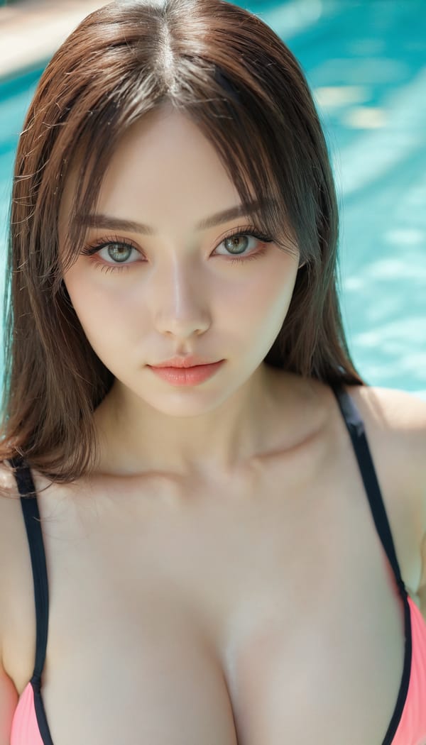 Tags: 21872187, SDXL
{"3": {"inputs": {"seed": 436506954139123, "steps": 32, "cfg": 6.92, "sampler_name": "dpmpp_2m", "scheduler": "karras", "denoise": 1.0, "model": ["27", 0], "positive": ["6", 0], "negative": ["7", 0], "latent_image": ["5", 0]}, "class_type": "KSampler"}, "4": {"inputs": {"ckpt_name": "juggernautxl.safetensors"}, "class_type": "CheckpointLoaderSimple"}, "5": {"inputs": {"width": 768, "height": 1344, "batch_size": 1}, "class_type": "EmptyLatentImage"}, "6": {"inputs": {"text": "25 year old girl, (russian:1.06), (ukrainian:1.06), (taiwanese:1.12), (beautiful eyes:1.14), (double eyelids:1.09), (cute:1.08), (slim:0.97), (pale skin:0.96), (blush:1.06), (idol:0.98), (seductive facial expression:0.99), (sexy lips:1.00), (seductive pose:1.01), (detailed face:1.14), (temptress:0.96), (eyelashes:1.03), (in a seductive pose:1.02), (large perky breasts:1.01), (cleavage:0.96), (thigh gap:1.03), (in a swimsuit:1.03) at a pool, (candid cinema:1.07), (film:1.00), (textured skin:1.03), (natural looking skin:1.03), (soft lighting:1.08), (detailed skin:1.01), (skin fuzz:1.03), (RAW:1.07), (portra:1.00)", "clip": ["27", 1]}, "class_type": "CLIPTextEncode"}, "7": {"inputs": {"text": "(watermark:1.11), (open mouth:1.07), (distorted:1.12), (bad hands:1.13), (low resolution:1.05), (twisted:1.11), (worst quality:1.07)", "clip": ["27", 1]}, "class_type": "CLIPTextEncode"}, "8": {"inputs": {"samples": ["3", 0], "vae": ["4", 2]}, "class_type": "VAEDecode"}, "25": {"inputs": {"lora_name": "nudify_xl.safetensors", "strength_model": 0.17, "strength_clip": 0.21, "model": ["4", 0], "clip": ["4", 1]}, "class_type": "LoraLoader"}, "26": {"inputs": {"lora_name": "shirtlift_SDXL_v2.safetensors", "strength_model": 0.06, "strength_clip": 0.09, "model": ["25", 0], "clip": ["25", 1]}, "class_type": "LoraLoader"}, "27": {"inputs": {"lora_name": "PerfectEyesXL.safetensors", "strength_model": 0.07, "strength_clip": 0.06, "model": ["26", 0], "clip": ["26", 1]}, "class_type": "LoraLoader"}, "30": {"inputs": {"model_name": "4x_NMKD-Superscale-SP_178000_G.pth"}, "class_type": "UpscaleModelLoader"}, "31": {"inputs": {"upscale_model": ["30", 0], "image": ["8", 0]}, "class_type": "ImageUpscaleWithModel"}, "32": {"inputs": {"upscale_method": "lanczos", "scale_by": 0.5, "image": ["31", 0]}, "class_type": "ImageScaleBy"}, "33": {"inputs": {"pixels": ["32", 0], "vae": ["4", 2]}, "class_type": "VAEEncode"}, "34": {"inputs": {"seed": 436506954139123, "steps": 32, "cfg": 6.92, "sampler_name": "dpmpp_2m", "scheduler": "karras", "denoise": 0.3, "model": ["27", 0], "positive": ["6", 0], "negative": ["7", 0], "latent_image": ["33", 0]}, "class_type": "KSampler"}, "36": {"inputs": {"samples": ["34", 0], "vae": ["4", 2]}, "class_type": "VAEDecode"}, "39": {"inputs": {"filename_prefix": "comfyapi-1728199503234", "images": ["36", 0]}, "class_type": "SaveImage"}}