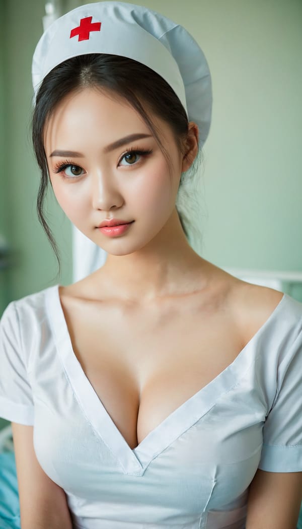 Tags: 21872187, SDXL
{"3": {"inputs": {"seed": 470216324918528, "steps": 64, "cfg": 6.4, "sampler_name": "dpmpp_2m", "scheduler": "karras", "denoise": 1.0, "model": ["27", 0], "positive": ["6", 0], "negative": ["7", 0], "latent_image": ["5", 0]}, "class_type": "KSampler"}, "4": {"inputs": {"ckpt_name": "juggernautxl.safetensors"}, "class_type": "CheckpointLoaderSimple"}, "5": {"inputs": {"width": 768, "height": 1344, "batch_size": 1}, "class_type": "EmptyLatentImage"}, "6": {"inputs": {"text": "18 year old girl, (russian:1.07), (chinese:0.96), (ukrainian:0.99), (temptress:1.13), (slim:1.14), (detailed face:1.11), (eyelashes:1.09), (beautiful eyes:1.08), (blush:1.06), (seductive pose:1.10), (seductive facial expression:0.98), (sexy lips:0.97), (idol:1.00), (cute:1.01), (double eyelids:1.10), (in a seductive pose:1.01), (large perky breasts:0.98), (cleavage:0.95), (thigh gap:0.98), (nurse in uniform:1.10) working in a hospital ward, (soft lighting:1.01), (RAW:1.07), (portra:1.04), (candid cinema:1.02), (textured skin:1.00), (skin fuzz:1.00), (film:1.02), (detailed skin:1.08), (natural looking skin:1.02)", "clip": ["27", 1]}, "class_type": "CLIPTextEncode"}, "7": {"inputs": {"text": "(distorted:1.07), (bad hands:1.06), (twisted:1.09), (watermark:1.09), (low resolution:1.10), (open mouth:1.09), (worst quality:1.05)", "clip": ["27", 1]}, "class_type": "CLIPTextEncode"}, "8": {"inputs": {"samples": ["3", 0], "vae": ["4", 2]}, "class_type": "VAEDecode"}, "25": {"inputs": {"lora_name": "nudify_xl.safetensors", "strength_model": 0.24, "strength_clip": 0.17, "model": ["4", 0], "clip": ["4", 1]}, "class_type": "LoraLoader"}, "26": {"inputs": {"lora_name": "shirtlift_SDXL_v2.safetensors", "strength_model": 0.14, "strength_clip": 0.18, "model": ["25", 0], "clip": ["25", 1]}, "class_type": "LoraLoader"}, "27": {"inputs": {"lora_name": "PerfectEyesXL.safetensors", "strength_model": 0.17, "strength_clip": 0.09, "model": ["26", 0], "clip": ["26", 1]}, "class_type": "LoraLoader"}, "30": {"inputs": {"model_name": "4x_NMKD-Superscale-SP_178000_G.pth"}, "class_type": "UpscaleModelLoader"}, "31": {"inputs": {"upscale_model": ["30", 0], "image": ["8", 0]}, "class_type": "ImageUpscaleWithModel"}, "32": {"inputs": {"upscale_method": "lanczos", "scale_by": 0.5, "image": ["31", 0]}, "class_type": "ImageScaleBy"}, "33": {"inputs": {"pixels": ["32", 0], "vae": ["4", 2]}, "class_type": "VAEEncode"}, "34": {"inputs": {"seed": 470216324918528, "steps": 64, "cfg": 6.4, "sampler_name": "dpmpp_2m", "scheduler": "karras", "denoise": 0.3, "model": ["27", 0], "positive": ["6", 0], "negative": ["7", 0], "latent_image": ["33", 0]}, "class_type": "KSampler"}, "36": {"inputs": {"samples": ["34", 0], "vae": ["4", 2]}, "class_type": "VAEDecode"}, "39": {"inputs": {"filename_prefix": "comfyapi-1725998438247", "images": ["36", 0]}, "class_type": "SaveImage"}}