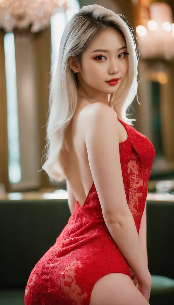 Tags: 21872187, SDXL
{"3": {"inputs": {"seed": 496044821628889, "steps": 32, "cfg": 5.97, "sampler_name": "dpmpp_2m", "scheduler": "karras", "denoise": 1.0, "model": ["27", 0], "positive": ["6", 0], "negative": ["7", 0], "latent_image": ["5", 0]}, "class_type": "KSampler"}, "4": {"inputs": {"ckpt_name": "juggernautxl.safetensors"}, "class_type": "CheckpointLoaderSimple"}, "5": {"inputs": {"width": 768, "height": 1344, "batch_size": 1}, "class_type": "EmptyLatentImage"}, "6": {"inputs": {"text": "21 year old girl, (ukrainian:1.01), (taiwanese:1.06), (sexy lips:1.04), (pale skin:0.99), (eyelashes:1.12), (double eyelids:1.14), (blush:1.08), (seductive pose:1.07), (slim:1.08), (cute:1.07), (detailed face:0.95), (temptress:1.14), (seductive facial expression:1.10), (beautiful eyes:1.08), (perky ass:1.04), (exposed ass:1.13), (looking back:1.14), (sexy ass:0.95), (thigh gap:0.95), (wearing a low-cut red dress:1.01) at a ballroom, (RAW:1.07), (natural looking skin:1.05), (film:1.01), (candid cinema:1.00), (textured skin:1.06), (soft lighting:1.04), (portra:1.09), (skin fuzz:1.05), (detailed skin:1.00)", "clip": ["27", 1]}, "class_type": "CLIPTextEncode"}, "7": {"inputs": {"text": "(watermark:1.11), (distorted:1.12), (worst quality:1.06), (twisted:1.05), (open mouth:1.09), (bad hands:1.09), (low resolution:1.11)", "clip": ["27", 1]}, "class_type": "CLIPTextEncode"}, "8": {"inputs": {"samples": ["3", 0], "vae": ["4", 2]}, "class_type": "VAEDecode"}, "25": {"inputs": {"lora_name": "nudify_xl.safetensors", "strength_model": 0.23, "strength_clip": 0.09, "model": ["4", 0], "clip": ["4", 1]}, "class_type": "LoraLoader"}, "26": {"inputs": {"lora_name": "shirtlift_SDXL_v2.safetensors", "strength_model": 0.01, "strength_clip": 0.04, "model": ["25", 0], "clip": ["25", 1]}, "class_type": "LoraLoader"}, "27": {"inputs": {"lora_name": "PerfectEyesXL.safetensors", "strength_model": 0.03, "strength_clip": 0.02, "model": ["26", 0], "clip": ["26", 1]}, "class_type": "LoraLoader"}, "30": {"inputs": {"model_name": "4x_NMKD-Superscale-SP_178000_G.pth"}, "class_type": "UpscaleModelLoader"}, "31": {"inputs": {"upscale_model": ["30", 0], "image": ["8", 0]}, "class_type": "ImageUpscaleWithModel"}, "32": {"inputs": {"upscale_method": "lanczos", "scale_by": 0.5, "image": ["31", 0]}, "class_type": "ImageScaleBy"}, "33": {"inputs": {"pixels": ["32", 0], "vae": ["4", 2]}, "class_type": "VAEEncode"}, "34": {"inputs": {"seed": 496044821628889, "steps": 32, "cfg": 5.97, "sampler_name": "dpmpp_2m", "scheduler": "karras", "denoise": 0.3, "model": ["27", 0], "positive": ["6", 0], "negative": ["7", 0], "latent_image": ["33", 0]}, "class_type": "KSampler"}, "36": {"inputs": {"samples": ["34", 0], "vae": ["4", 2]}, "class_type": "VAEDecode"}, "39": {"inputs": {"filename_prefix": "comfyapi-1735165109059", "images": ["36", 0]}, "class_type": "SaveImage"}}