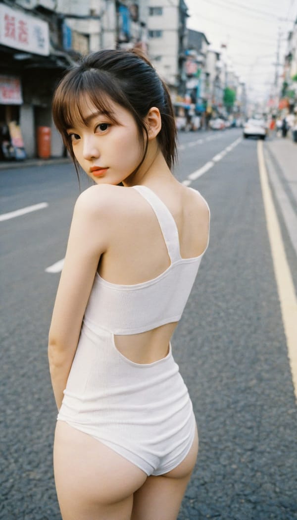 Tags: 21872187, SDXL
{"3": {"inputs": {"seed": 833340617795666, "steps": 64, "cfg": 5.68, "sampler_name": "dpmpp_2m", "scheduler": "karras", "denoise": 1.0, "model": ["27", 0], "positive": ["6", 0], "negative": ["7", 0], "latent_image": ["5", 0]}, "class_type": "KSampler"}, "4": {"inputs": {"ckpt_name": "helloworldxl.safetensors"}, "class_type": "CheckpointLoaderSimple"}, "5": {"inputs": {"width": 768, "height": 1344, "batch_size": 1}, "class_type": "EmptyLatentImage"}, "6": {"inputs": {"text": "19 year old girl, (russian:0.99), (japanese:1.08), (cute:0.97), (seductive facial expression:1.04), (temptress:1.07), (pale skin:0.99), (slim:1.05), (blush:1.09), (idol:1.07), (double eyelids:1.00), (eyelashes:1.07), (detailed face:1.12), (sexy lips:1.05), (seductive pose:1.01), (beautiful eyes:1.04), (perky ass:1.06), (exposed ass:1.03), (looking back:1.10), (sexy ass:1.05), (thigh gap:1.07), (white tanktop:1.10), busy street, (film:1.06), (skin fuzz:1.00), (RAW:1.06), (detailed skin:1.09), (textured skin:1.05), (portra:1.06), (candid cinema:1.08), (natural looking skin:1.04), (soft lighting:1.04)", "clip": ["27", 1]}, "class_type": "CLIPTextEncode"}, "7": {"inputs": {"text": "(open mouth:1.05), (distorted:1.05), (low resolution:1.10), (watermark:1.12), (worst quality:1.11), (bad hands:1.14), (twisted:1.11)", "clip": ["27", 1]}, "class_type": "CLIPTextEncode"}, "8": {"inputs": {"samples": ["3", 0], "vae": ["4", 2]}, "class_type": "VAEDecode"}, "25": {"inputs": {"lora_name": "nudify_xl.safetensors", "strength_model": 0.02, "strength_clip": 0.32, "model": ["4", 0], "clip": ["4", 1]}, "class_type": "LoraLoader"}, "26": {"inputs": {"lora_name": "shirtlift_SDXL_v2.safetensors", "strength_model": 0.06, "strength_clip": 0.03, "model": ["25", 0], "clip": ["25", 1]}, "class_type": "LoraLoader"}, "27": {"inputs": {"lora_name": "PerfectEyesXL.safetensors", "strength_model": 0.11, "strength_clip": 0.08, "model": ["26", 0], "clip": ["26", 1]}, "class_type": "LoraLoader"}, "30": {"inputs": {"model_name": "4x_NMKD-Superscale-SP_178000_G.pth"}, "class_type": "UpscaleModelLoader"}, "31": {"inputs": {"upscale_model": ["30", 0], "image": ["8", 0]}, "class_type": "ImageUpscaleWithModel"}, "32": {"inputs": {"upscale_method": "lanczos", "scale_by": 0.5, "image": ["31", 0]}, "class_type": "ImageScaleBy"}, "33": {"inputs": {"pixels": ["32", 0], "vae": ["4", 2]}, "class_type": "VAEEncode"}, "34": {"inputs": {"seed": 833340617795666, "steps": 64, "cfg": 5.68, "sampler_name": "dpmpp_2m", "scheduler": "karras", "denoise": 0.3, "model": ["27", 0], "positive": ["6", 0], "negative": ["7", 0], "latent_image": ["33", 0]}, "class_type": "KSampler"}, "36": {"inputs": {"samples": ["34", 0], "vae": ["4", 2]}, "class_type": "VAEDecode"}, "39": {"inputs": {"filename_prefix": "comfyapi-1716587626953", "images": ["36", 0]}, "class_type": "SaveImage"}}