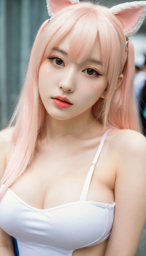 Tags: 21872187, SDXL
{"3": {"inputs": {"seed": 526451838072494, "steps": 32, "cfg": 6.34, "sampler_name": "dpmpp_2m", "scheduler": "karras", "denoise": 1.0, "model": ["27", 0], "positive": ["6", 0], "negative": ["7", 0], "latent_image": ["5", 0]}, "class_type": "KSampler"}, "4": {"inputs": {"ckpt_name": "leosamsHelloworldSDXL_helloworldSDXL32DPO.safetensors"}, "class_type": "CheckpointLoaderSimple"}, "5": {"inputs": {"width": 768, "height": 1344, "batch_size": 1}, "class_type": "EmptyLatentImage"}, "6": {"inputs": {"text": "18 year old girl, (russian:0.97), (taiwanese:1.14), (cute:0.96), (seductive facial expression:1.05), (sexy lips:1.13), (eyelashes:1.13), (beautiful eyes:1.13), (detailed face:0.95), (double eyelids:1.05), (pale skin:1.05), (blush:1.07), (temptress:0.95), (seductive pose:1.10), (slim:1.10), (idol:1.02), (perky ass:1.09), (exposed ass:1.04), (looking back:1.05), (sexy ass:1.12), (thigh gap:1.02), (in a cosplay:1.13) at comiket posing for camera, (candid cinema:1.01), (skin fuzz:1.05), (portra:1.00), (RAW:1.08), (film:1.07), (textured skin:1.03), (soft lighting:1.08), (detailed skin:1.09)", "clip": ["27", 1]}, "class_type": "CLIPTextEncode"}, "7": {"inputs": {"text": "(watermark:1.07), (bad hands:1.07), (distorted:1.11), (low resolution:1.14), (open mouth:1.10), (worst quality:1.10), (twisted:1.08)", "clip": ["27", 1]}, "class_type": "CLIPTextEncode"}, "8": {"inputs": {"samples": ["3", 0], "vae": ["4", 2]}, "class_type": "VAEDecode"}, "25": {"inputs": {"lora_name": "nudify_xl.safetensors", "strength_model": 0.39, "strength_clip": 0.06, "model": ["4", 0], "clip": ["4", 1]}, "class_type": "LoraLoader"}, "26": {"inputs": {"lora_name": "shirtlift_SDXL_v2.safetensors", "strength_model": 0.0, "strength_clip": 0.0, "model": ["25", 0], "clip": ["25", 1]}, "class_type": "LoraLoader"}, "27": {"inputs": {"lora_name": "PerfectEyesXL.safetensors", "strength_model": 0.17, "strength_clip": 0.05, "model": ["26", 0], "clip": ["26", 1]}, "class_type": "LoraLoader"}, "30": {"inputs": {"model_name": "4x_NMKD-Superscale-SP_178000_G.pth"}, "class_type": "UpscaleModelLoader"}, "31": {"inputs": {"upscale_model": ["30", 0], "image": ["8", 0]}, "class_type": "ImageUpscaleWithModel"}, "32": {"inputs": {"upscale_method": "lanczos", "scale_by": 0.5, "image": ["31", 0]}, "class_type": "ImageScaleBy"}, "33": {"inputs": {"pixels": ["32", 0], "vae": ["4", 2]}, "class_type": "VAEEncode"}, "34": {"inputs": {"seed": 526451838072494, "steps": 32, "cfg": 6.34, "sampler_name": "dpmpp_2m", "scheduler": "karras", "denoise": 0.3, "model": ["27", 0], "positive": ["6", 0], "negative": ["7", 0], "latent_image": ["33", 0]}, "class_type": "KSampler"}, "36": {"inputs": {"samples": ["34", 0], "vae": ["4", 2]}, "class_type": "VAEDecode"}, "39": {"inputs": {"filename_prefix": "comfyapi-1708026537998", "images": ["36", 0]}, "class_type": "SaveImage"}}