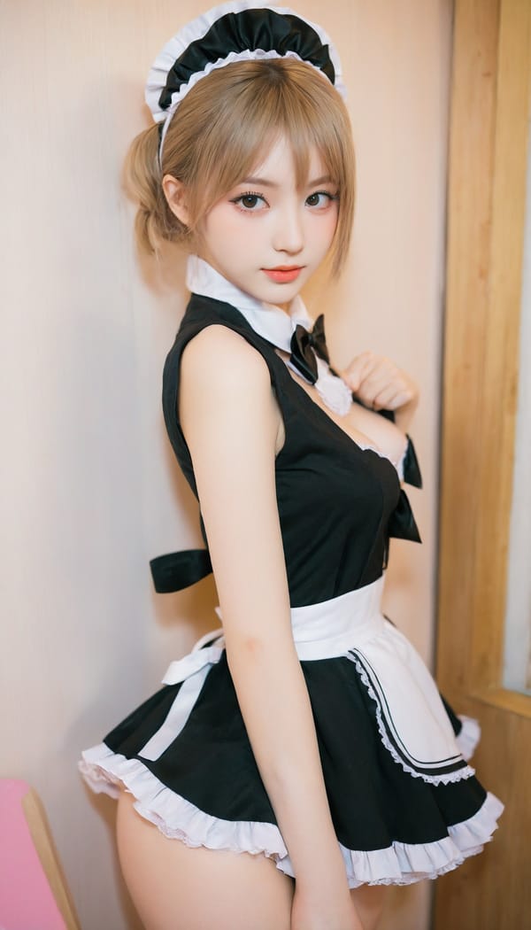 Tags: 21872187, SDXL
{"3": {"inputs": {"seed": 610256830677573, "steps": 64, "cfg": 5.33, "sampler_name": "dpmpp_2m", "scheduler": "karras", "denoise": 1.0, "model": ["27", 0], "positive": ["6", 0], "negative": ["7", 0], "latent_image": ["5", 0]}, "class_type": "KSampler"}, "4": {"inputs": {"ckpt_name": "helloworldxl.safetensors"}, "class_type": "CheckpointLoaderSimple"}, "5": {"inputs": {"width": 768, "height": 1344, "batch_size": 1}, "class_type": "EmptyLatentImage"}, "6": {"inputs": {"text": "20 year old girl, (russian:1.09), (ukrainian:1.14), (detailed face:1.11), (sexy lips:1.05), (double eyelids:0.98), (beautiful eyes:1.00), (blush:1.06), (seductive facial expression:0.97), (cute:1.06), (seductive pose:0.95), (eyelashes:1.04), (slim:0.99), (temptress:0.97), (pale skin:1.01), (idol:1.09), (perky ass:1.00), (exposed ass:0.97), (looking back:1.02), (sexy ass:1.10), (thigh gap:1.10), in a (skimpy maid costume:1.12) working at a maid cafe, choker, bowtie, headband, pleated skirt, (textured skin:1.05), (portra:1.07), (soft lighting:1.06), (RAW:1.08), (candid cinema:1.02), (skin fuzz:1.05), (detailed skin:1.05), (film:1.01), (natural looking skin:1.00)", "clip": ["27", 1]}, "class_type": "CLIPTextEncode"}, "7": {"inputs": {"text": "(bad hands:1.12), (open mouth:1.13), (low resolution:1.06), (watermark:1.09), (distorted:1.09), (twisted:1.13), (worst quality:1.14)", "clip": ["27", 1]}, "class_type": "CLIPTextEncode"}, "8": {"inputs": {"samples": ["3", 0], "vae": ["4", 2]}, "class_type": "VAEDecode"}, "25": {"inputs": {"lora_name": "nudify_xl.safetensors", "strength_model": 0.17, "strength_clip": 0.24, "model": ["4", 0], "clip": ["4", 1]}, "class_type": "LoraLoader"}, "26": {"inputs": {"lora_name": "shirtlift_SDXL_v2.safetensors", "strength_model": 0.08, "strength_clip": 0.04, "model": ["25", 0], "clip": ["25", 1]}, "class_type": "LoraLoader"}, "27": {"inputs": {"lora_name": "PerfectEyesXL.safetensors", "strength_model": 0.06, "strength_clip": 0.08, "model": ["26", 0], "clip": ["26", 1]}, "class_type": "LoraLoader"}, "30": {"inputs": {"model_name": "4x_NMKD-Superscale-SP_178000_G.pth"}, "class_type": "UpscaleModelLoader"}, "31": {"inputs": {"upscale_model": ["30", 0], "image": ["8", 0]}, "class_type": "ImageUpscaleWithModel"}, "32": {"inputs": {"upscale_method": "lanczos", "scale_by": 0.5, "image": ["31", 0]}, "class_type": "ImageScaleBy"}, "33": {"inputs": {"pixels": ["32", 0], "vae": ["4", 2]}, "class_type": "VAEEncode"}, "34": {"inputs": {"seed": 610256830677573, "steps": 64, "cfg": 5.33, "sampler_name": "dpmpp_2m", "scheduler": "karras", "denoise": 0.3, "model": ["27", 0], "positive": ["6", 0], "negative": ["7", 0], "latent_image": ["33", 0]}, "class_type": "KSampler"}, "36": {"inputs": {"samples": ["34", 0], "vae": ["4", 2]}, "class_type": "VAEDecode"}, "39": {"inputs": {"filename_prefix": "comfyapi-1726965253619", "images": ["36", 0]}, "class_type": "SaveImage"}}