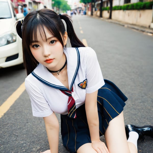 Tags: 21872187, SDXL
{"3": {"inputs": {"seed": 742398386319498, "steps": 32, "cfg": 6.21, "sampler_name": "dpmpp_2m", "scheduler": "karras", "denoise": 1.0, "model": ["27", 0], "positive": ["6", 0], "negative": ["7", 0], "latent_image": ["5", 0]}, "class_type": "KSampler"}, "4": {"inputs": {"ckpt_name": "helloworldxl.safetensors"}, "class_type": "CheckpointLoaderSimple"}, "5": {"inputs": {"width": 1024, "height": 1024, "batch_size": 1}, "class_type": "EmptyLatentImage"}, "6": {"inputs": {"text": "20 year old girl, (chinese:0.99), (pale skin:1.10), (eyelashes:1.05), (double eyelids:1.10), (blush:1.03), (cute:0.96), (idol:1.09), (beautiful eyes:0.97), (seductive pose:1.14), (sexy lips:0.98), (slim:0.97), (detailed face:1.08), (seductive facial expression:0.96), (in a seductive pose:1.07), (large perky breasts:1.00), (cleavage:1.06), (thigh gap:0.95), (school uniform:1.07), choker, busy street, (skin fuzz:1.04), (natural looking skin:1.02), (RAW:1.02), (textured skin:1.06), (candid cinema:1.06), (portra:1.06), (detailed skin:1.07), (film:1.01), (soft lighting:1.00)", "clip": ["27", 1]}, "class_type": "CLIPTextEncode"}, "7": {"inputs": {"text": "(worst quality:1.11), (watermark:1.14), (twisted:1.08), (bad hands:1.12), (low resolution:1.06), (open mouth:1.09), (distorted:1.10)", "clip": ["27", 1]}, "class_type": "CLIPTextEncode"}, "8": {"inputs": {"samples": ["3", 0], "vae": ["4", 2]}, "class_type": "VAEDecode"}, "25": {"inputs": {"lora_name": "nudify_xl.safetensors", "strength_model": 0.39, "strength_clip": 0.3, "model": ["4", 0], "clip": ["4", 1]}, "class_type": "LoraLoader"}, "26": {"inputs": {"lora_name": "shirtlift_SDXL_v2.safetensors", "strength_model": 0.07, "strength_clip": 0.18, "model": ["25", 0], "clip": ["25", 1]}, "class_type": "LoraLoader"}, "27": {"inputs": {"lora_name": "PerfectEyesXL.safetensors", "strength_model": 0.18, "strength_clip": 0.1, "model": ["26", 0], "clip": ["26", 1]}, "class_type": "LoraLoader"}, "30": {"inputs": {"model_name": "4x_NMKD-Superscale-SP_178000_G.pth"}, "class_type": "UpscaleModelLoader"}, "31": {"inputs": {"upscale_model": ["30", 0], "image": ["8", 0]}, "class_type": "ImageUpscaleWithModel"}, "32": {"inputs": {"upscale_method": "lanczos", "scale_by": 0.5, "image": ["31", 0]}, "class_type": "ImageScaleBy"}, "33": {"inputs": {"pixels": ["32", 0], "vae": ["4", 2]}, "class_type": "VAEEncode"}, "34": {"inputs": {"seed": 742398386319498, "steps": 32, "cfg": 6.21, "sampler_name": "dpmpp_2m", "scheduler": "karras", "denoise": 0.3, "model": ["27", 0], "positive": ["6", 0], "negative": ["7", 0], "latent_image": ["33", 0]}, "class_type": "KSampler"}, "36": {"inputs": {"samples": ["34", 0], "vae": ["4", 2]}, "class_type": "VAEDecode"}, "39": {"inputs": {"filename_prefix": "comfyapi-1725220551403", "images": ["36", 0]}, "class_type": "SaveImage"}}