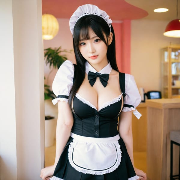 Tags: 21872187, SDXL
{"3": {"inputs": {"seed": 285622849933448, "steps": 32, "cfg": 5.52, "sampler_name": "dpmpp_2m", "scheduler": "karras", "denoise": 1.0, "model": ["27", 0], "positive": ["6", 0], "negative": ["7", 0], "latent_image": ["5", 0]}, "class_type": "KSampler"}, "4": {"inputs": {"ckpt_name": "helloworldxl.safetensors"}, "class_type": "CheckpointLoaderSimple"}, "5": {"inputs": {"width": 1024, "height": 1024, "batch_size": 1}, "class_type": "EmptyLatentImage"}, "6": {"inputs": {"text": "26 year old girl, (taiwanese:1.13), (blush:1.06), (beautiful eyes:1.05), (seductive pose:0.97), (temptress:0.97), (pale skin:1.14), (cute:1.00), (double eyelids:1.01), (detailed face:1.00), (seductive facial expression:1.07), (sexy lips:1.00), (idol:1.01), (eyelashes:0.95), (in a seductive pose:0.98), (large perky breasts:0.97), (cleavage:1.03), (thigh gap:1.00), in a (skimpy maid costume:1.02) working at a maid cafe, choker, bowtie, headband, pleated skirt, (RAW:1.02), (natural looking skin:1.06), (soft lighting:1.06), (film:1.00), (skin fuzz:1.01), (portra:1.06), (candid cinema:1.04), (textured skin:1.09), (detailed skin:1.03)", "clip": ["27", 1]}, "class_type": "CLIPTextEncode"}, "7": {"inputs": {"text": "(bad hands:1.10), (open mouth:1.05), (low resolution:1.14), (distorted:1.13), (worst quality:1.07), (twisted:1.10), (watermark:1.14)", "clip": ["27", 1]}, "class_type": "CLIPTextEncode"}, "8": {"inputs": {"samples": ["3", 0], "vae": ["4", 2]}, "class_type": "VAEDecode"}, "25": {"inputs": {"lora_name": "nudify_xl.safetensors", "strength_model": 0.38, "strength_clip": 0.0, "model": ["4", 0], "clip": ["4", 1]}, "class_type": "LoraLoader"}, "26": {"inputs": {"lora_name": "shirtlift_SDXL_v2.safetensors", "strength_model": 0.06, "strength_clip": 0.07, "model": ["25", 0], "clip": ["25", 1]}, "class_type": "LoraLoader"}, "27": {"inputs": {"lora_name": "PerfectEyesXL.safetensors", "strength_model": 0.16, "strength_clip": 0.1, "model": ["26", 0], "clip": ["26", 1]}, "class_type": "LoraLoader"}, "30": {"inputs": {"model_name": "4x_NMKD-Superscale-SP_178000_G.pth"}, "class_type": "UpscaleModelLoader"}, "31": {"inputs": {"upscale_model": ["30", 0], "image": ["8", 0]}, "class_type": "ImageUpscaleWithModel"}, "32": {"inputs": {"upscale_method": "lanczos", "scale_by": 0.5, "image": ["31", 0]}, "class_type": "ImageScaleBy"}, "33": {"inputs": {"pixels": ["32", 0], "vae": ["4", 2]}, "class_type": "VAEEncode"}, "34": {"inputs": {"seed": 285622849933448, "steps": 32, "cfg": 5.52, "sampler_name": "dpmpp_2m", "scheduler": "karras", "denoise": 0.3, "model": ["27", 0], "positive": ["6", 0], "negative": ["7", 0], "latent_image": ["33", 0]}, "class_type": "KSampler"}, "36": {"inputs": {"samples": ["34", 0], "vae": ["4", 2]}, "class_type": "VAEDecode"}, "39": {"inputs": {"filename_prefix": "comfyapi-1716288614750", "images": ["36", 0]}, "class_type": "SaveImage"}}