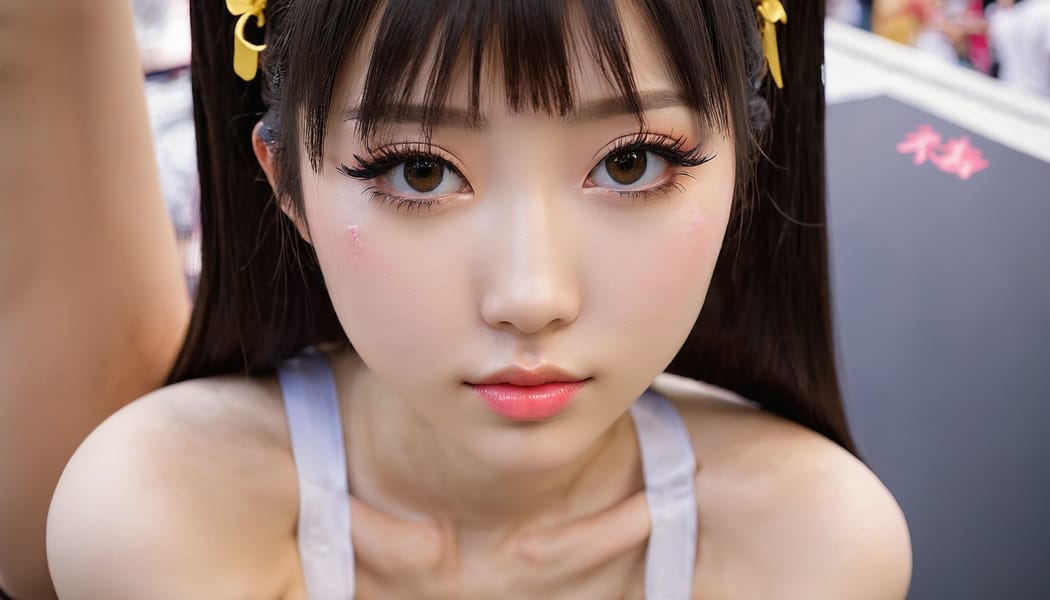 Tags: 21872187, SDXL
{"3": {"inputs": {"seed": 504846512664071, "steps": 32, "cfg": 7.47, "sampler_name": "dpmpp_2m", "scheduler": "karras", "denoise": 1.0, "model": ["27", 0], "positive": ["6", 0], "negative": ["7", 0], "latent_image": ["5", 0]}, "class_type": "KSampler"}, "4": {"inputs": {"ckpt_name": "juggernautxl.safetensors"}, "class_type": "CheckpointLoaderSimple"}, "5": {"inputs": {"width": 1344, "height": 768, "batch_size": 1}, "class_type": "EmptyLatentImage"}, "6": {"inputs": {"text": "24 year old girl, (ukrainian:1.08), (chinese:1.04), (detailed face:1.14), (sexy lips:1.00), (seductive facial expression:1.11), (slim:1.11), (temptress:1.00), (blush:0.97), (double eyelids:1.02), (idol:1.12), (cute:1.07), (seductive pose:1.09), (eyelashes:1.02), (pale skin:1.08), (perky ass:1.09), (exposed ass:1.08), (looking back:1.10), (sexy ass:1.07), (thigh gap:1.02), (in a cosplay:0.97) at comiket posing for camera, (RAW:1.02), (soft lighting:1.05), (textured skin:1.04), (skin fuzz:1.00), (candid cinema:1.02), (film:1.05), (detailed skin:1.09), (natural looking skin:1.05), (portra:1.05)", "clip": ["27", 1]}, "class_type": "CLIPTextEncode"}, "7": {"inputs": {"text": "(watermark:1.12), (bad hands:1.08), (worst quality:1.05), (open mouth:1.12), (distorted:1.13), (low resolution:1.08), (twisted:1.11)", "clip": ["27", 1]}, "class_type": "CLIPTextEncode"}, "8": {"inputs": {"samples": ["3", 0], "vae": ["4", 2]}, "class_type": "VAEDecode"}, "25": {"inputs": {"lora_name": "nudify_xl.safetensors", "strength_model": 0.2, "strength_clip": 0.2, "model": ["4", 0], "clip": ["4", 1]}, "class_type": "LoraLoader"}, "26": {"inputs": {"lora_name": "shirtlift_SDXL_v2.safetensors", "strength_model": 0.0, "strength_clip": 0.13, "model": ["25", 0], "clip": ["25", 1]}, "class_type": "LoraLoader"}, "27": {"inputs": {"lora_name": "PerfectEyesXL.safetensors", "strength_model": 0.1, "strength_clip": 0.0, "model": ["26", 0], "clip": ["26", 1]}, "class_type": "LoraLoader"}, "30": {"inputs": {"model_name": "4x_NMKD-Superscale-SP_178000_G.pth"}, "class_type": "UpscaleModelLoader"}, "31": {"inputs": {"upscale_model": ["30", 0], "image": ["8", 0]}, "class_type": "ImageUpscaleWithModel"}, "32": {"inputs": {"upscale_method": "lanczos", "scale_by": 0.5, "image": ["31", 0]}, "class_type": "ImageScaleBy"}, "33": {"inputs": {"pixels": ["32", 0], "vae": ["4", 2]}, "class_type": "VAEEncode"}, "34": {"inputs": {"seed": 504846512664071, "steps": 32, "cfg": 7.47, "sampler_name": "dpmpp_2m", "scheduler": "karras", "denoise": 0.3, "model": ["27", 0], "positive": ["6", 0], "negative": ["7", 0], "latent_image": ["33", 0]}, "class_type": "KSampler"}, "36": {"inputs": {"samples": ["34", 0], "vae": ["4", 2]}, "class_type": "VAEDecode"}, "39": {"inputs": {"filename_prefix": "comfyapi-1716096012105", "images": ["36", 0]}, "class_type": "SaveImage"}}