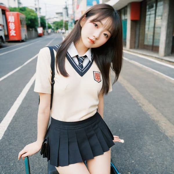 Tags: 21872187, SDXL
{"3": {"inputs": {"seed": 201592640400470, "steps": 32, "cfg": 5.69, "sampler_name": "dpmpp_2m", "scheduler": "karras", "denoise": 1.0, "model": ["27", 0], "positive": ["6", 0], "negative": ["7", 0], "latent_image": ["5", 0]}, "class_type": "KSampler"}, "4": {"inputs": {"ckpt_name": "leosamsHelloworldSDXL_helloworldSDXL32DPO.safetensors"}, "class_type": "CheckpointLoaderSimple"}, "5": {"inputs": {"width": 1024, "height": 1024, "batch_size": 1}, "class_type": "EmptyLatentImage"}, "6": {"inputs": {"text": "26 year old girl, (japanese:0.97), (pale skin:1.03), (blush:0.97), (seductive pose:0.95), (double eyelids:1.14), (beautiful eyes:1.08), (slim:1.05), (sexy lips:1.11), (temptress:0.98), (detailed face:1.02), (eyelashes:0.98), (cute:0.98), (idol:1.13), (perky ass:1.11), (exposed ass:1.04), (looking back:1.02), (sexy ass:0.98), (thigh gap:1.03), (school uniform:1.09), choker, busy street, (portra:1.01), (skin fuzz:1.04), (film:1.09), (candid cinema:1.08), (soft lighting:1.05), (RAW:1.01), (natural looking skin:1.02), (detailed skin:1.00), (textured skin:1.09)", "clip": ["27", 1]}, "class_type": "CLIPTextEncode"}, "7": {"inputs": {"text": "(twisted:1.06), (low resolution:1.05), (worst quality:1.05), (bad hands:1.06), (watermark:1.09), (distorted:1.10), (open mouth:1.12)", "clip": ["27", 1]}, "class_type": "CLIPTextEncode"}, "8": {"inputs": {"samples": ["3", 0], "vae": ["4", 2]}, "class_type": "VAEDecode"}, "25": {"inputs": {"lora_name": "nudify_xl.safetensors", "strength_model": 0.25, "strength_clip": 0.29, "model": ["4", 0], "clip": ["4", 1]}, "class_type": "LoraLoader"}, "26": {"inputs": {"lora_name": "shirtlift_SDXL_v2.safetensors", "strength_model": 0.1, "strength_clip": 0.01, "model": ["25", 0], "clip": ["25", 1]}, "class_type": "LoraLoader"}, "27": {"inputs": {"lora_name": "PerfectEyesXL.safetensors", "strength_model": 0.06, "strength_clip": 0.09, "model": ["26", 0], "clip": ["26", 1]}, "class_type": "LoraLoader"}, "30": {"inputs": {"model_name": "4x_NMKD-Superscale-SP_178000_G.pth"}, "class_type": "UpscaleModelLoader"}, "31": {"inputs": {"upscale_model": ["30", 0], "image": ["8", 0]}, "class_type": "ImageUpscaleWithModel"}, "32": {"inputs": {"upscale_method": "lanczos", "scale_by": 0.5, "image": ["31", 0]}, "class_type": "ImageScaleBy"}, "33": {"inputs": {"pixels": ["32", 0], "vae": ["4", 2]}, "class_type": "VAEEncode"}, "34": {"inputs": {"seed": 201592640400470, "steps": 32, "cfg": 5.69, "sampler_name": "dpmpp_2m", "scheduler": "karras", "denoise": 0.3, "model": ["27", 0], "positive": ["6", 0], "negative": ["7", 0], "latent_image": ["33", 0]}, "class_type": "KSampler"}, "36": {"inputs": {"samples": ["34", 0], "vae": ["4", 2]}, "class_type": "VAEDecode"}, "39": {"inputs": {"filename_prefix": "comfyapi-1707309322428", "images": ["36", 0]}, "class_type": "SaveImage"}}