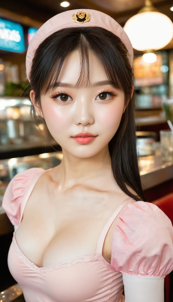 Tags: 21872187, SDXL
{"3": {"inputs": {"seed": 728397560580665, "steps": 32, "cfg": 6.92, "sampler_name": "dpmpp_2m", "scheduler": "karras", "denoise": 1.0, "model": ["27", 0], "positive": ["6", 0], "negative": ["7", 0], "latent_image": ["5", 0]}, "class_type": "KSampler"}, "4": {"inputs": {"ckpt_name": "juggernautxl.safetensors"}, "class_type": "CheckpointLoaderSimple"}, "5": {"inputs": {"width": 768, "height": 1344, "batch_size": 1}, "class_type": "EmptyLatentImage"}, "6": {"inputs": {"text": "19 year old girl, (irish:0.97), (korean:1.07), (taiwanese:1.07), (sexy lips:0.97), (blush:1.12), (beautiful eyes:1.05), (eyelashes:1.10), (seductive pose:1.06), (seductive facial expression:1.07), (pale skin:1.04), (detailed face:1.00), (slim:1.00), (cute:1.00), (idol:1.03), (double eyelids:0.99), (perky ass:1.10), (exposed ass:0.98), (looking back:1.03), (sexy ass:1.10), (thigh gap:1.01), (a waitress in uniform:0.98) working at a restaurant, (natural looking skin:1.01), (RAW:1.03), (portra:1.05), (candid cinema:1.00), (detailed skin:1.07), (film:1.00), (skin fuzz:1.01), (soft lighting:1.08), (textured skin:1.01)", "clip": ["27", 1]}, "class_type": "CLIPTextEncode"}, "7": {"inputs": {"text": "(distorted:1.05), (open mouth:1.13), (watermark:1.06), (worst quality:1.12), (low resolution:1.09), (twisted:1.12)", "clip": ["27", 1]}, "class_type": "CLIPTextEncode"}, "8": {"inputs": {"samples": ["3", 0], "vae": ["4", 2]}, "class_type": "VAEDecode"}, "25": {"inputs": {"lora_name": "nudify_xl.safetensors", "strength_model": 0.31, "strength_clip": 0.04, "model": ["4", 0], "clip": ["4", 1]}, "class_type": "LoraLoader"}, "26": {"inputs": {"lora_name": "shirtlift_SDXL_v2.safetensors", "strength_model": 0.16, "strength_clip": 0.16, "model": ["25", 0], "clip": ["25", 1]}, "class_type": "LoraLoader"}, "27": {"inputs": {"lora_name": "PerfectEyesXL.safetensors", "strength_model": 0.14, "strength_clip": 0.07, "model": ["26", 0], "clip": ["26", 1]}, "class_type": "LoraLoader"}, "30": {"inputs": {"model_name": "4x_NMKD-Superscale-SP_178000_G.pth"}, "class_type": "UpscaleModelLoader"}, "31": {"inputs": {"upscale_model": ["30", 0], "image": ["8", 0]}, "class_type": "ImageUpscaleWithModel"}, "32": {"inputs": {"upscale_method": "lanczos", "scale_by": 0.5, "image": ["31", 0]}, "class_type": "ImageScaleBy"}, "33": {"inputs": {"pixels": ["32", 0], "vae": ["4", 2]}, "class_type": "VAEEncode"}, "34": {"inputs": {"seed": 728397560580665, "steps": 32, "cfg": 6.92, "sampler_name": "dpmpp_2m", "scheduler": "karras", "denoise": 0.3, "model": ["27", 0], "positive": ["6", 0], "negative": ["7", 0], "latent_image": ["33", 0]}, "class_type": "KSampler"}, "36": {"inputs": {"samples": ["34", 0], "vae": ["4", 2]}, "class_type": "VAEDecode"}, "39": {"inputs": {"filename_prefix": "comfyapi-1732168981112", "images": ["36", 0]}, "class_type": "SaveImage"}}