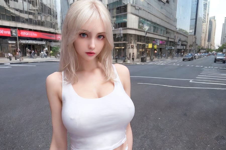 Tags: 21872187
<lora:JapaneseDollLikeness_v15:0.75>, <lora:koreanDollLikeness:0.34>, <lora:taiwanDollLikeness_v20:0.39>, <lora:YaeMiko_Test:0.44>, (white tank top:1.12), (large breasts:1.12), busy street in urban city, <lora:skirtlift-v4:0.88 <lora:Addams:0.33>, extremely detailed eyes, extremely detailed face, cute, (photorealistic:1.19), sexy lips, double eyelids, eyelashes, pale skin, perky breasts, 4K, best quality, hyper realistic, tall, (long slim legs:1.13), (thigh gap:0.99), delicate and beautiful girl, 1girl, solo, (stunningly attractive:1.04), (dramatic:0.98)
Negative prompt: paintings, ugly
Steps: 32, Sampler: DPM++ 2M Karras, CFG scale: 5.39, Seed: 1728781379, Size: 768x512, Model hash: fc2511737a, Model: chilloutmix_NiPrunedFp32Fix, Seed resize from: -1x-1, Denoising strength: 0.4, Version: v1.2.1, Hires upscale: 2.0, Hires steps: 16, Hires upscaler: ESRGAN_4x