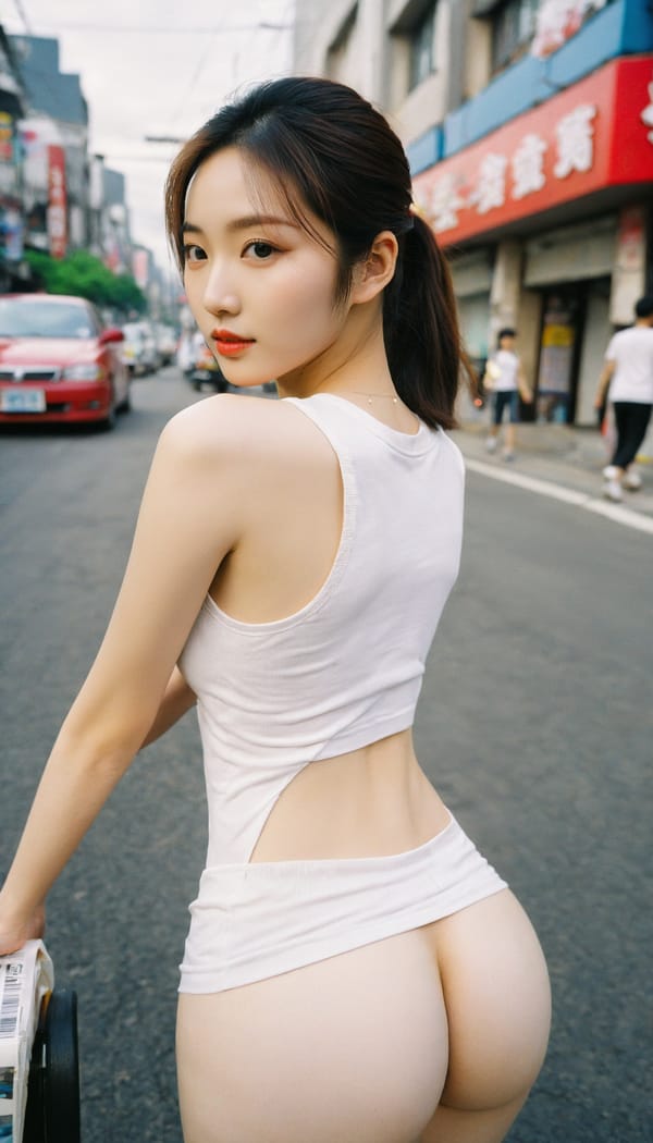 Tags: 21872187, SDXL
{"3": {"inputs": {"seed": 902462834016241, "steps": 64, "cfg": 7.51, "sampler_name": "dpmpp_2m", "scheduler": "karras", "denoise": 1.0, "model": ["27", 0], "positive": ["6", 0], "negative": ["7", 0], "latent_image": ["5", 0]}, "class_type": "KSampler"}, "4": {"inputs": {"ckpt_name": "helloworldxl.safetensors"}, "class_type": "CheckpointLoaderSimple"}, "5": {"inputs": {"width": 768, "height": 1344, "batch_size": 1}, "class_type": "EmptyLatentImage"}, "6": {"inputs": {"text": "27 year old girl, (korean:1.14), (detailed face:1.07), (slim:1.08), (blush:1.13), (beautiful eyes:1.07), (seductive facial expression:1.02), (temptress:1.08), (cute:0.96), (idol:1.03), (seductive pose:1.01), (double eyelids:1.06), (sexy lips:1.13), (eyelashes:1.11), (pale skin:1.00), (perky ass:1.08), (exposed ass:1.08), (looking back:1.02), (sexy ass:1.11), (thigh gap:1.10), (white tanktop:1.08), busy street, (RAW:1.03), (candid cinema:1.08), (textured skin:1.00), (detailed skin:1.02), (natural looking skin:1.09), (portra:1.07), (film:1.07), (soft lighting:1.06), (skin fuzz:1.06)", "clip": ["27", 1]}, "class_type": "CLIPTextEncode"}, "7": {"inputs": {"text": "(twisted:1.07), (bad hands:1.11), (open mouth:1.06), (distorted:1.11), (watermark:1.08), (low resolution:1.08), (worst quality:1.05)", "clip": ["27", 1]}, "class_type": "CLIPTextEncode"}, "8": {"inputs": {"samples": ["3", 0], "vae": ["4", 2]}, "class_type": "VAEDecode"}, "25": {"inputs": {"lora_name": "nudify_xl.safetensors", "strength_model": 0.12, "strength_clip": 0.36, "model": ["4", 0], "clip": ["4", 1]}, "class_type": "LoraLoader"}, "26": {"inputs": {"lora_name": "shirtlift_SDXL_v2.safetensors", "strength_model": 0.16, "strength_clip": 0.08, "model": ["25", 0], "clip": ["25", 1]}, "class_type": "LoraLoader"}, "27": {"inputs": {"lora_name": "PerfectEyesXL.safetensors", "strength_model": 0.18, "strength_clip": 0.18, "model": ["26", 0], "clip": ["26", 1]}, "class_type": "LoraLoader"}, "30": {"inputs": {"model_name": "4x_NMKD-Superscale-SP_178000_G.pth"}, "class_type": "UpscaleModelLoader"}, "31": {"inputs": {"upscale_model": ["30", 0], "image": ["8", 0]}, "class_type": "ImageUpscaleWithModel"}, "32": {"inputs": {"upscale_method": "lanczos", "scale_by": 0.5, "image": ["31", 0]}, "class_type": "ImageScaleBy"}, "33": {"inputs": {"pixels": ["32", 0], "vae": ["4", 2]}, "class_type": "VAEEncode"}, "34": {"inputs": {"seed": 902462834016241, "steps": 64, "cfg": 7.51, "sampler_name": "dpmpp_2m", "scheduler": "karras", "denoise": 0.3, "model": ["27", 0], "positive": ["6", 0], "negative": ["7", 0], "latent_image": ["33", 0]}, "class_type": "KSampler"}, "36": {"inputs": {"samples": ["34", 0], "vae": ["4", 2]}, "class_type": "VAEDecode"}, "39": {"inputs": {"filename_prefix": "comfyapi-1714013487554", "images": ["36", 0]}, "class_type": "SaveImage"}}