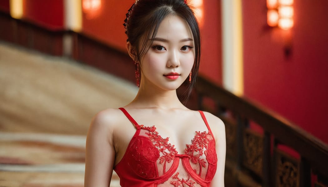 Tags: 21872187, SDXL
{"3": {"inputs": {"seed": 842362745321776, "steps": 32, "cfg": 6.77, "sampler_name": "dpmpp_2m", "scheduler": "karras", "denoise": 1.0, "model": ["27", 0], "positive": ["6", 0], "negative": ["7", 0], "latent_image": ["5", 0]}, "class_type": "KSampler"}, "4": {"inputs": {"ckpt_name": "juggernautxl.safetensors"}, "class_type": "CheckpointLoaderSimple"}, "5": {"inputs": {"width": 1344, "height": 768, "batch_size": 1}, "class_type": "EmptyLatentImage"}, "6": {"inputs": {"text": "18 year old girl, (chinese:1.04), (detailed face:1.08), (sexy lips:0.99), (cute:0.96), (seductive facial expression:1.02), (pale skin:1.00), (double eyelids:1.04), (blush:1.03), (slim:0.99), (seductive pose:1.14), (beautiful eyes:1.05), (eyelashes:1.09), (temptress:1.11), (perky ass:1.09), (exposed ass:0.98), (looking back:1.04), (sexy ass:1.12), (thigh gap:1.06), (wearing a low-cut red dress:1.03) at a ballroom, (RAW:1.04), (portra:1.09), (candid cinema:1.03), (soft lighting:1.04), (textured skin:1.08), (film:1.00), (detailed skin:1.01), (skin fuzz:1.09), (natural looking skin:1.04)", "clip": ["27", 1]}, "class_type": "CLIPTextEncode"}, "7": {"inputs": {"text": "(low resolution:1.07), (watermark:1.08), (distorted:1.14), (twisted:1.14), (worst quality:1.10), (bad hands:1.11), (open mouth:1.14)", "clip": ["27", 1]}, "class_type": "CLIPTextEncode"}, "8": {"inputs": {"samples": ["3", 0], "vae": ["4", 2]}, "class_type": "VAEDecode"}, "25": {"inputs": {"lora_name": "nudify_xl.safetensors", "strength_model": 0.2, "strength_clip": 0.15, "model": ["4", 0], "clip": ["4", 1]}, "class_type": "LoraLoader"}, "26": {"inputs": {"lora_name": "shirtlift_SDXL_v2.safetensors", "strength_model": 0.13, "strength_clip": 0.12, "model": ["25", 0], "clip": ["25", 1]}, "class_type": "LoraLoader"}, "27": {"inputs": {"lora_name": "PerfectEyesXL.safetensors", "strength_model": 0.11, "strength_clip": 0.14, "model": ["26", 0], "clip": ["26", 1]}, "class_type": "LoraLoader"}, "30": {"inputs": {"model_name": "4x_NMKD-Superscale-SP_178000_G.pth"}, "class_type": "UpscaleModelLoader"}, "31": {"inputs": {"upscale_model": ["30", 0], "image": ["8", 0]}, "class_type": "ImageUpscaleWithModel"}, "32": {"inputs": {"upscale_method": "lanczos", "scale_by": 0.5, "image": ["31", 0]}, "class_type": "ImageScaleBy"}, "33": {"inputs": {"pixels": ["32", 0], "vae": ["4", 2]}, "class_type": "VAEEncode"}, "34": {"inputs": {"seed": 842362745321776, "steps": 32, "cfg": 6.77, "sampler_name": "dpmpp_2m", "scheduler": "karras", "denoise": 0.3, "model": ["27", 0], "positive": ["6", 0], "negative": ["7", 0], "latent_image": ["33", 0]}, "class_type": "KSampler"}, "36": {"inputs": {"samples": ["34", 0], "vae": ["4", 2]}, "class_type": "VAEDecode"}, "39": {"inputs": {"filename_prefix": "comfyapi-1717528973465", "images": ["36", 0]}, "class_type": "SaveImage"}}