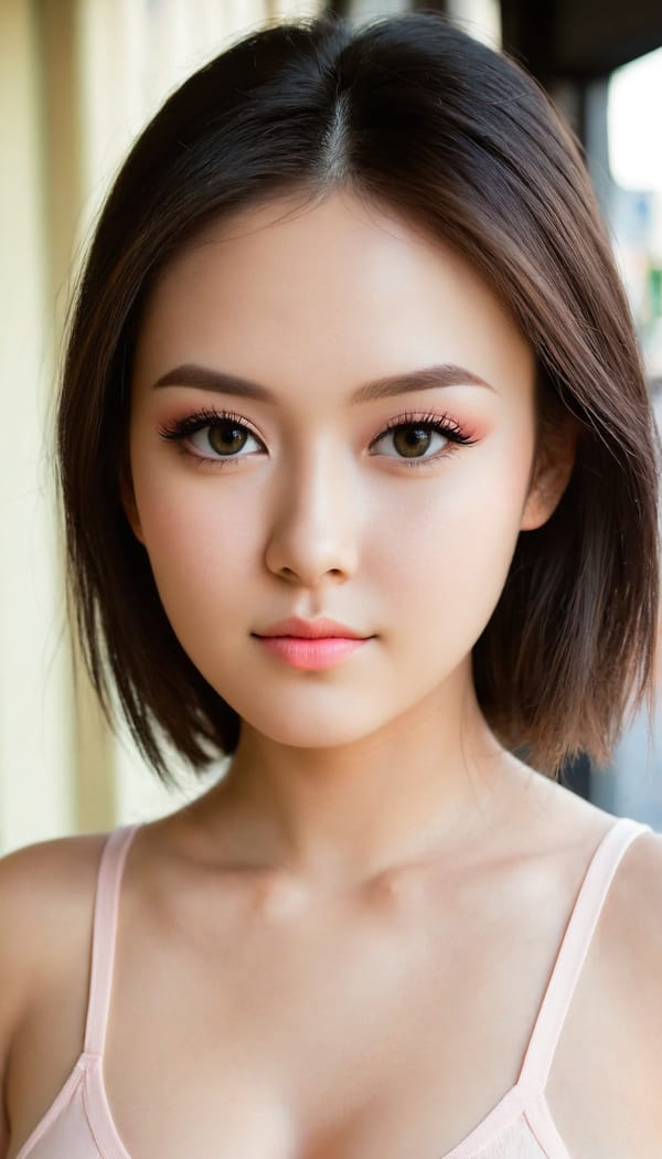 Tags: 21872187, SDXL
{"3": {"inputs": {"seed": 332303857487184, "steps": 64, "cfg": 7.99, "sampler_name": "dpmpp_2m", "scheduler": "karras", "denoise": 1.0, "model": ["27", 0], "positive": ["6", 0], "negative": ["7", 0], "latent_image": ["5", 0]}, "class_type": "KSampler"}, "4": {"inputs": {"ckpt_name": "juggernautXL_v8Rundiffusion.safetensors"}, "class_type": "CheckpointLoaderSimple"}, "5": {"inputs": {"width": 768, "height": 1344, "batch_size": 1}, "class_type": "EmptyLatentImage"}, "6": {"inputs": {"text": "22 year old girl, (beautiful eyes:1.00), (blush:1.10), (seductive pose:1.02), (seductive facial expression:0.99), (temptress:1.00), (sexy lips:1.12), (eyelashes:1.01), (idol:1.07), (double eyelids:1.08), (slim:1.06), (pale skin:0.98), (in a seductive pose:0.98), (large perky breasts:1.04), (cleavage:1.10), (thigh gap:0.96), (white tanktop:0.98), busy street, (textured skin:1.04), (candid cinema:1.06), (detailed skin:1.07), (portra:1.03), (RAW:1.03), (natural looking skin:1.01), (soft lighting:1.07), (skin fuzz:1.02), (film:1.04)", "clip": ["27", 1]}, "class_type": "CLIPTextEncode"}, "7": {"inputs": {"text": "(distorted:1.09), (low resolution:1.11), (twisted:1.11), (open mouth:1.11), (bad hands:1.05), (watermark:1.12), (worst quality:1.08)", "clip": ["27", 1]}, "class_type": "CLIPTextEncode"}, "8": {"inputs": {"samples": ["3", 0], "vae": ["4", 2]}, "class_type": "VAEDecode"}, "25": {"inputs": {"lora_name": "nudify_xl.safetensors", "strength_model": 0.2, "strength_clip": 0.04, "model": ["4", 0], "clip": ["4", 1]}, "class_type": "LoraLoader"}, "26": {"inputs": {"lora_name": "shirtlift_SDXL_v2.safetensors", "strength_model": 0.08, "strength_clip": 0.02, "model": ["25", 0], "clip": ["25", 1]}, "class_type": "LoraLoader"}, "27": {"inputs": {"lora_name": "PerfectEyesXL.safetensors", "strength_model": 0.12, "strength_clip": 0.0, "model": ["26", 0], "clip": ["26", 1]}, "class_type": "LoraLoader"}, "30": {"inputs": {"model_name": "4x_NMKD-Superscale-SP_178000_G.pth"}, "class_type": "UpscaleModelLoader"}, "31": {"inputs": {"upscale_model": ["30", 0], "image": ["8", 0]}, "class_type": "ImageUpscaleWithModel"}, "32": {"inputs": {"upscale_method": "lanczos", "scale_by": 0.5, "image": ["31", 0]}, "class_type": "ImageScaleBy"}, "33": {"inputs": {"pixels": ["32", 0], "vae": ["4", 2]}, "class_type": "VAEEncode"}, "34": {"inputs": {"seed": 332303857487184, "steps": 64, "cfg": 7.99, "sampler_name": "dpmpp_2m", "scheduler": "karras", "denoise": 0.3, "model": ["27", 0], "positive": ["6", 0], "negative": ["7", 0], "latent_image": ["33", 0]}, "class_type": "KSampler"}, "36": {"inputs": {"samples": ["34", 0], "vae": ["4", 2]}, "class_type": "VAEDecode"}, "39": {"inputs": {"filename_prefix": "comfyapi-1707527743644", "images": ["36", 0]}, "class_type": "SaveImage"}}