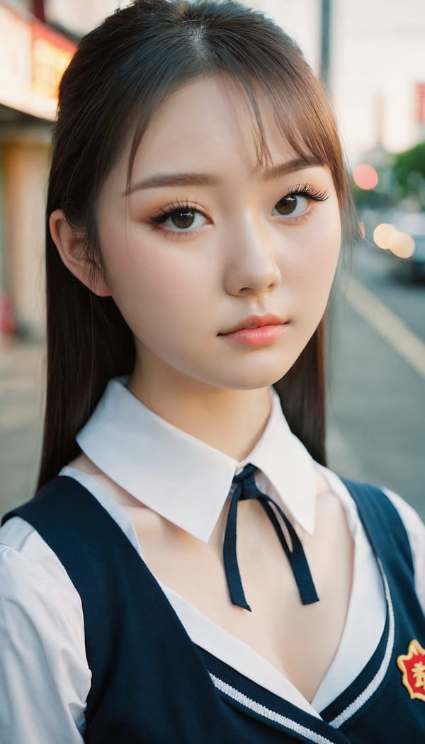 Tags: 21872187, SDXL
{"3": {"inputs": {"seed": 906263372687502, "steps": 32, "cfg": 6.95, "sampler_name": "dpmpp_2m", "scheduler": "karras", "denoise": 1.0, "model": ["27", 0], "positive": ["6", 0], "negative": ["7", 0], "latent_image": ["5", 0]}, "class_type": "KSampler"}, "4": {"inputs": {"ckpt_name": "juggernautxl.safetensors"}, "class_type": "CheckpointLoaderSimple"}, "5": {"inputs": {"width": 768, "height": 1344, "batch_size": 1}, "class_type": "EmptyLatentImage"}, "6": {"inputs": {"text": "19 year old girl, (irish:0.95), (chinese:1.03), (russian:1.07), (eyelashes:1.09), (slim:0.98), (cute:0.97), (pale skin:1.01), (beautiful eyes:0.97), (detailed face:1.06), (blush:1.06), (double eyelids:1.06), (seductive facial expression:1.10), (idol:1.01), (temptress:1.04), (sexy lips:0.97), (in a seductive pose:1.04), (large perky breasts:0.96), (cleavage:1.02), (thigh gap:0.98), (school uniform:1.12), choker, busy street, (textured skin:1.09), (candid cinema:1.05), (soft lighting:1.06), (film:1.08), (portra:1.07), (RAW:1.07), (detailed skin:1.03), (skin fuzz:1.06), (natural looking skin:1.01)", "clip": ["27", 1]}, "class_type": "CLIPTextEncode"}, "7": {"inputs": {"text": "(twisted:1.12), (worst quality:1.06), (open mouth:1.05), (low resolution:1.13), (distorted:1.13), (bad hands:1.07), (watermark:1.14)", "clip": ["27", 1]}, "class_type": "CLIPTextEncode"}, "8": {"inputs": {"samples": ["3", 0], "vae": ["4", 2]}, "class_type": "VAEDecode"}, "25": {"inputs": {"lora_name": "nudify_xl.safetensors", "strength_model": 0.33, "strength_clip": 0.07, "model": ["4", 0], "clip": ["4", 1]}, "class_type": "LoraLoader"}, "26": {"inputs": {"lora_name": "shirtlift_SDXL_v2.safetensors", "strength_model": 0.06, "strength_clip": 0.13, "model": ["25", 0], "clip": ["25", 1]}, "class_type": "LoraLoader"}, "27": {"inputs": {"lora_name": "PerfectEyesXL.safetensors", "strength_model": 0.06, "strength_clip": 0.06, "model": ["26", 0], "clip": ["26", 1]}, "class_type": "LoraLoader"}, "30": {"inputs": {"model_name": "4x_NMKD-Superscale-SP_178000_G.pth"}, "class_type": "UpscaleModelLoader"}, "31": {"inputs": {"upscale_model": ["30", 0], "image": ["8", 0]}, "class_type": "ImageUpscaleWithModel"}, "32": {"inputs": {"upscale_method": "lanczos", "scale_by": 0.5, "image": ["31", 0]}, "class_type": "ImageScaleBy"}, "33": {"inputs": {"pixels": ["32", 0], "vae": ["4", 2]}, "class_type": "VAEEncode"}, "34": {"inputs": {"seed": 906263372687502, "steps": 32, "cfg": 6.95, "sampler_name": "dpmpp_2m", "scheduler": "karras", "denoise": 0.3, "model": ["27", 0], "positive": ["6", 0], "negative": ["7", 0], "latent_image": ["33", 0]}, "class_type": "KSampler"}, "36": {"inputs": {"samples": ["34", 0], "vae": ["4", 2]}, "class_type": "VAEDecode"}, "39": {"inputs": {"filename_prefix": "comfyapi-1714872477953", "images": ["36", 0]}, "class_type": "SaveImage"}}