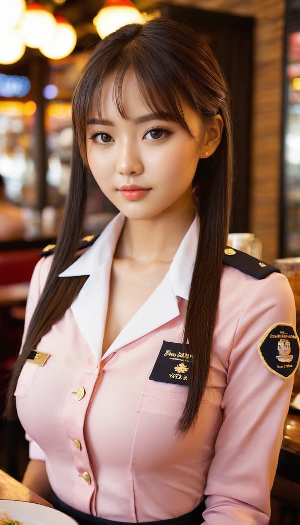 Tags: 21872187, SDXL
{"3": {"inputs": {"seed": 568427396461914, "steps": 64, "cfg": 7.04, "sampler_name": "dpmpp_2m", "scheduler": "karras", "denoise": 1.0, "model": ["27", 0], "positive": ["6", 0], "negative": ["7", 0], "latent_image": ["5", 0]}, "class_type": "KSampler"}, "4": {"inputs": {"ckpt_name": "juggernautxl.safetensors"}, "class_type": "CheckpointLoaderSimple"}, "5": {"inputs": {"width": 768, "height": 1344, "batch_size": 1}, "class_type": "EmptyLatentImage"}, "6": {"inputs": {"text": "25 year old girl, (temptress:0.97), (double eyelids:1.06), (blush:1.12), (sexy lips:1.09), (cute:0.98), (seductive facial expression:1.05), (seductive pose:0.98), (idol:1.00), (beautiful eyes:1.09), (slim:0.99), (detailed face:1.06), (eyelashes:1.02), (in a seductive pose:1.08), (large perky breasts:1.09), (cleavage:1.08), (thigh gap:1.12), (a waitress in uniform:1.11) working at a restaurant, (skin fuzz:1.04), (portra:1.09), (film:1.09), (natural looking skin:1.08), (detailed skin:1.07), (candid cinema:1.06), (soft lighting:1.05), (textured skin:1.08), (RAW:1.07)", "clip": ["27", 1]}, "class_type": "CLIPTextEncode"}, "7": {"inputs": {"text": "(open mouth:1.11), (distorted:1.14), (worst quality:1.06), (watermark:1.13), (low resolution:1.13), (bad hands:1.10), (twisted:1.10)", "clip": ["27", 1]}, "class_type": "CLIPTextEncode"}, "8": {"inputs": {"samples": ["3", 0], "vae": ["4", 2]}, "class_type": "VAEDecode"}, "25": {"inputs": {"lora_name": "nudify_xl.safetensors", "strength_model": 0.25, "strength_clip": 0.16, "model": ["4", 0], "clip": ["4", 1]}, "class_type": "LoraLoader"}, "26": {"inputs": {"lora_name": "shirtlift_SDXL_v2.safetensors", "strength_model": 0.12, "strength_clip": 0.01, "model": ["25", 0], "clip": ["25", 1]}, "class_type": "LoraLoader"}, "27": {"inputs": {"lora_name": "PerfectEyesXL.safetensors", "strength_model": 0.03, "strength_clip": 0.15, "model": ["26", 0], "clip": ["26", 1]}, "class_type": "LoraLoader"}, "30": {"inputs": {"model_name": "4x_NMKD-Superscale-SP_178000_G.pth"}, "class_type": "UpscaleModelLoader"}, "31": {"inputs": {"upscale_model": ["30", 0], "image": ["8", 0]}, "class_type": "ImageUpscaleWithModel"}, "32": {"inputs": {"upscale_method": "lanczos", "scale_by": 0.5, "image": ["31", 0]}, "class_type": "ImageScaleBy"}, "33": {"inputs": {"pixels": ["32", 0], "vae": ["4", 2]}, "class_type": "VAEEncode"}, "34": {"inputs": {"seed": 568427396461914, "steps": 64, "cfg": 7.04, "sampler_name": "dpmpp_2m", "scheduler": "karras", "denoise": 0.3, "model": ["27", 0], "positive": ["6", 0], "negative": ["7", 0], "latent_image": ["33", 0]}, "class_type": "KSampler"}, "36": {"inputs": {"samples": ["34", 0], "vae": ["4", 2]}, "class_type": "VAEDecode"}, "39": {"inputs": {"filename_prefix": "comfyapi-1715832477167", "images": ["36", 0]}, "class_type": "SaveImage"}}