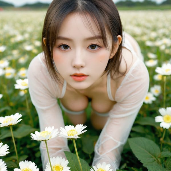 Tags: 21872187, SDXL
{"3": {"inputs": {"seed": 737842609922270, "steps": 32, "cfg": 7.09, "sampler_name": "dpmpp_2m", "scheduler": "karras", "denoise": 1.0, "model": ["27", 0], "positive": ["6", 0], "negative": ["7", 0], "latent_image": ["5", 0]}, "class_type": "KSampler"}, "4": {"inputs": {"ckpt_name": "leosamsHelloworldSDXL_helloworldSDXL32DPO.safetensors"}, "class_type": "CheckpointLoaderSimple"}, "5": {"inputs": {"width": 1024, "height": 1024, "batch_size": 1}, "class_type": "EmptyLatentImage"}, "6": {"inputs": {"text": "23 year old girl, (sexy lips:0.95), (detailed face:1.14), (eyelashes:1.03), (cute:1.02), (double eyelids:1.07), (idol:1.05), (blush:0.95), (seductive pose:1.13), (pale skin:0.95), (seductive facial expression:1.12), (beautiful eyes:1.14), (slim:1.07), (on all fours:1.11), (spreading ass cheeks:1.05), (from behind:0.95), (backboob:1.03), wearing (translucent clothes:1.03) on a flower field, (candid cinema:1.04), (natural looking skin:1.04), (skin fuzz:1.03), (film:1.05), (soft lighting:1.08), (portra:1.06), (RAW:1.00), (textured skin:1.01), (detailed skin:1.06)", "clip": ["27", 1]}, "class_type": "CLIPTextEncode"}, "7": {"inputs": {"text": "(watermark:1.05), (low resolution:1.14), (worst quality:1.14), (twisted:1.13), (bad hands:1.06), (distorted:1.13), (open mouth:1.12)", "clip": ["27", 1]}, "class_type": "CLIPTextEncode"}, "8": {"inputs": {"samples": ["3", 0], "vae": ["4", 2]}, "class_type": "VAEDecode"}, "25": {"inputs": {"lora_name": "nudify_xl.safetensors", "strength_model": 0.07, "strength_clip": 0.02, "model": ["4", 0], "clip": ["4", 1]}, "class_type": "LoraLoader"}, "26": {"inputs": {"lora_name": "shirtlift_SDXL_v2.safetensors", "strength_model": 0.01, "strength_clip": 0.02, "model": ["25", 0], "clip": ["25", 1]}, "class_type": "LoraLoader"}, "27": {"inputs": {"lora_name": "PerfectEyesXL.safetensors", "strength_model": 0.07, "strength_clip": 0.0, "model": ["26", 0], "clip": ["26", 1]}, "class_type": "LoraLoader"}, "30": {"inputs": {"model_name": "4x_NMKD-Superscale-SP_178000_G.pth"}, "class_type": "UpscaleModelLoader"}, "31": {"inputs": {"upscale_model": ["30", 0], "image": ["8", 0]}, "class_type": "ImageUpscaleWithModel"}, "32": {"inputs": {"upscale_method": "lanczos", "scale_by": 0.5, "image": ["31", 0]}, "class_type": "ImageScaleBy"}, "33": {"inputs": {"pixels": ["32", 0], "vae": ["4", 2]}, "class_type": "VAEEncode"}, "34": {"inputs": {"seed": 737842609922270, "steps": 32, "cfg": 7.09, "sampler_name": "dpmpp_2m", "scheduler": "karras", "denoise": 0.3, "model": ["27", 0], "positive": ["6", 0], "negative": ["7", 0], "latent_image": ["33", 0]}, "class_type": "KSampler"}, "36": {"inputs": {"samples": ["34", 0], "vae": ["4", 2]}, "class_type": "VAEDecode"}, "39": {"inputs": {"filename_prefix": "comfyapi-1707748671265", "images": ["36", 0]}, "class_type": "SaveImage"}}