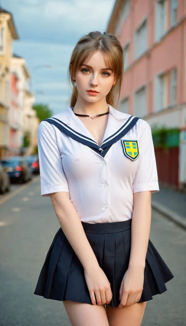 Tags: 21872187, SDXL
{"3": {"inputs": {"seed": 308555164200224, "steps": 32, "cfg": 7.9, "sampler_name": "dpmpp_2m", "scheduler": "karras", "denoise": 1.0, "model": ["27", 0], "positive": ["6", 0], "negative": ["7", 0], "latent_image": ["5", 0]}, "class_type": "KSampler"}, "4": {"inputs": {"ckpt_name": "leosamsHelloworldSDXL_helloworldSDXL32DPO.safetensors"}, "class_type": "CheckpointLoaderSimple"}, "5": {"inputs": {"width": 768, "height": 1344, "batch_size": 1}, "class_type": "EmptyLatentImage"}, "6": {"inputs": {"text": "24 year old girl, (irish:1.01), (ukrainian:1.05), (slim:1.13), (seductive pose:0.96), (double eyelids:1.01), (idol:1.14), (seductive facial expression:1.10), (pale skin:0.96), (sexy lips:1.11), (eyelashes:1.07), (temptress:1.06), (blush:1.01), (cute:1.00), (detailed face:1.12), (beautiful eyes:1.11), (in a seductive pose:1.11), (large perky breasts:0.97), (cleavage:0.97), (thigh gap:0.96), (school uniform:1.08), choker, busy street, (natural looking skin:1.03), (textured skin:1.00), (candid cinema:1.03), (film:1.06), (soft lighting:1.01), (RAW:1.09), (skin fuzz:1.05)", "clip": ["27", 1]}, "class_type": "CLIPTextEncode"}, "7": {"inputs": {"text": "(low resolution:1.05), (twisted:1.12), (worst quality:1.11), (open mouth:1.11), (distorted:1.09), (bad hands:1.09), (watermark:1.06)", "clip": ["27", 1]}, "class_type": "CLIPTextEncode"}, "8": {"inputs": {"samples": ["3", 0], "vae": ["4", 2]}, "class_type": "VAEDecode"}, "25": {"inputs": {"lora_name": "nudify_xl.safetensors", "strength_model": 0.26, "strength_clip": 0.26, "model": ["4", 0], "clip": ["4", 1]}, "class_type": "LoraLoader"}, "26": {"inputs": {"lora_name": "shirtlift_SDXL_v2.safetensors", "strength_model": 0.08, "strength_clip": 0.15, "model": ["25", 0], "clip": ["25", 1]}, "class_type": "LoraLoader"}, "27": {"inputs": {"lora_name": "PerfectEyesXL.safetensors", "strength_model": 0.13, "strength_clip": 0.12, "model": ["26", 0], "clip": ["26", 1]}, "class_type": "LoraLoader"}, "30": {"inputs": {"model_name": "4x_NMKD-Superscale-SP_178000_G.pth"}, "class_type": "UpscaleModelLoader"}, "31": {"inputs": {"upscale_model": ["30", 0], "image": ["8", 0]}, "class_type": "ImageUpscaleWithModel"}, "32": {"inputs": {"upscale_method": "lanczos", "scale_by": 0.5, "image": ["31", 0]}, "class_type": "ImageScaleBy"}, "33": {"inputs": {"pixels": ["32", 0], "vae": ["4", 2]}, "class_type": "VAEEncode"}, "34": {"inputs": {"seed": 308555164200224, "steps": 32, "cfg": 7.9, "sampler_name": "dpmpp_2m", "scheduler": "karras", "denoise": 0.3, "model": ["27", 0], "positive": ["6", 0], "negative": ["7", 0], "latent_image": ["33", 0]}, "class_type": "KSampler"}, "36": {"inputs": {"samples": ["34", 0], "vae": ["4", 2]}, "class_type": "VAEDecode"}, "39": {"inputs": {"filename_prefix": "comfyapi-1708166963035", "images": ["36", 0]}, "class_type": "SaveImage"}}