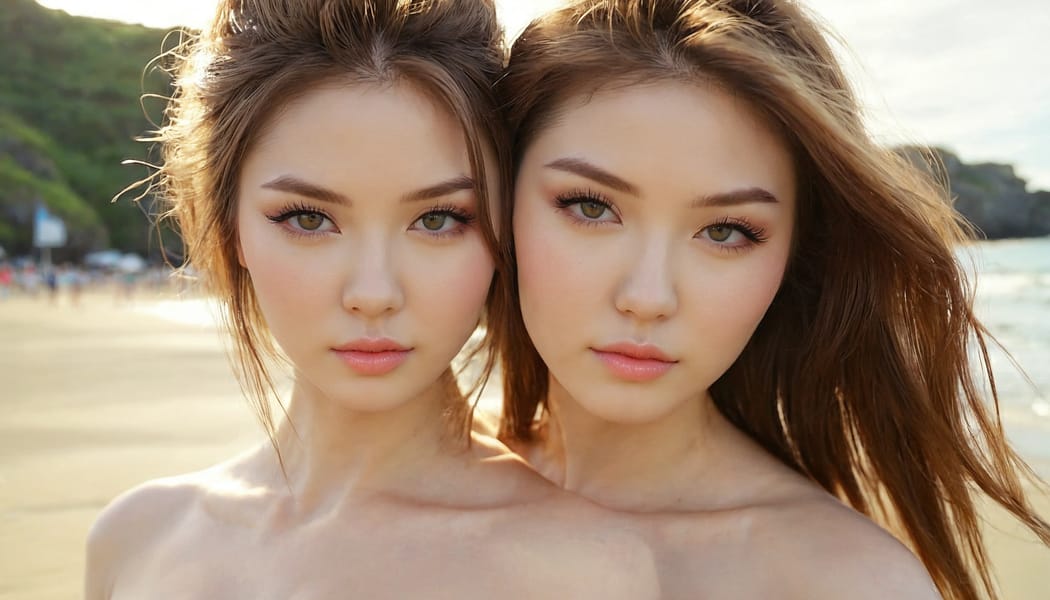 Tags: 21872187, SDXL
{"3": {"inputs": {"seed": 499177208589406, "steps": 64, "cfg": 7.62, "sampler_name": "dpmpp_2m", "scheduler": "karras", "denoise": 1.0, "model": ["27", 0], "positive": ["6", 0], "negative": ["7", 0], "latent_image": ["5", 0]}, "class_type": "KSampler"}, "4": {"inputs": {"ckpt_name": "juggernautxl.safetensors"}, "class_type": "CheckpointLoaderSimple"}, "5": {"inputs": {"width": 1344, "height": 768, "batch_size": 1}, "class_type": "EmptyLatentImage"}, "6": {"inputs": {"text": "22 year old girl, (irish:1.00), (ukrainian:1.01), (russian:1.01), (japanese:1.03), (sexy lips:1.11), (beautiful eyes:0.99), (cute:1.01), (idol:1.00), (temptress:1.02), (seductive facial expression:1.14), (blush:1.08), (eyelashes:1.12), (slim:1.14), (detailed face:0.99), (seductive pose:1.05), (pale skin:1.11), (double eyelids:0.99), (in a seductive pose:1.10), (large perky breasts:0.96), (cleavage:1.08), (thigh gap:1.00), strolling (nude:1.08) at a beach, (film:1.01), (portra:1.08), (soft lighting:1.06), (candid cinema:1.08), (RAW:1.00), (skin fuzz:1.02), (textured skin:1.00), (detailed skin:1.03), (natural looking skin:1.06)", "clip": ["27", 1]}, "class_type": "CLIPTextEncode"}, "7": {"inputs": {"text": "(worst quality:1.07), (distorted:1.08), (twisted:1.11), (low resolution:1.12), (bad hands:1.10), (open mouth:1.11), (watermark:1.14)", "clip": ["27", 1]}, "class_type": "CLIPTextEncode"}, "8": {"inputs": {"samples": ["3", 0], "vae": ["4", 2]}, "class_type": "VAEDecode"}, "25": {"inputs": {"lora_name": "nudify_xl.safetensors", "strength_model": 0.15, "strength_clip": 0.02, "model": ["4", 0], "clip": ["4", 1]}, "class_type": "LoraLoader"}, "26": {"inputs": {"lora_name": "shirtlift_SDXL_v2.safetensors", "strength_model": 0.0, "strength_clip": 0.02, "model": ["25", 0], "clip": ["25", 1]}, "class_type": "LoraLoader"}, "27": {"inputs": {"lora_name": "PerfectEyesXL.safetensors", "strength_model": 0.11, "strength_clip": 0.02, "model": ["26", 0], "clip": ["26", 1]}, "class_type": "LoraLoader"}, "30": {"inputs": {"model_name": "4x_NMKD-Superscale-SP_178000_G.pth"}, "class_type": "UpscaleModelLoader"}, "31": {"inputs": {"upscale_model": ["30", 0], "image": ["8", 0]}, "class_type": "ImageUpscaleWithModel"}, "32": {"inputs": {"upscale_method": "lanczos", "scale_by": 0.5, "image": ["31", 0]}, "class_type": "ImageScaleBy"}, "33": {"inputs": {"pixels": ["32", 0], "vae": ["4", 2]}, "class_type": "VAEEncode"}, "34": {"inputs": {"seed": 499177208589406, "steps": 64, "cfg": 7.62, "sampler_name": "dpmpp_2m", "scheduler": "karras", "denoise": 0.3, "model": ["27", 0], "positive": ["6", 0], "negative": ["7", 0], "latent_image": ["33", 0]}, "class_type": "KSampler"}, "36": {"inputs": {"samples": ["34", 0], "vae": ["4", 2]}, "class_type": "VAEDecode"}, "39": {"inputs": {"filename_prefix": "comfyapi-1718918751659", "images": ["36", 0]}, "class_type": "SaveImage"}}