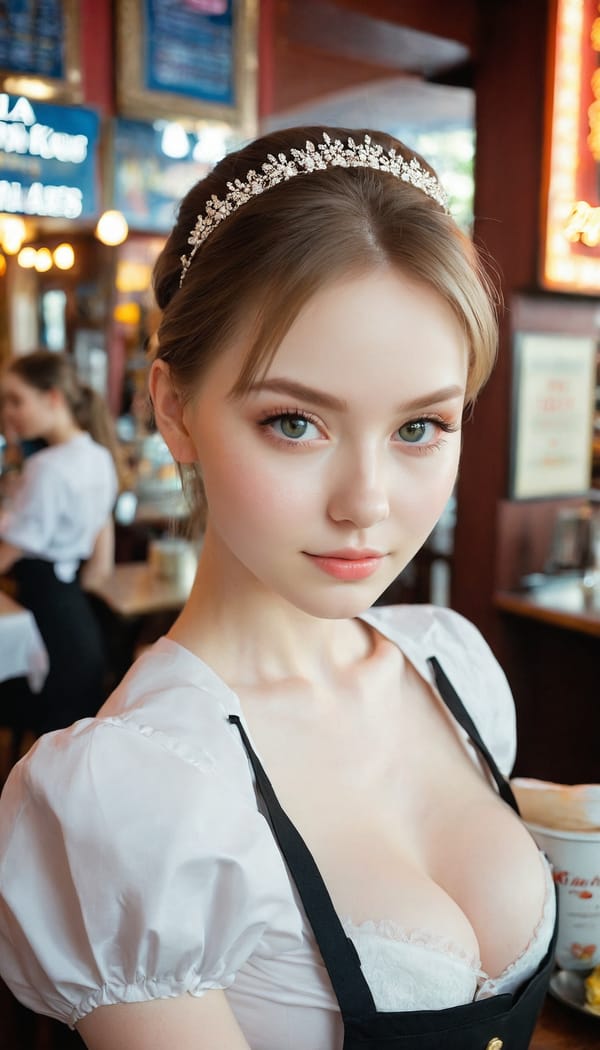 Tags: 21872187, SDXL
{"3": {"inputs": {"seed": 996841616047981, "steps": 32, "cfg": 5.62, "sampler_name": "dpmpp_2m", "scheduler": "karras", "denoise": 1.0, "model": ["27", 0], "positive": ["6", 0], "negative": ["7", 0], "latent_image": ["5", 0]}, "class_type": "KSampler"}, "4": {"inputs": {"ckpt_name": "juggernautxl.safetensors"}, "class_type": "CheckpointLoaderSimple"}, "5": {"inputs": {"width": 768, "height": 1344, "batch_size": 1}, "class_type": "EmptyLatentImage"}, "6": {"inputs": {"text": "22 year old girl, (ukrainian:1.06), (pale skin:1.01), (double eyelids:0.97), (cute:1.06), (idol:1.03), (slim:1.10), (eyelashes:1.10), (temptress:1.12), (seductive facial expression:0.99), (seductive pose:0.96), (beautiful eyes:1.10), (detailed face:1.04), (blush:1.03), (on all fours:0.96), (spreading ass cheeks:0.99), (from behind:1.06), (backboob:1.07), (a waitress in uniform:1.00) working at a restaurant, (portra:1.01), (natural looking skin:1.02), (skin fuzz:1.07), (candid cinema:1.08), (RAW:1.03), (textured skin:1.03), (film:1.00), (detailed skin:1.03), (soft lighting:1.00)", "clip": ["27", 1]}, "class_type": "CLIPTextEncode"}, "7": {"inputs": {"text": "(twisted:1.11), (open mouth:1.07), (distorted:1.14), (watermark:1.13), (bad hands:1.11), (worst quality:1.13), (low resolution:1.12)", "clip": ["27", 1]}, "class_type": "CLIPTextEncode"}, "8": {"inputs": {"samples": ["3", 0], "vae": ["4", 2]}, "class_type": "VAEDecode"}, "25": {"inputs": {"lora_name": "nudify_xl.safetensors", "strength_model": 0.08, "strength_clip": 0.17, "model": ["4", 0], "clip": ["4", 1]}, "class_type": "LoraLoader"}, "26": {"inputs": {"lora_name": "shirtlift_SDXL_v2.safetensors", "strength_model": 0.01, "strength_clip": 0.13, "model": ["25", 0], "clip": ["25", 1]}, "class_type": "LoraLoader"}, "27": {"inputs": {"lora_name": "PerfectEyesXL.safetensors", "strength_model": 0.05, "strength_clip": 0.02, "model": ["26", 0], "clip": ["26", 1]}, "class_type": "LoraLoader"}, "30": {"inputs": {"model_name": "4x_NMKD-Superscale-SP_178000_G.pth"}, "class_type": "UpscaleModelLoader"}, "31": {"inputs": {"upscale_model": ["30", 0], "image": ["8", 0]}, "class_type": "ImageUpscaleWithModel"}, "32": {"inputs": {"upscale_method": "lanczos", "scale_by": 0.5, "image": ["31", 0]}, "class_type": "ImageScaleBy"}, "33": {"inputs": {"pixels": ["32", 0], "vae": ["4", 2]}, "class_type": "VAEEncode"}, "34": {"inputs": {"seed": 996841616047981, "steps": 32, "cfg": 5.62, "sampler_name": "dpmpp_2m", "scheduler": "karras", "denoise": 0.3, "model": ["27", 0], "positive": ["6", 0], "negative": ["7", 0], "latent_image": ["33", 0]}, "class_type": "KSampler"}, "36": {"inputs": {"samples": ["34", 0], "vae": ["4", 2]}, "class_type": "VAEDecode"}, "39": {"inputs": {"filename_prefix": "comfyapi-1732137689241", "images": ["36", 0]}, "class_type": "SaveImage"}}