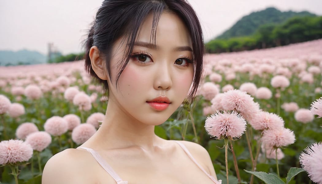 Tags: 21872187, SDXL
{"3": {"inputs": {"seed": 554483927883921, "steps": 64, "cfg": 7.97, "sampler_name": "dpmpp_2m", "scheduler": "karras", "denoise": 1.0, "model": ["27", 0], "positive": ["6", 0], "negative": ["7", 0], "latent_image": ["5", 0]}, "class_type": "KSampler"}, "4": {"inputs": {"ckpt_name": "juggernautxl.safetensors"}, "class_type": "CheckpointLoaderSimple"}, "5": {"inputs": {"width": 1344, "height": 768, "batch_size": 1}, "class_type": "EmptyLatentImage"}, "6": {"inputs": {"text": "28 year old girl, (korean:1.10), (japanese:1.11), (seductive facial expression:1.13), (eyelashes:1.10), (cute:1.08), (temptress:1.12), (seductive pose:1.01), (blush:1.07), (detailed face:1.13), (idol:1.14), (double eyelids:1.10), (sexy lips:1.13), (beautiful eyes:1.06), (pale skin:0.99), (in a seductive pose:1.07), (large perky breasts:0.96), (cleavage:0.95), (thigh gap:1.10), wearing (translucent clothes:1.06) on a flower field, (RAW:1.05), (textured skin:1.08), (skin fuzz:1.08), (detailed skin:1.02), (candid cinema:1.06), (natural looking skin:1.02), (soft lighting:1.07), (portra:1.05), (film:1.05)", "clip": ["27", 1]}, "class_type": "CLIPTextEncode"}, "7": {"inputs": {"text": "(bad hands:1.11), (worst quality:1.05), (low resolution:1.13), (watermark:1.13), (distorted:1.11), (open mouth:1.06), (twisted:1.12)", "clip": ["27", 1]}, "class_type": "CLIPTextEncode"}, "8": {"inputs": {"samples": ["3", 0], "vae": ["4", 2]}, "class_type": "VAEDecode"}, "25": {"inputs": {"lora_name": "nudify_xl.safetensors", "strength_model": 0.0, "strength_clip": 0.03, "model": ["4", 0], "clip": ["4", 1]}, "class_type": "LoraLoader"}, "26": {"inputs": {"lora_name": "shirtlift_SDXL_v2.safetensors", "strength_model": 0.02, "strength_clip": 0.1, "model": ["25", 0], "clip": ["25", 1]}, "class_type": "LoraLoader"}, "27": {"inputs": {"lora_name": "PerfectEyesXL.safetensors", "strength_model": 0.14, "strength_clip": 0.11, "model": ["26", 0], "clip": ["26", 1]}, "class_type": "LoraLoader"}, "30": {"inputs": {"model_name": "4x_NMKD-Superscale-SP_178000_G.pth"}, "class_type": "UpscaleModelLoader"}, "31": {"inputs": {"upscale_model": ["30", 0], "image": ["8", 0]}, "class_type": "ImageUpscaleWithModel"}, "32": {"inputs": {"upscale_method": "lanczos", "scale_by": 0.5, "image": ["31", 0]}, "class_type": "ImageScaleBy"}, "33": {"inputs": {"pixels": ["32", 0], "vae": ["4", 2]}, "class_type": "VAEEncode"}, "34": {"inputs": {"seed": 554483927883921, "steps": 64, "cfg": 7.97, "sampler_name": "dpmpp_2m", "scheduler": "karras", "denoise": 0.3, "model": ["27", 0], "positive": ["6", 0], "negative": ["7", 0], "latent_image": ["33", 0]}, "class_type": "KSampler"}, "36": {"inputs": {"samples": ["34", 0], "vae": ["4", 2]}, "class_type": "VAEDecode"}, "39": {"inputs": {"filename_prefix": "comfyapi-1732792419884", "images": ["36", 0]}, "class_type": "SaveImage"}}