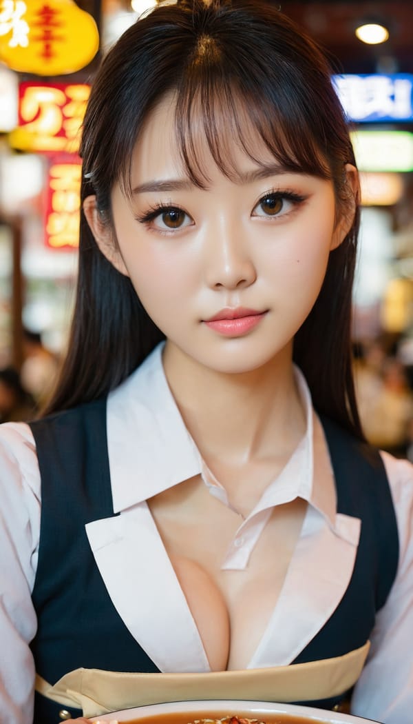 Tags: 21872187, SDXL
{"3": {"inputs": {"seed": 440543053637908, "steps": 64, "cfg": 7.24, "sampler_name": "dpmpp_2m", "scheduler": "karras", "denoise": 1.0, "model": ["27", 0], "positive": ["6", 0], "negative": ["7", 0], "latent_image": ["5", 0]}, "class_type": "KSampler"}, "4": {"inputs": {"ckpt_name": "juggernautxl.safetensors"}, "class_type": "CheckpointLoaderSimple"}, "5": {"inputs": {"width": 768, "height": 1344, "batch_size": 1}, "class_type": "EmptyLatentImage"}, "6": {"inputs": {"text": "23 year old girl, (japanese:1.10), (chinese:1.09), (korean:1.06), (taiwanese:0.98), (double eyelids:0.97), (beautiful eyes:1.09), (temptress:1.11), (slim:1.14), (detailed face:1.13), (seductive pose:0.97), (blush:0.96), (sexy lips:1.05), (seductive facial expression:1.11), (eyelashes:0.98), (cute:1.06), (pale skin:1.05), (idol:1.13), (in a seductive pose:1.05), (large perky breasts:0.98), (cleavage:1.08), (thigh gap:1.08), (a waitress in uniform:1.02) working at a restaurant, (portra:1.07), (candid cinema:1.01), (film:1.01), (natural looking skin:1.07), (RAW:1.07), (textured skin:1.04), (detailed skin:1.03), (soft lighting:1.05), (skin fuzz:1.07)", "clip": ["27", 1]}, "class_type": "CLIPTextEncode"}, "7": {"inputs": {"text": "(open mouth:1.09), (bad hands:1.05), (twisted:1.11), (low resolution:1.13), (distorted:1.06), (watermark:1.06), (worst quality:1.09)", "clip": ["27", 1]}, "class_type": "CLIPTextEncode"}, "8": {"inputs": {"samples": ["3", 0], "vae": ["4", 2]}, "class_type": "VAEDecode"}, "25": {"inputs": {"lora_name": "nudify_xl.safetensors", "strength_model": 0.18, "strength_clip": 0.06, "model": ["4", 0], "clip": ["4", 1]}, "class_type": "LoraLoader"}, "26": {"inputs": {"lora_name": "shirtlift_SDXL_v2.safetensors", "strength_model": 0.06, "strength_clip": 0.13, "model": ["25", 0], "clip": ["25", 1]}, "class_type": "LoraLoader"}, "27": {"inputs": {"lora_name": "PerfectEyesXL.safetensors", "strength_model": 0.01, "strength_clip": 0.12, "model": ["26", 0], "clip": ["26", 1]}, "class_type": "LoraLoader"}, "30": {"inputs": {"model_name": "4x_NMKD-Superscale-SP_178000_G.pth"}, "class_type": "UpscaleModelLoader"}, "31": {"inputs": {"upscale_model": ["30", 0], "image": ["8", 0]}, "class_type": "ImageUpscaleWithModel"}, "32": {"inputs": {"upscale_method": "lanczos", "scale_by": 0.5, "image": ["31", 0]}, "class_type": "ImageScaleBy"}, "33": {"inputs": {"pixels": ["32", 0], "vae": ["4", 2]}, "class_type": "VAEEncode"}, "34": {"inputs": {"seed": 440543053637908, "steps": 64, "cfg": 7.24, "sampler_name": "dpmpp_2m", "scheduler": "karras", "denoise": 0.3, "model": ["27", 0], "positive": ["6", 0], "negative": ["7", 0], "latent_image": ["33", 0]}, "class_type": "KSampler"}, "36": {"inputs": {"samples": ["34", 0], "vae": ["4", 2]}, "class_type": "VAEDecode"}, "39": {"inputs": {"filename_prefix": "comfyapi-1727881791068", "images": ["36", 0]}, "class_type": "SaveImage"}}