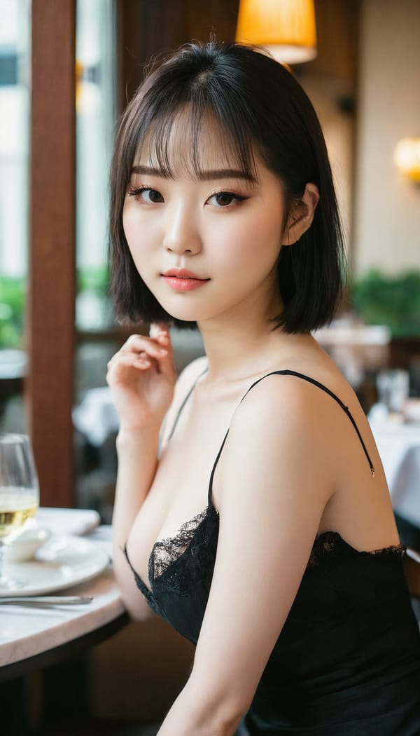 Tags: 21872187, SDXL
{"3": {"inputs": {"seed": 930176366544810, "steps": 64, "cfg": 5.39, "sampler_name": "dpmpp_2m", "scheduler": "karras", "denoise": 1.0, "model": ["27", 0], "positive": ["6", 0], "negative": ["7", 0], "latent_image": ["5", 0]}, "class_type": "KSampler"}, "4": {"inputs": {"ckpt_name": "juggernautxl.safetensors"}, "class_type": "CheckpointLoaderSimple"}, "5": {"inputs": {"width": 768, "height": 1344, "batch_size": 1}, "class_type": "EmptyLatentImage"}, "6": {"inputs": {"text": "19 year old girl, (taiwanese:1.14), (korean:1.10), (irish:1.02), (sexy lips:1.01), (eyelashes:1.06), (cute:1.02), (seductive facial expression:0.99), (detailed face:1.08), (double eyelids:1.04), (idol:1.06), (seductive pose:1.04), (temptress:1.13), (pale skin:1.10), (beautiful eyes:0.98), (slim:1.04), (blush:0.99), (on all fours:0.95), (spreading ass cheeks:0.99), (from behind:1.14), (backboob:0.96), (wearing a little black dress:1.01) at a fine dining restaurant, (detailed skin:1.06), (textured skin:1.00), (candid cinema:1.05), (natural looking skin:1.07), (portra:1.06), (RAW:1.09), (soft lighting:1.01), (skin fuzz:1.03), (film:1.04)", "clip": ["27", 1]}, "class_type": "CLIPTextEncode"}, "7": {"inputs": {"text": "(low resolution:1.09), (bad hands:1.14), (twisted:1.06), (worst quality:1.14), (distorted:1.14), (watermark:1.12), (open mouth:1.13)", "clip": ["27", 1]}, "class_type": "CLIPTextEncode"}, "8": {"inputs": {"samples": ["3", 0], "vae": ["4", 2]}, "class_type": "VAEDecode"}, "25": {"inputs": {"lora_name": "nudify_xl.safetensors", "strength_model": 0.0, "strength_clip": 0.11, "model": ["4", 0], "clip": ["4", 1]}, "class_type": "LoraLoader"}, "26": {"inputs": {"lora_name": "shirtlift_SDXL_v2.safetensors", "strength_model": 0.05, "strength_clip": 0.12, "model": ["25", 0], "clip": ["25", 1]}, "class_type": "LoraLoader"}, "27": {"inputs": {"lora_name": "PerfectEyesXL.safetensors", "strength_model": 0.14, "strength_clip": 0.14, "model": ["26", 0], "clip": ["26", 1]}, "class_type": "LoraLoader"}, "30": {"inputs": {"model_name": "4x_NMKD-Superscale-SP_178000_G.pth"}, "class_type": "UpscaleModelLoader"}, "31": {"inputs": {"upscale_model": ["30", 0], "image": ["8", 0]}, "class_type": "ImageUpscaleWithModel"}, "32": {"inputs": {"upscale_method": "lanczos", "scale_by": 0.5, "image": ["31", 0]}, "class_type": "ImageScaleBy"}, "33": {"inputs": {"pixels": ["32", 0], "vae": ["4", 2]}, "class_type": "VAEEncode"}, "34": {"inputs": {"seed": 930176366544810, "steps": 64, "cfg": 5.39, "sampler_name": "dpmpp_2m", "scheduler": "karras", "denoise": 0.3, "model": ["27", 0], "positive": ["6", 0], "negative": ["7", 0], "latent_image": ["33", 0]}, "class_type": "KSampler"}, "36": {"inputs": {"samples": ["34", 0], "vae": ["4", 2]}, "class_type": "VAEDecode"}, "39": {"inputs": {"filename_prefix": "comfyapi-1731312526373", "images": ["36", 0]}, "class_type": "SaveImage"}}