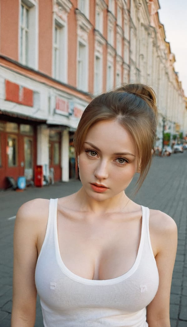 Tags: 21872187, SDXL
{"3": {"inputs": {"seed": 584870158836923, "steps": 32, "cfg": 6.89, "sampler_name": "dpmpp_2m", "scheduler": "karras", "denoise": 1.0, "model": ["27", 0], "positive": ["6", 0], "negative": ["7", 0], "latent_image": ["5", 0]}, "class_type": "KSampler"}, "4": {"inputs": {"ckpt_name": "leosamsHelloworldSDXL_helloworldSDXL32DPO.safetensors"}, "class_type": "CheckpointLoaderSimple"}, "5": {"inputs": {"width": 768, "height": 1344, "batch_size": 1}, "class_type": "EmptyLatentImage"}, "6": {"inputs": {"text": "26 year old girl, (russian:1.12), (seductive facial expression:1.09), (idol:1.01), (detailed face:1.09), (blush:0.96), (slim:1.14), (pale skin:1.08), (sexy lips:1.14), (temptress:1.10), (seductive pose:0.97), (double eyelids:0.98), (eyelashes:1.14), (in a seductive pose:1.03), (large perky breasts:1.07), (cleavage:1.11), (thigh gap:0.95), (white tanktop:1.10), busy street, (portra:1.06), (film:1.02), (candid cinema:1.09), (RAW:1.00), (detailed skin:1.00), (skin fuzz:1.02), (textured skin:1.06), (natural looking skin:1.04), (soft lighting:1.03)", "clip": ["27", 1]}, "class_type": "CLIPTextEncode"}, "7": {"inputs": {"text": "(worst quality:1.13), (low resolution:1.10), (distorted:1.06), (open mouth:1.12), (bad hands:1.10), (watermark:1.05), (twisted:1.11)", "clip": ["27", 1]}, "class_type": "CLIPTextEncode"}, "8": {"inputs": {"samples": ["3", 0], "vae": ["4", 2]}, "class_type": "VAEDecode"}, "25": {"inputs": {"lora_name": "nudify_xl.safetensors", "strength_model": 0.12, "strength_clip": 0.23, "model": ["4", 0], "clip": ["4", 1]}, "class_type": "LoraLoader"}, "26": {"inputs": {"lora_name": "shirtlift_SDXL_v2.safetensors", "strength_model": 0.05, "strength_clip": 0.02, "model": ["25", 0], "clip": ["25", 1]}, "class_type": "LoraLoader"}, "27": {"inputs": {"lora_name": "PerfectEyesXL.safetensors", "strength_model": 0.09, "strength_clip": 0.15, "model": ["26", 0], "clip": ["26", 1]}, "class_type": "LoraLoader"}, "30": {"inputs": {"model_name": "4x_NMKD-Superscale-SP_178000_G.pth"}, "class_type": "UpscaleModelLoader"}, "31": {"inputs": {"upscale_model": ["30", 0], "image": ["8", 0]}, "class_type": "ImageUpscaleWithModel"}, "32": {"inputs": {"upscale_method": "lanczos", "scale_by": 0.5, "image": ["31", 0]}, "class_type": "ImageScaleBy"}, "33": {"inputs": {"pixels": ["32", 0], "vae": ["4", 2]}, "class_type": "VAEEncode"}, "34": {"inputs": {"seed": 584870158836923, "steps": 32, "cfg": 6.89, "sampler_name": "dpmpp_2m", "scheduler": "karras", "denoise": 0.3, "model": ["27", 0], "positive": ["6", 0], "negative": ["7", 0], "latent_image": ["33", 0]}, "class_type": "KSampler"}, "36": {"inputs": {"samples": ["34", 0], "vae": ["4", 2]}, "class_type": "VAEDecode"}, "39": {"inputs": {"filename_prefix": "comfyapi-1705322557570", "images": ["36", 0]}, "class_type": "SaveImage"}}