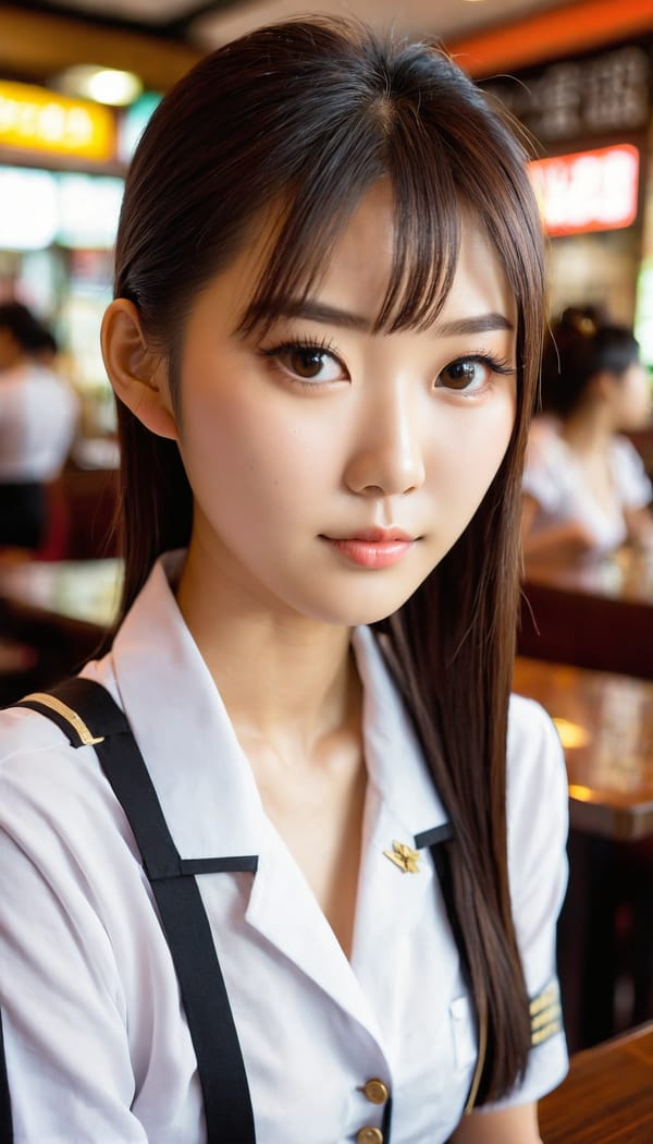 Tags: 21872187, SDXL
{"3": {"inputs": {"seed": 986568323224706, "steps": 32, "cfg": 7.92, "sampler_name": "dpmpp_2m", "scheduler": "karras", "denoise": 1.0, "model": ["27", 0], "positive": ["6", 0], "negative": ["7", 0], "latent_image": ["5", 0]}, "class_type": "KSampler"}, "4": {"inputs": {"ckpt_name": "juggernautxl.safetensors"}, "class_type": "CheckpointLoaderSimple"}, "5": {"inputs": {"width": 768, "height": 1344, "batch_size": 1}, "class_type": "EmptyLatentImage"}, "6": {"inputs": {"text": "20 year old girl, (taiwanese:1.11), (blush:1.05), (beautiful eyes:1.05), (detailed face:1.06), (seductive pose:0.97), (cute:1.04), (slim:0.97), (eyelashes:1.11), (sexy lips:0.97), (temptress:1.00), (idol:1.00), (seductive facial expression:1.04), (double eyelids:1.04), (in a seductive pose:1.02), (large perky breasts:0.98), (cleavage:1.10), (thigh gap:1.11), (a waitress in uniform:0.97) working at a restaurant, (film:1.07), (RAW:1.05), (candid cinema:1.03), (portra:1.07), (textured skin:1.03), (detailed skin:1.09), (soft lighting:1.04), (natural looking skin:1.05), (skin fuzz:1.09)", "clip": ["27", 1]}, "class_type": "CLIPTextEncode"}, "7": {"inputs": {"text": "(worst quality:1.05), (distorted:1.14), (twisted:1.08), (low resolution:1.13), (watermark:1.14), (bad hands:1.06), (open mouth:1.09)", "clip": ["27", 1]}, "class_type": "CLIPTextEncode"}, "8": {"inputs": {"samples": ["3", 0], "vae": ["4", 2]}, "class_type": "VAEDecode"}, "25": {"inputs": {"lora_name": "nudify_xl.safetensors", "strength_model": 0.1, "strength_clip": 0.03, "model": ["4", 0], "clip": ["4", 1]}, "class_type": "LoraLoader"}, "26": {"inputs": {"lora_name": "shirtlift_SDXL_v2.safetensors", "strength_model": 0.18, "strength_clip": 0.07, "model": ["25", 0], "clip": ["25", 1]}, "class_type": "LoraLoader"}, "27": {"inputs": {"lora_name": "PerfectEyesXL.safetensors", "strength_model": 0.09, "strength_clip": 0.09, "model": ["26", 0], "clip": ["26", 1]}, "class_type": "LoraLoader"}, "30": {"inputs": {"model_name": "4x_NMKD-Superscale-SP_178000_G.pth"}, "class_type": "UpscaleModelLoader"}, "31": {"inputs": {"upscale_model": ["30", 0], "image": ["8", 0]}, "class_type": "ImageUpscaleWithModel"}, "32": {"inputs": {"upscale_method": "lanczos", "scale_by": 0.5, "image": ["31", 0]}, "class_type": "ImageScaleBy"}, "33": {"inputs": {"pixels": ["32", 0], "vae": ["4", 2]}, "class_type": "VAEEncode"}, "34": {"inputs": {"seed": 986568323224706, "steps": 32, "cfg": 7.92, "sampler_name": "dpmpp_2m", "scheduler": "karras", "denoise": 0.3, "model": ["27", 0], "positive": ["6", 0], "negative": ["7", 0], "latent_image": ["33", 0]}, "class_type": "KSampler"}, "36": {"inputs": {"samples": ["34", 0], "vae": ["4", 2]}, "class_type": "VAEDecode"}, "39": {"inputs": {"filename_prefix": "comfyapi-1717348587353", "images": ["36", 0]}, "class_type": "SaveImage"}}